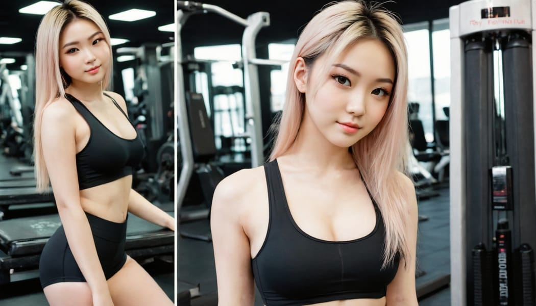 Tags: 21872187, SDXL
{"3": {"inputs": {"seed": 677073941676574, "steps": 32, "cfg": 6.3, "sampler_name": "dpmpp_2m", "scheduler": "karras", "denoise": 1.0, "model": ["27", 0], "positive": ["6", 0], "negative": ["7", 0], "latent_image": ["5", 0]}, "class_type": "KSampler"}, "4": {"inputs": {"ckpt_name": "juggernautXL_v8Rundiffusion.safetensors"}, "class_type": "CheckpointLoaderSimple"}, "5": {"inputs": {"width": 1344, "height": 768, "batch_size": 1}, "class_type": "EmptyLatentImage"}, "6": {"inputs": {"text": "23 year old girl, (ukrainian:1.07), (taiwanese:1.13), (beautiful eyes:1.04), (detailed face:1.07), (seductive facial expression:0.97), (temptress:0.98), (seductive pose:1.04), (sexy lips:1.07), (cute:1.03), (blush:1.10), (idol:1.05), (double eyelids:0.96), (pale skin:0.98), (eyelashes:1.13), (slim:1.05), (perky ass:1.14), (exposed ass:1.01), (looking back:1.13), (sexy ass:0.98), (thigh gap:1.09), (in skimpy gym outfit:1.12) at a gym, (skin fuzz:1.06), (portra:1.07), (soft lighting:1.09), (candid cinema:1.00), (detailed skin:1.06), (film:1.00), (natural looking skin:1.07), (textured skin:1.02), (RAW:1.05)", "clip": ["27", 1]}, "class_type": "CLIPTextEncode"}, "7": {"inputs": {"text": "(worst quality:1.13), (open mouth:1.07), (bad hands:1.07), (twisted:1.12), (low resolution:1.05), (distorted:1.07), (watermark:1.09)", "clip": ["27", 1]}, "class_type": "CLIPTextEncode"}, "8": {"inputs": {"samples": ["3", 0], "vae": ["4", 2]}, "class_type": "VAEDecode"}, "25": {"inputs": {"lora_name": "nudify_xl.safetensors", "strength_model": 0.14, "strength_clip": 0.12, "model": ["4", 0], "clip": ["4", 1]}, "class_type": "LoraLoader"}, "26": {"inputs": {"lora_name": "shirtlift_SDXL_v2.safetensors", "strength_model": 0.08, "strength_clip": 0.18, "model": ["25", 0], "clip": ["25", 1]}, "class_type": "LoraLoader"}, "27": {"inputs": {"lora_name": "PerfectEyesXL.safetensors", "strength_model": 0.15, "strength_clip": 0.11, "model": ["26", 0], "clip": ["26", 1]}, "class_type": "LoraLoader"}, "30": {"inputs": {"model_name": "4x_NMKD-Superscale-SP_178000_G.pth"}, "class_type": "UpscaleModelLoader"}, "31": {"inputs": {"upscale_model": ["30", 0], "image": ["8", 0]}, "class_type": "ImageUpscaleWithModel"}, "32": {"inputs": {"upscale_method": "lanczos", "scale_by": 0.5, "image": ["31", 0]}, "class_type": "ImageScaleBy"}, "33": {"inputs": {"pixels": ["32", 0], "vae": ["4", 2]}, "class_type": "VAEEncode"}, "34": {"inputs": {"seed": 677073941676574, "steps": 32, "cfg": 6.3, "sampler_name": "dpmpp_2m", "scheduler": "karras", "denoise": 0.3, "model": ["27", 0], "positive": ["6", 0], "negative": ["7", 0], "latent_image": ["33", 0]}, "class_type": "KSampler"}, "36": {"inputs": {"samples": ["34", 0], "vae": ["4", 2]}, "class_type": "VAEDecode"}, "39": {"inputs": {"filename_prefix": "comfyapi-1707922977692", "images": ["36", 0]}, "class_type": "SaveImage"}}