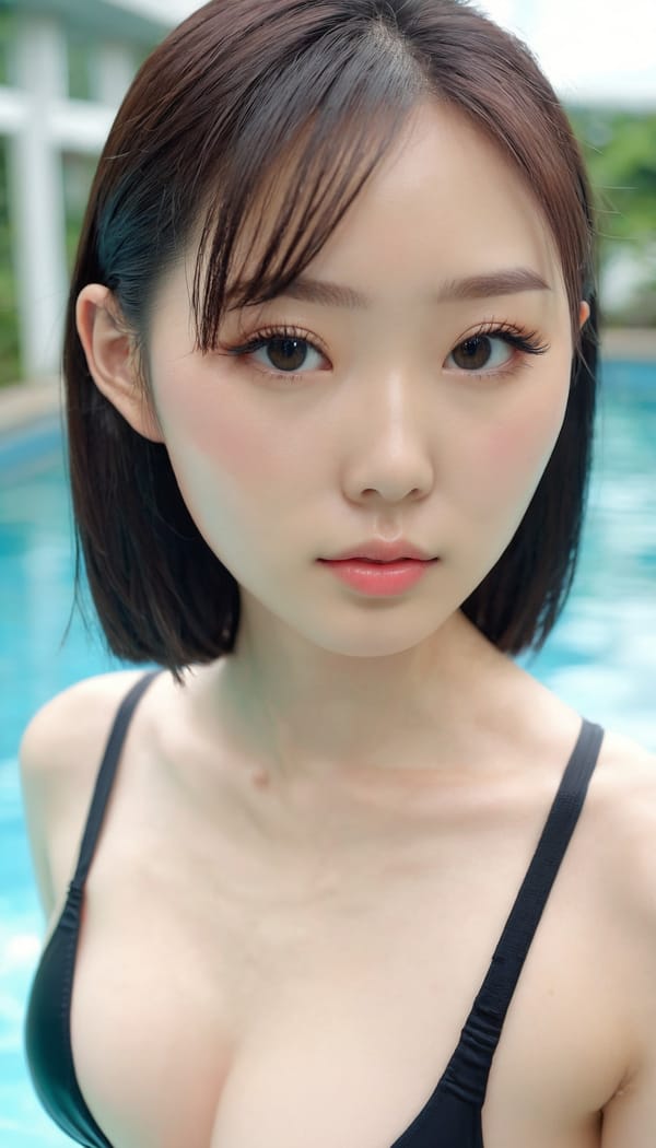 Tags: 21872187, SDXL
{"3": {"inputs": {"seed": 772206457689662, "steps": 64, "cfg": 6.93, "sampler_name": "dpmpp_2m", "scheduler": "karras", "denoise": 1.0, "model": ["27", 0], "positive": ["6", 0], "negative": ["7", 0], "latent_image": ["5", 0]}, "class_type": "KSampler"}, "4": {"inputs": {"ckpt_name": "juggernautxl.safetensors"}, "class_type": "CheckpointLoaderSimple"}, "5": {"inputs": {"width": 768, "height": 1344, "batch_size": 1}, "class_type": "EmptyLatentImage"}, "6": {"inputs": {"text": "20 year old girl, (japanese:0.98), (korean:1.14), (irish:0.97), (cute:1.14), (sexy lips:0.96), (blush:0.98), (temptress:1.08), (seductive pose:0.95), (beautiful eyes:1.00), (eyelashes:1.13), (slim:1.00), (detailed face:1.09), (pale skin:1.12), (double eyelids:1.06), (seductive facial expression:1.10), (in a seductive pose:1.01), (large perky breasts:0.97), (cleavage:1.00), (thigh gap:1.09), (in a swimsuit:1.14) at a pool, (film:1.05), (detailed skin:1.00), (RAW:1.08), (natural looking skin:1.03), (textured skin:1.03), (candid cinema:1.06), (skin fuzz:1.01), (portra:1.06), (soft lighting:1.01)", "clip": ["27", 1]}, "class_type": "CLIPTextEncode"}, "7": {"inputs": {"text": "(watermark:1.07), (twisted:1.12), (bad hands:1.10), (open mouth:1.11), (worst quality:1.11), (low resolution:1.13), (distorted:1.10)", "clip": ["27", 1]}, "class_type": "CLIPTextEncode"}, "8": {"inputs": {"samples": ["3", 0], "vae": ["4", 2]}, "class_type": "VAEDecode"}, "25": {"inputs": {"lora_name": "nudify_xl.safetensors", "strength_model": 0.27, "strength_clip": 0.02, "model": ["4", 0], "clip": ["4", 1]}, "class_type": "LoraLoader"}, "26": {"inputs": {"lora_name": "shirtlift_SDXL_v2.safetensors", "strength_model": 0.05, "strength_clip": 0.0, "model": ["25", 0], "clip": ["25", 1]}, "class_type": "LoraLoader"}, "27": {"inputs": {"lora_name": "PerfectEyesXL.safetensors", "strength_model": 0.18, "strength_clip": 0.05, "model": ["26", 0], "clip": ["26", 1]}, "class_type": "LoraLoader"}, "30": {"inputs": {"model_name": "4x_NMKD-Superscale-SP_178000_G.pth"}, "class_type": "UpscaleModelLoader"}, "31": {"inputs": {"upscale_model": ["30", 0], "image": ["8", 0]}, "class_type": "ImageUpscaleWithModel"}, "32": {"inputs": {"upscale_method": "lanczos", "scale_by": 0.5, "image": ["31", 0]}, "class_type": "ImageScaleBy"}, "33": {"inputs": {"pixels": ["32", 0], "vae": ["4", 2]}, "class_type": "VAEEncode"}, "34": {"inputs": {"seed": 772206457689662, "steps": 64, "cfg": 6.93, "sampler_name": "dpmpp_2m", "scheduler": "karras", "denoise": 0.3, "model": ["27", 0], "positive": ["6", 0], "negative": ["7", 0], "latent_image": ["33", 0]}, "class_type": "KSampler"}, "36": {"inputs": {"samples": ["34", 0], "vae": ["4", 2]}, "class_type": "VAEDecode"}, "39": {"inputs": {"filename_prefix": "comfyapi-1713544117872", "images": ["36", 0]}, "class_type": "SaveImage"}}