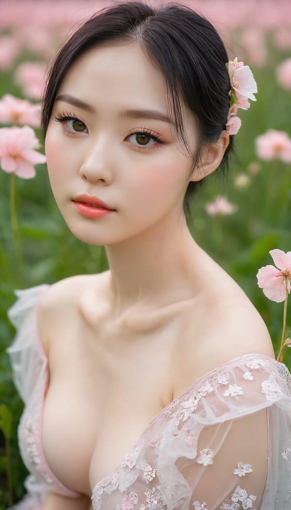 Tags: 21872187, SDXL
{"3": {"inputs": {"seed": 826958920963032, "steps": 64, "cfg": 6.22, "sampler_name": "dpmpp_2m", "scheduler": "karras", "denoise": 1.0, "model": ["27", 0], "positive": ["6", 0], "negative": ["7", 0], "latent_image": ["5", 0]}, "class_type": "KSampler"}, "4": {"inputs": {"ckpt_name": "juggernautxl.safetensors"}, "class_type": "CheckpointLoaderSimple"}, "5": {"inputs": {"width": 768, "height": 1344, "batch_size": 1}, "class_type": "EmptyLatentImage"}, "6": {"inputs": {"text": "26 year old girl, (ukrainian:1.13), (taiwanese:1.12), (irish:0.97), (korean:1.11), (cute:1.00), (pale skin:1.06), (seductive pose:1.14), (eyelashes:1.13), (slim:1.01), (temptress:1.05), (blush:1.09), (beautiful eyes:1.07), (idol:1.08), (double eyelids:1.09), (sexy lips:1.03), (seductive facial expression:1.13), (in a seductive pose:1.02), (large perky breasts:0.95), (cleavage:1.09), (thigh gap:1.07), wearing (translucent clothes:0.99) on a flower field, (skin fuzz:1.03), (portra:1.08), (candid cinema:1.09), (soft lighting:1.00), (natural looking skin:1.00), (textured skin:1.05), (film:1.01), (RAW:1.07), (detailed skin:1.02)", "clip": ["27", 1]}, "class_type": "CLIPTextEncode"}, "7": {"inputs": {"text": "(bad hands:1.12), (open mouth:1.07), (distorted:1.11), (watermark:1.07), (worst quality:1.13), (twisted:1.10), (low resolution:1.10)", "clip": ["27", 1]}, "class_type": "CLIPTextEncode"}, "8": {"inputs": {"samples": ["3", 0], "vae": ["4", 2]}, "class_type": "VAEDecode"}, "25": {"inputs": {"lora_name": "nudify_xl.safetensors", "strength_model": 0.25, "strength_clip": 0.04, "model": ["4", 0], "clip": ["4", 1]}, "class_type": "LoraLoader"}, "26": {"inputs": {"lora_name": "shirtlift_SDXL_v2.safetensors", "strength_model": 0.03, "strength_clip": 0.09, "model": ["25", 0], "clip": ["25", 1]}, "class_type": "LoraLoader"}, "27": {"inputs": {"lora_name": "PerfectEyesXL.safetensors", "strength_model": 0.17, "strength_clip": 0.14, "model": ["26", 0], "clip": ["26", 1]}, "class_type": "LoraLoader"}, "30": {"inputs": {"model_name": "4x_NMKD-Superscale-SP_178000_G.pth"}, "class_type": "UpscaleModelLoader"}, "31": {"inputs": {"upscale_model": ["30", 0], "image": ["8", 0]}, "class_type": "ImageUpscaleWithModel"}, "32": {"inputs": {"upscale_method": "lanczos", "scale_by": 0.5, "image": ["31", 0]}, "class_type": "ImageScaleBy"}, "33": {"inputs": {"pixels": ["32", 0], "vae": ["4", 2]}, "class_type": "VAEEncode"}, "34": {"inputs": {"seed": 826958920963032, "steps": 64, "cfg": 6.22, "sampler_name": "dpmpp_2m", "scheduler": "karras", "denoise": 0.3, "model": ["27", 0], "positive": ["6", 0], "negative": ["7", 0], "latent_image": ["33", 0]}, "class_type": "KSampler"}, "36": {"inputs": {"samples": ["34", 0], "vae": ["4", 2]}, "class_type": "VAEDecode"}, "39": {"inputs": {"filename_prefix": "comfyapi-1728084105969", "images": ["36", 0]}, "class_type": "SaveImage"}}