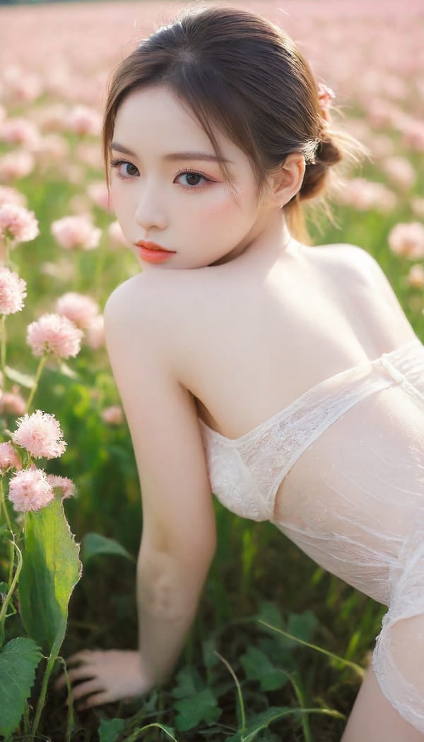 Tags: 21872187, SDXL
{"3": {"inputs": {"seed": 758638415949812, "steps": 32, "cfg": 6.59, "sampler_name": "dpmpp_2m", "scheduler": "karras", "denoise": 1.0, "model": ["27", 0], "positive": ["6", 0], "negative": ["7", 0], "latent_image": ["5", 0]}, "class_type": "KSampler"}, "4": {"inputs": {"ckpt_name": "leosamsHelloworldSDXL_helloworldSDXL32DPO.safetensors"}, "class_type": "CheckpointLoaderSimple"}, "5": {"inputs": {"width": 768, "height": 1344, "batch_size": 1}, "class_type": "EmptyLatentImage"}, "6": {"inputs": {"text": "24 year old girl, (beautiful eyes:1.05), (eyelashes:1.12), (detailed face:1.10), (idol:0.95), (sexy lips:1.03), (seductive pose:1.13), (temptress:1.08), (double eyelids:0.98), (cute:1.10), (slim:0.97), (pale skin:1.08), (blush:1.08), (seductive facial expression:0.98), (on all fours:1.13), (spreading ass cheeks:1.13), (from behind:1.00), (backboob:1.05), wearing (translucent clothes:1.10) on a flower field, (skin fuzz:1.08), (textured skin:1.03), (detailed skin:1.09), (film:1.05), (candid cinema:1.06), (portra:1.03), (RAW:1.01), (natural looking skin:1.03), (soft lighting:1.08)", "clip": ["27", 1]}, "class_type": "CLIPTextEncode"}, "7": {"inputs": {"text": "(open mouth:1.11), (bad hands:1.10), (low resolution:1.13), (watermark:1.13), (distorted:1.05), (twisted:1.10), (worst quality:1.13)", "clip": ["27", 1]}, "class_type": "CLIPTextEncode"}, "8": {"inputs": {"samples": ["3", 0], "vae": ["4", 2]}, "class_type": "VAEDecode"}, "25": {"inputs": {"lora_name": "nudify_xl.safetensors", "strength_model": 0.3, "strength_clip": 0.01, "model": ["4", 0], "clip": ["4", 1]}, "class_type": "LoraLoader"}, "26": {"inputs": {"lora_name": "shirtlift_SDXL_v2.safetensors", "strength_model": 0.03, "strength_clip": 0.08, "model": ["25", 0], "clip": ["25", 1]}, "class_type": "LoraLoader"}, "27": {"inputs": {"lora_name": "PerfectEyesXL.safetensors", "strength_model": 0.17, "strength_clip": 0.13, "model": ["26", 0], "clip": ["26", 1]}, "class_type": "LoraLoader"}, "30": {"inputs": {"model_name": "4x_NMKD-Superscale-SP_178000_G.pth"}, "class_type": "UpscaleModelLoader"}, "31": {"inputs": {"upscale_model": ["30", 0], "image": ["8", 0]}, "class_type": "ImageUpscaleWithModel"}, "32": {"inputs": {"upscale_method": "lanczos", "scale_by": 0.5, "image": ["31", 0]}, "class_type": "ImageScaleBy"}, "33": {"inputs": {"pixels": ["32", 0], "vae": ["4", 2]}, "class_type": "VAEEncode"}, "34": {"inputs": {"seed": 758638415949812, "steps": 32, "cfg": 6.59, "sampler_name": "dpmpp_2m", "scheduler": "karras", "denoise": 0.3, "model": ["27", 0], "positive": ["6", 0], "negative": ["7", 0], "latent_image": ["33", 0]}, "class_type": "KSampler"}, "36": {"inputs": {"samples": ["34", 0], "vae": ["4", 2]}, "class_type": "VAEDecode"}, "39": {"inputs": {"filename_prefix": "comfyapi-1707784730171", "images": ["36", 0]}, "class_type": "SaveImage"}}