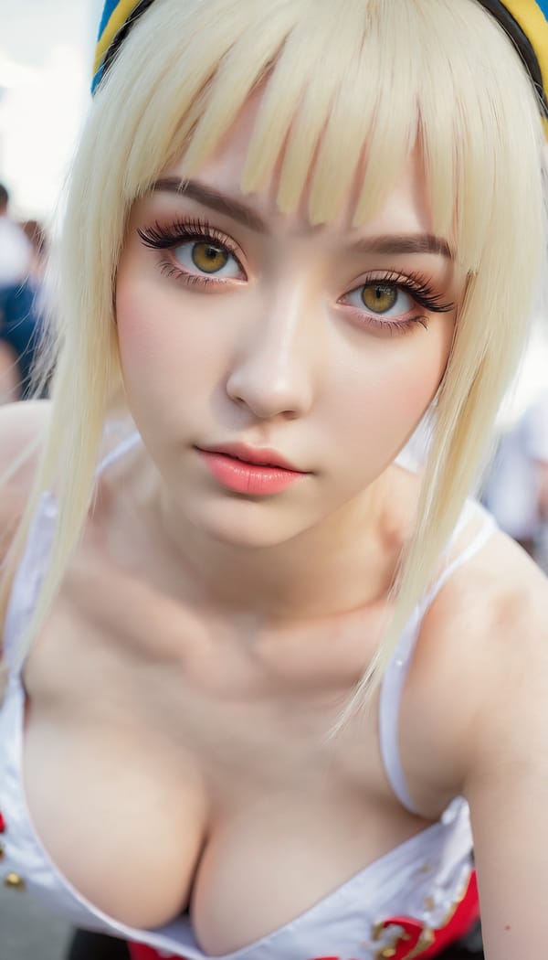 Tags: 21872187, SDXL
{"3": {"inputs": {"seed": 152451674713660, "steps": 32, "cfg": 6.94, "sampler_name": "dpmpp_2m", "scheduler": "karras", "denoise": 1.0, "model": ["27", 0], "positive": ["6", 0], "negative": ["7", 0], "latent_image": ["5", 0]}, "class_type": "KSampler"}, "4": {"inputs": {"ckpt_name": "juggernautxl.safetensors"}, "class_type": "CheckpointLoaderSimple"}, "5": {"inputs": {"width": 768, "height": 1344, "batch_size": 1}, "class_type": "EmptyLatentImage"}, "6": {"inputs": {"text": "24 year old girl, (ukrainian:1.14), (beautiful eyes:1.07), (double eyelids:1.14), (seductive facial expression:1.10), (seductive pose:1.06), (blush:1.00), (temptress:1.07), (cute:1.02), (pale skin:1.00), (idol:0.96), (slim:1.02), (eyelashes:1.14), (sexy lips:1.08), (detailed face:0.97), (on all fours:0.98), (spreading ass cheeks:1.05), (from behind:1.10), (backboob:1.04), (in a cosplay:1.13) at comiket posing for camera, (film:1.03), (portra:1.08), (detailed skin:1.08), (skin fuzz:1.04), (soft lighting:1.09), (RAW:1.02), (textured skin:1.01), (natural looking skin:1.09), (candid cinema:1.06)", "clip": ["27", 1]}, "class_type": "CLIPTextEncode"}, "7": {"inputs": {"text": "(low resolution:1.12), (worst quality:1.06), (distorted:1.11), (bad hands:1.12), (open mouth:1.08), (watermark:1.12), (twisted:1.08)", "clip": ["27", 1]}, "class_type": "CLIPTextEncode"}, "8": {"inputs": {"samples": ["3", 0], "vae": ["4", 2]}, "class_type": "VAEDecode"}, "25": {"inputs": {"lora_name": "nudify_xl.safetensors", "strength_model": 0.14, "strength_clip": 0.14, "model": ["4", 0], "clip": ["4", 1]}, "class_type": "LoraLoader"}, "26": {"inputs": {"lora_name": "shirtlift_SDXL_v2.safetensors", "strength_model": 0.04, "strength_clip": 0.19, "model": ["25", 0], "clip": ["25", 1]}, "class_type": "LoraLoader"}, "27": {"inputs": {"lora_name": "PerfectEyesXL.safetensors", "strength_model": 0.19, "strength_clip": 0.11, "model": ["26", 0], "clip": ["26", 1]}, "class_type": "LoraLoader"}, "30": {"inputs": {"model_name": "4x_NMKD-Superscale-SP_178000_G.pth"}, "class_type": "UpscaleModelLoader"}, "31": {"inputs": {"upscale_model": ["30", 0], "image": ["8", 0]}, "class_type": "ImageUpscaleWithModel"}, "32": {"inputs": {"upscale_method": "lanczos", "scale_by": 0.5, "image": ["31", 0]}, "class_type": "ImageScaleBy"}, "33": {"inputs": {"pixels": ["32", 0], "vae": ["4", 2]}, "class_type": "VAEEncode"}, "34": {"inputs": {"seed": 152451674713660, "steps": 32, "cfg": 6.94, "sampler_name": "dpmpp_2m", "scheduler": "karras", "denoise": 0.3, "model": ["27", 0], "positive": ["6", 0], "negative": ["7", 0], "latent_image": ["33", 0]}, "class_type": "KSampler"}, "36": {"inputs": {"samples": ["34", 0], "vae": ["4", 2]}, "class_type": "VAEDecode"}, "39": {"inputs": {"filename_prefix": "comfyapi-1716343397604", "images": ["36", 0]}, "class_type": "SaveImage"}}