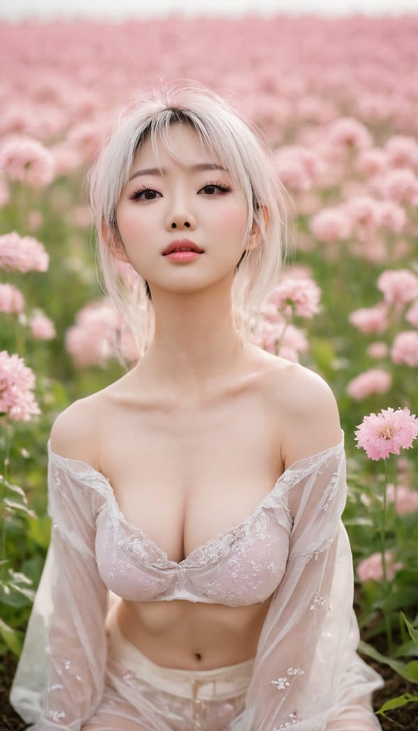 Tags: 21872187, SDXL
{"3": {"inputs": {"seed": 743382837860334, "steps": 64, "cfg": 5.9, "sampler_name": "dpmpp_2m", "scheduler": "karras", "denoise": 1.0, "model": ["27", 0], "positive": ["6", 0], "negative": ["7", 0], "latent_image": ["5", 0]}, "class_type": "KSampler"}, "4": {"inputs": {"ckpt_name": "juggernautxl.safetensors"}, "class_type": "CheckpointLoaderSimple"}, "5": {"inputs": {"width": 768, "height": 1344, "batch_size": 1}, "class_type": "EmptyLatentImage"}, "6": {"inputs": {"text": "28 year old girl, (japanese:1.07), (blush:1.11), (cute:1.05), (seductive facial expression:0.97), (pale skin:0.98), (slim:1.14), (sexy lips:1.12), (detailed face:0.96), (seductive pose:0.98), (idol:1.10), (eyelashes:1.14), (double eyelids:0.95), (in a seductive pose:1.08), (large perky breasts:0.96), (cleavage:1.05), (thigh gap:1.02), wearing (translucent clothes:0.99) on a flower field, (natural looking skin:1.02), (soft lighting:1.04), (textured skin:1.03), (RAW:1.08), (candid cinema:1.06), (film:1.00), (portra:1.09), (detailed skin:1.01), (skin fuzz:1.03)", "clip": ["27", 1]}, "class_type": "CLIPTextEncode"}, "7": {"inputs": {"text": "(low resolution:1.14), (distorted:1.05), (worst quality:1.10), (bad hands:1.05), (watermark:1.07), (twisted:1.10)", "clip": ["27", 1]}, "class_type": "CLIPTextEncode"}, "8": {"inputs": {"samples": ["3", 0], "vae": ["4", 2]}, "class_type": "VAEDecode"}, "25": {"inputs": {"lora_name": "nudify_xl.safetensors", "strength_model": 0.25, "strength_clip": 0.34, "model": ["4", 0], "clip": ["4", 1]}, "class_type": "LoraLoader"}, "26": {"inputs": {"lora_name": "shirtlift_SDXL_v2.safetensors", "strength_model": 0.0, "strength_clip": 0.1, "model": ["25", 0], "clip": ["25", 1]}, "class_type": "LoraLoader"}, "27": {"inputs": {"lora_name": "PerfectEyesXL.safetensors", "strength_model": 0.16, "strength_clip": 0.0, "model": ["26", 0], "clip": ["26", 1]}, "class_type": "LoraLoader"}, "30": {"inputs": {"model_name": "4x_NMKD-Superscale-SP_178000_G.pth"}, "class_type": "UpscaleModelLoader"}, "31": {"inputs": {"upscale_model": ["30", 0], "image": ["8", 0]}, "class_type": "ImageUpscaleWithModel"}, "32": {"inputs": {"upscale_method": "lanczos", "scale_by": 0.5, "image": ["31", 0]}, "class_type": "ImageScaleBy"}, "33": {"inputs": {"pixels": ["32", 0], "vae": ["4", 2]}, "class_type": "VAEEncode"}, "34": {"inputs": {"seed": 743382837860334, "steps": 64, "cfg": 5.9, "sampler_name": "dpmpp_2m", "scheduler": "karras", "denoise": 0.3, "model": ["27", 0], "positive": ["6", 0], "negative": ["7", 0], "latent_image": ["33", 0]}, "class_type": "KSampler"}, "36": {"inputs": {"samples": ["34", 0], "vae": ["4", 2]}, "class_type": "VAEDecode"}, "39": {"inputs": {"filename_prefix": "comfyapi-1726211755705", "images": ["36", 0]}, "class_type": "SaveImage"}}