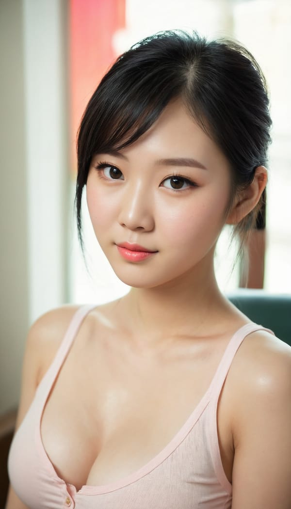 Tags: 21872187, SDXL
{"3": {"inputs": {"seed": 272500549591158, "steps": 64, "cfg": 5.14, "sampler_name": "dpmpp_2m", "scheduler": "karras", "denoise": 1.0, "model": ["27", 0], "positive": ["6", 0], "negative": ["7", 0], "latent_image": ["5", 0]}, "class_type": "KSampler"}, "4": {"inputs": {"ckpt_name": "juggernautXL_v8Rundiffusion.safetensors"}, "class_type": "CheckpointLoaderSimple"}, "5": {"inputs": {"width": 768, "height": 1344, "batch_size": 1}, "class_type": "EmptyLatentImage"}, "6": {"inputs": {"text": "26 year old girl, (chinese:1.06), (beautiful eyes:1.11), (eyelashes:1.14), (pale skin:0.96), (blush:1.02), (idol:1.10), (double eyelids:1.08), (sexy lips:1.10), (slim:1.03), (seductive facial expression:1.14), (seductive pose:1.07), (detailed face:1.01), (in a seductive pose:1.13), (large perky breasts:1.04), (cleavage:1.12), (thigh gap:1.05), (white tanktop:0.98), busy street, (film:1.08), (candid cinema:1.05), (textured skin:1.06), (detailed skin:1.09), (RAW:1.09), (portra:1.06), (natural looking skin:1.09), (skin fuzz:1.07), (soft lighting:1.06)", "clip": ["27", 1]}, "class_type": "CLIPTextEncode"}, "7": {"inputs": {"text": "(twisted:1.06), (bad hands:1.10), (watermark:1.05), (distorted:1.08), (worst quality:1.11), (open mouth:1.13)", "clip": ["27", 1]}, "class_type": "CLIPTextEncode"}, "8": {"inputs": {"samples": ["3", 0], "vae": ["4", 2]}, "class_type": "VAEDecode"}, "25": {"inputs": {"lora_name": "nudify_xl.safetensors", "strength_model": 0.06, "strength_clip": 0.01, "model": ["4", 0], "clip": ["4", 1]}, "class_type": "LoraLoader"}, "26": {"inputs": {"lora_name": "shirtlift_SDXL_v2.safetensors", "strength_model": 0.09, "strength_clip": 0.15, "model": ["25", 0], "clip": ["25", 1]}, "class_type": "LoraLoader"}, "27": {"inputs": {"lora_name": "PerfectEyesXL.safetensors", "strength_model": 0.04, "strength_clip": 0.14, "model": ["26", 0], "clip": ["26", 1]}, "class_type": "LoraLoader"}, "30": {"inputs": {"model_name": "4x_NMKD-Superscale-SP_178000_G.pth"}, "class_type": "UpscaleModelLoader"}, "31": {"inputs": {"upscale_model": ["30", 0], "image": ["8", 0]}, "class_type": "ImageUpscaleWithModel"}, "32": {"inputs": {"upscale_method": "lanczos", "scale_by": 0.5, "image": ["31", 0]}, "class_type": "ImageScaleBy"}, "33": {"inputs": {"pixels": ["32", 0], "vae": ["4", 2]}, "class_type": "VAEEncode"}, "34": {"inputs": {"seed": 272500549591158, "steps": 64, "cfg": 5.14, "sampler_name": "dpmpp_2m", "scheduler": "karras", "denoise": 0.3, "model": ["27", 0], "positive": ["6", 0], "negative": ["7", 0], "latent_image": ["33", 0]}, "class_type": "KSampler"}, "36": {"inputs": {"samples": ["34", 0], "vae": ["4", 2]}, "class_type": "VAEDecode"}, "39": {"inputs": {"filename_prefix": "comfyapi-1707393723360", "images": ["36", 0]}, "class_type": "SaveImage"}}