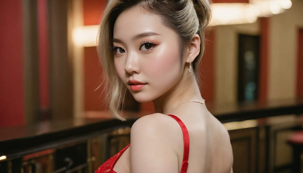 Tags: 21872187, SDXL
{"3": {"inputs": {"seed": 309710285340638, "steps": 64, "cfg": 5.65, "sampler_name": "dpmpp_2m", "scheduler": "karras", "denoise": 1.0, "model": ["27", 0], "positive": ["6", 0], "negative": ["7", 0], "latent_image": ["5", 0]}, "class_type": "KSampler"}, "4": {"inputs": {"ckpt_name": "juggernautxl.safetensors"}, "class_type": "CheckpointLoaderSimple"}, "5": {"inputs": {"width": 1344, "height": 768, "batch_size": 1}, "class_type": "EmptyLatentImage"}, "6": {"inputs": {"text": "22 year old girl, (chinese:1.04), (ukrainian:1.09), (blush:0.96), (eyelashes:0.95), (seductive facial expression:1.10), (cute:0.96), (detailed face:1.03), (beautiful eyes:1.13), (seductive pose:1.07), (pale skin:1.09), (idol:1.03), (double eyelids:0.97), (temptress:1.06), (sexy lips:0.95), (perky ass:0.95), (exposed ass:1.05), (looking back:1.00), (sexy ass:1.09), (thigh gap:0.95), (wearing a low-cut red dress:0.98) at a ballroom, (textured skin:1.04), (film:1.09), (natural looking skin:1.08), (soft lighting:1.02), (candid cinema:1.05), (skin fuzz:1.02), (detailed skin:1.04), (RAW:1.02), (portra:1.06)", "clip": ["27", 1]}, "class_type": "CLIPTextEncode"}, "7": {"inputs": {"text": "(low resolution:1.13), (open mouth:1.07), (bad hands:1.08), (worst quality:1.09), (watermark:1.12), (twisted:1.14), (distorted:1.12)", "clip": ["27", 1]}, "class_type": "CLIPTextEncode"}, "8": {"inputs": {"samples": ["3", 0], "vae": ["4", 2]}, "class_type": "VAEDecode"}, "25": {"inputs": {"lora_name": "nudify_xl.safetensors", "strength_model": 0.11, "strength_clip": 0.25, "model": ["4", 0], "clip": ["4", 1]}, "class_type": "LoraLoader"}, "26": {"inputs": {"lora_name": "shirtlift_SDXL_v2.safetensors", "strength_model": 0.08, "strength_clip": 0.1, "model": ["25", 0], "clip": ["25", 1]}, "class_type": "LoraLoader"}, "27": {"inputs": {"lora_name": "PerfectEyesXL.safetensors", "strength_model": 0.08, "strength_clip": 0.15, "model": ["26", 0], "clip": ["26", 1]}, "class_type": "LoraLoader"}, "30": {"inputs": {"model_name": "4x_NMKD-Superscale-SP_178000_G.pth"}, "class_type": "UpscaleModelLoader"}, "31": {"inputs": {"upscale_model": ["30", 0], "image": ["8", 0]}, "class_type": "ImageUpscaleWithModel"}, "32": {"inputs": {"upscale_method": "lanczos", "scale_by": 0.5, "image": ["31", 0]}, "class_type": "ImageScaleBy"}, "33": {"inputs": {"pixels": ["32", 0], "vae": ["4", 2]}, "class_type": "VAEEncode"}, "34": {"inputs": {"seed": 309710285340638, "steps": 64, "cfg": 5.65, "sampler_name": "dpmpp_2m", "scheduler": "karras", "denoise": 0.3, "model": ["27", 0], "positive": ["6", 0], "negative": ["7", 0], "latent_image": ["33", 0]}, "class_type": "KSampler"}, "36": {"inputs": {"samples": ["34", 0], "vae": ["4", 2]}, "class_type": "VAEDecode"}, "39": {"inputs": {"filename_prefix": "comfyapi-1715983671333", "images": ["36", 0]}, "class_type": "SaveImage"}}