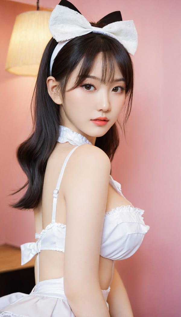 Tags: 21872187, SDXL
{"3": {"inputs": {"seed": 667717524817353, "steps": 32, "cfg": 5.4, "sampler_name": "dpmpp_2m", "scheduler": "karras", "denoise": 1.0, "model": ["27", 0], "positive": ["6", 0], "negative": ["7", 0], "latent_image": ["5", 0]}, "class_type": "KSampler"}, "4": {"inputs": {"ckpt_name": "leosamsHelloworldSDXL_helloworldSDXL32DPO.safetensors"}, "class_type": "CheckpointLoaderSimple"}, "5": {"inputs": {"width": 768, "height": 1344, "batch_size": 1}, "class_type": "EmptyLatentImage"}, "6": {"inputs": {"text": "27 year old girl, (taiwanese:1.06), (korean:1.06), (japanese:1.13), (sexy lips:1.10), (blush:0.95), (eyelashes:1.10), (idol:1.06), (pale skin:1.02), (temptress:1.01), (detailed face:0.95), (seductive facial expression:1.14), (seductive pose:1.03), (double eyelids:0.99), (slim:0.95), (beautiful eyes:1.11), (perky ass:1.06), (exposed ass:0.95), (looking back:0.96), (sexy ass:0.99), (thigh gap:0.99), in a (skimpy maid costume:1.10) working at a maid cafe, choker, bowtie, headband, pleated skirt, (textured skin:1.00), (candid cinema:1.05), (portra:1.02), (soft lighting:1.05), (natural looking skin:1.00), (skin fuzz:1.01), (detailed skin:1.04), (film:1.08)", "clip": ["27", 1]}, "class_type": "CLIPTextEncode"}, "7": {"inputs": {"text": "(low resolution:1.12), (watermark:1.13), (distorted:1.05), (twisted:1.13), (worst quality:1.06), (open mouth:1.11), (bad hands:1.11)", "clip": ["27", 1]}, "class_type": "CLIPTextEncode"}, "8": {"inputs": {"samples": ["3", 0], "vae": ["4", 2]}, "class_type": "VAEDecode"}, "25": {"inputs": {"lora_name": "nudify_xl.safetensors", "strength_model": 0.34, "strength_clip": 0.2, "model": ["4", 0], "clip": ["4", 1]}, "class_type": "LoraLoader"}, "26": {"inputs": {"lora_name": "shirtlift_SDXL_v2.safetensors", "strength_model": 0.04, "strength_clip": 0.07, "model": ["25", 0], "clip": ["25", 1]}, "class_type": "LoraLoader"}, "27": {"inputs": {"lora_name": "PerfectEyesXL.safetensors", "strength_model": 0.17, "strength_clip": 0.0, "model": ["26", 0], "clip": ["26", 1]}, "class_type": "LoraLoader"}, "30": {"inputs": {"model_name": "4x_NMKD-Superscale-SP_178000_G.pth"}, "class_type": "UpscaleModelLoader"}, "31": {"inputs": {"upscale_model": ["30", 0], "image": ["8", 0]}, "class_type": "ImageUpscaleWithModel"}, "32": {"inputs": {"upscale_method": "lanczos", "scale_by": 0.5, "image": ["31", 0]}, "class_type": "ImageScaleBy"}, "33": {"inputs": {"pixels": ["32", 0], "vae": ["4", 2]}, "class_type": "VAEEncode"}, "34": {"inputs": {"seed": 667717524817353, "steps": 32, "cfg": 5.4, "sampler_name": "dpmpp_2m", "scheduler": "karras", "denoise": 0.3, "model": ["27", 0], "positive": ["6", 0], "negative": ["7", 0], "latent_image": ["33", 0]}, "class_type": "KSampler"}, "36": {"inputs": {"samples": ["34", 0], "vae": ["4", 2]}, "class_type": "VAEDecode"}, "39": {"inputs": {"filename_prefix": "comfyapi-1707310625036", "images": ["36", 0]}, "class_type": "SaveImage"}}