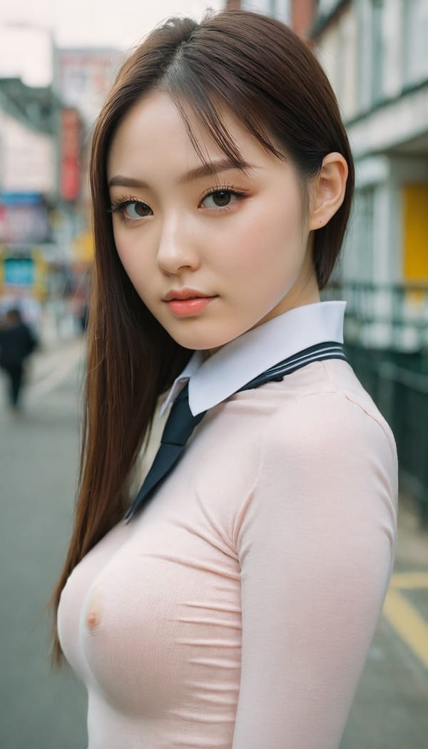 Tags: 21872187, SDXL
{"3": {"inputs": {"seed": 543616868513991, "steps": 32, "cfg": 6.12, "sampler_name": "dpmpp_2m", "scheduler": "karras", "denoise": 1.0, "model": ["27", 0], "positive": ["6", 0], "negative": ["7", 0], "latent_image": ["5", 0]}, "class_type": "KSampler"}, "4": {"inputs": {"ckpt_name": "juggernautxl.safetensors"}, "class_type": "CheckpointLoaderSimple"}, "5": {"inputs": {"width": 768, "height": 1344, "batch_size": 1}, "class_type": "EmptyLatentImage"}, "6": {"inputs": {"text": "23 year old girl, (irish:1.14), (korean:0.95), (ukrainian:1.07), (double eyelids:0.95), (slim:1.04), (idol:1.02), (blush:1.05), (seductive facial expression:1.08), (sexy lips:0.96), (cute:1.13), (temptress:0.95), (beautiful eyes:1.05), (seductive pose:1.11), (detailed face:1.01), (pale skin:1.11), (eyelashes:1.07), (perky ass:0.98), (exposed ass:1.08), (looking back:0.98), (sexy ass:1.08), (thigh gap:0.96), (school uniform:0.97), choker, busy street, (RAW:1.07), (film:1.02), (soft lighting:1.03), (textured skin:1.02), (portra:1.05), (detailed skin:1.09), (natural looking skin:1.09), (skin fuzz:1.04), (candid cinema:1.02)", "clip": ["27", 1]}, "class_type": "CLIPTextEncode"}, "7": {"inputs": {"text": "(distorted:1.08), (watermark:1.05), (twisted:1.11), (worst quality:1.10), (bad hands:1.12), (open mouth:1.11), (low resolution:1.09)", "clip": ["27", 1]}, "class_type": "CLIPTextEncode"}, "8": {"inputs": {"samples": ["3", 0], "vae": ["4", 2]}, "class_type": "VAEDecode"}, "25": {"inputs": {"lora_name": "nudify_xl.safetensors", "strength_model": 0.1, "strength_clip": 0.01, "model": ["4", 0], "clip": ["4", 1]}, "class_type": "LoraLoader"}, "26": {"inputs": {"lora_name": "shirtlift_SDXL_v2.safetensors", "strength_model": 0.14, "strength_clip": 0.07, "model": ["25", 0], "clip": ["25", 1]}, "class_type": "LoraLoader"}, "27": {"inputs": {"lora_name": "PerfectEyesXL.safetensors", "strength_model": 0.1, "strength_clip": 0.15, "model": ["26", 0], "clip": ["26", 1]}, "class_type": "LoraLoader"}, "30": {"inputs": {"model_name": "4x_NMKD-Superscale-SP_178000_G.pth"}, "class_type": "UpscaleModelLoader"}, "31": {"inputs": {"upscale_model": ["30", 0], "image": ["8", 0]}, "class_type": "ImageUpscaleWithModel"}, "32": {"inputs": {"upscale_method": "lanczos", "scale_by": 0.5, "image": ["31", 0]}, "class_type": "ImageScaleBy"}, "33": {"inputs": {"pixels": ["32", 0], "vae": ["4", 2]}, "class_type": "VAEEncode"}, "34": {"inputs": {"seed": 543616868513991, "steps": 32, "cfg": 6.12, "sampler_name": "dpmpp_2m", "scheduler": "karras", "denoise": 0.3, "model": ["27", 0], "positive": ["6", 0], "negative": ["7", 0], "latent_image": ["33", 0]}, "class_type": "KSampler"}, "36": {"inputs": {"samples": ["34", 0], "vae": ["4", 2]}, "class_type": "VAEDecode"}, "39": {"inputs": {"filename_prefix": "comfyapi-1723914091534", "images": ["36", 0]}, "class_type": "SaveImage"}}