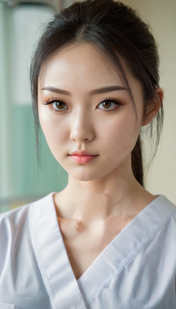 Tags: 21872187, SDXL
{"3": {"inputs": {"seed": 651623223268164, "steps": 32, "cfg": 7.52, "sampler_name": "dpmpp_2m", "scheduler": "karras", "denoise": 1.0, "model": ["27", 0], "positive": ["6", 0], "negative": ["7", 0], "latent_image": ["5", 0]}, "class_type": "KSampler"}, "4": {"inputs": {"ckpt_name": "juggernautxl.safetensors"}, "class_type": "CheckpointLoaderSimple"}, "5": {"inputs": {"width": 768, "height": 1344, "batch_size": 1}, "class_type": "EmptyLatentImage"}, "6": {"inputs": {"text": "25 year old girl, (ukrainian:1.06), (japanese:1.00), (seductive facial expression:1.04), (detailed face:1.12), (seductive pose:1.06), (beautiful eyes:0.98), (double eyelids:1.10), (blush:1.03), (idol:0.96), (cute:1.13), (slim:1.12), (sexy lips:0.95), (pale skin:1.06), (temptress:1.01), (eyelashes:1.13), (perky ass:1.00), (exposed ass:1.06), (looking back:1.00), (sexy ass:1.02), (thigh gap:0.99), (nurse in uniform:1.00) working in a hospital ward, (portra:1.07), (film:1.05), (candid cinema:1.05), (RAW:1.03), (skin fuzz:1.00), (detailed skin:1.07), (textured skin:1.05), (soft lighting:1.03), (natural looking skin:1.06)", "clip": ["27", 1]}, "class_type": "CLIPTextEncode"}, "7": {"inputs": {"text": "(open mouth:1.12), (low resolution:1.11), (twisted:1.09), (worst quality:1.11), (distorted:1.10), (bad hands:1.06), (watermark:1.09)", "clip": ["27", 1]}, "class_type": "CLIPTextEncode"}, "8": {"inputs": {"samples": ["3", 0], "vae": ["4", 2]}, "class_type": "VAEDecode"}, "25": {"inputs": {"lora_name": "nudify_xl.safetensors", "strength_model": 0.0, "strength_clip": 0.14, "model": ["4", 0], "clip": ["4", 1]}, "class_type": "LoraLoader"}, "26": {"inputs": {"lora_name": "shirtlift_SDXL_v2.safetensors", "strength_model": 0.15, "strength_clip": 0.13, "model": ["25", 0], "clip": ["25", 1]}, "class_type": "LoraLoader"}, "27": {"inputs": {"lora_name": "PerfectEyesXL.safetensors", "strength_model": 0.18, "strength_clip": 0.18, "model": ["26", 0], "clip": ["26", 1]}, "class_type": "LoraLoader"}, "30": {"inputs": {"model_name": "4x_NMKD-Superscale-SP_178000_G.pth"}, "class_type": "UpscaleModelLoader"}, "31": {"inputs": {"upscale_model": ["30", 0], "image": ["8", 0]}, "class_type": "ImageUpscaleWithModel"}, "32": {"inputs": {"upscale_method": "lanczos", "scale_by": 0.5, "image": ["31", 0]}, "class_type": "ImageScaleBy"}, "33": {"inputs": {"pixels": ["32", 0], "vae": ["4", 2]}, "class_type": "VAEEncode"}, "34": {"inputs": {"seed": 651623223268164, "steps": 32, "cfg": 7.52, "sampler_name": "dpmpp_2m", "scheduler": "karras", "denoise": 0.3, "model": ["27", 0], "positive": ["6", 0], "negative": ["7", 0], "latent_image": ["33", 0]}, "class_type": "KSampler"}, "36": {"inputs": {"samples": ["34", 0], "vae": ["4", 2]}, "class_type": "VAEDecode"}, "39": {"inputs": {"filename_prefix": "comfyapi-1718342093728", "images": ["36", 0]}, "class_type": "SaveImage"}}