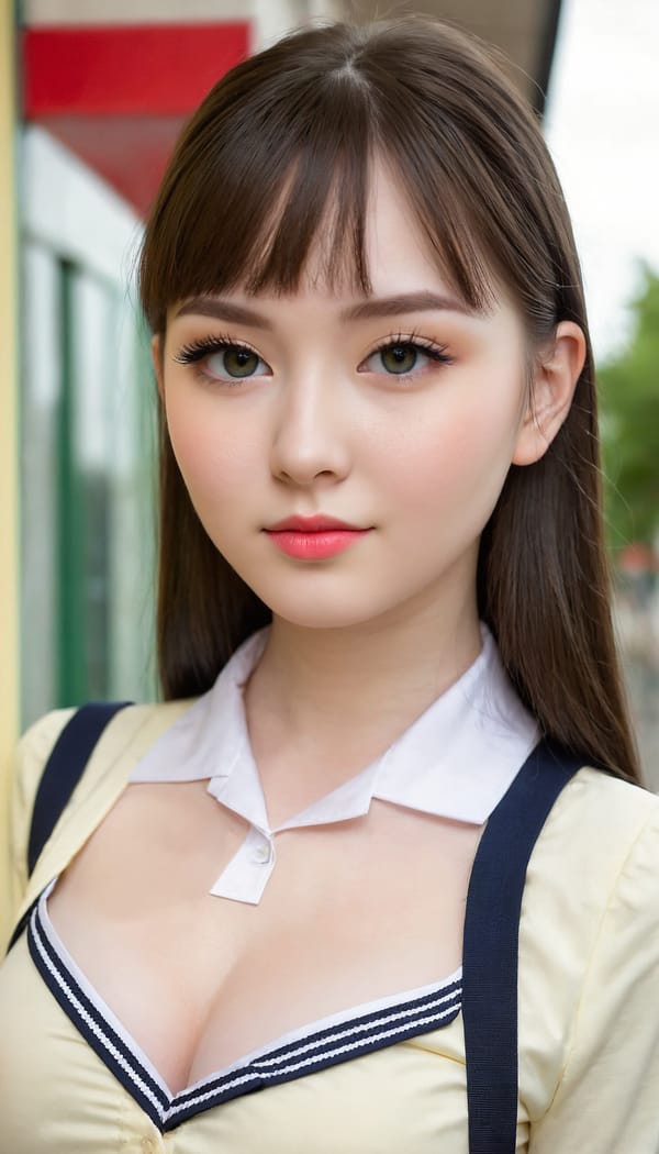 Tags: 21872187, SDXL
{"3": {"inputs": {"seed": 188380392246809, "steps": 32, "cfg": 7.68, "sampler_name": "dpmpp_2m", "scheduler": "karras", "denoise": 1.0, "model": ["27", 0], "positive": ["6", 0], "negative": ["7", 0], "latent_image": ["5", 0]}, "class_type": "KSampler"}, "4": {"inputs": {"ckpt_name": "juggernautXL_v8Rundiffusion.safetensors"}, "class_type": "CheckpointLoaderSimple"}, "5": {"inputs": {"width": 768, "height": 1344, "batch_size": 1}, "class_type": "EmptyLatentImage"}, "6": {"inputs": {"text": "21 year old girl, (blush:0.96), (detailed face:1.05), (pale skin:1.04), (temptress:1.03), (eyelashes:1.13), (double eyelids:0.95), (seductive pose:1.02), (sexy lips:1.01), (cute:1.08), (seductive facial expression:1.10), (beautiful eyes:1.10), (slim:1.13), (in a seductive pose:1.05), (large perky breasts:1.01), (cleavage:1.05), (thigh gap:1.10), (school uniform:1.10), choker, busy street, (film:1.03), (natural looking skin:1.06), (detailed skin:1.07), (soft lighting:1.08), (RAW:1.00), (candid cinema:1.05), (textured skin:1.06), (skin fuzz:1.00), (portra:1.00)", "clip": ["27", 1]}, "class_type": "CLIPTextEncode"}, "7": {"inputs": {"text": "(low resolution:1.05), (twisted:1.13), (bad hands:1.12), (open mouth:1.12), (worst quality:1.14), (watermark:1.09), (distorted:1.14)", "clip": ["27", 1]}, "class_type": "CLIPTextEncode"}, "8": {"inputs": {"samples": ["3", 0], "vae": ["4", 2]}, "class_type": "VAEDecode"}, "25": {"inputs": {"lora_name": "nudify_xl.safetensors", "strength_model": 0.32, "strength_clip": 0.36, "model": ["4", 0], "clip": ["4", 1]}, "class_type": "LoraLoader"}, "26": {"inputs": {"lora_name": "shirtlift_SDXL_v2.safetensors", "strength_model": 0.19, "strength_clip": 0.05, "model": ["25", 0], "clip": ["25", 1]}, "class_type": "LoraLoader"}, "27": {"inputs": {"lora_name": "PerfectEyesXL.safetensors", "strength_model": 0.13, "strength_clip": 0.12, "model": ["26", 0], "clip": ["26", 1]}, "class_type": "LoraLoader"}, "30": {"inputs": {"model_name": "4x_NMKD-Superscale-SP_178000_G.pth"}, "class_type": "UpscaleModelLoader"}, "31": {"inputs": {"upscale_model": ["30", 0], "image": ["8", 0]}, "class_type": "ImageUpscaleWithModel"}, "32": {"inputs": {"upscale_method": "lanczos", "scale_by": 0.5, "image": ["31", 0]}, "class_type": "ImageScaleBy"}, "33": {"inputs": {"pixels": ["32", 0], "vae": ["4", 2]}, "class_type": "VAEEncode"}, "34": {"inputs": {"seed": 188380392246809, "steps": 32, "cfg": 7.68, "sampler_name": "dpmpp_2m", "scheduler": "karras", "denoise": 0.3, "model": ["27", 0], "positive": ["6", 0], "negative": ["7", 0], "latent_image": ["33", 0]}, "class_type": "KSampler"}, "36": {"inputs": {"samples": ["34", 0], "vae": ["4", 2]}, "class_type": "VAEDecode"}, "39": {"inputs": {"filename_prefix": "comfyapi-1708020383696", "images": ["36", 0]}, "class_type": "SaveImage"}}