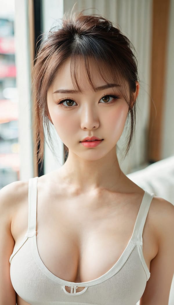 Tags: 21872187, SDXL
{"3": {"inputs": {"seed": 543874360081796, "steps": 64, "cfg": 7.43, "sampler_name": "dpmpp_2m", "scheduler": "karras", "denoise": 1.0, "model": ["27", 0], "positive": ["6", 0], "negative": ["7", 0], "latent_image": ["5", 0]}, "class_type": "KSampler"}, "4": {"inputs": {"ckpt_name": "juggernautxl.safetensors"}, "class_type": "CheckpointLoaderSimple"}, "5": {"inputs": {"width": 768, "height": 1344, "batch_size": 1}, "class_type": "EmptyLatentImage"}, "6": {"inputs": {"text": "22 year old girl, (japanese:1.08), (russian:1.03), (seductive facial expression:1.13), (temptress:0.95), (double eyelids:1.14), (slim:0.96), (pale skin:1.11), (detailed face:1.10), (blush:1.06), (beautiful eyes:1.11), (idol:1.08), (seductive pose:1.08), (eyelashes:1.12), (sexy lips:0.98), (cute:1.09), (in a seductive pose:0.96), (large perky breasts:1.01), (cleavage:1.13), (thigh gap:1.05), (white tanktop:1.09), busy street, (detailed skin:1.01), (natural looking skin:1.01), (skin fuzz:1.00), (film:1.08), (soft lighting:1.05), (candid cinema:1.01), (portra:1.06), (RAW:1.00), (textured skin:1.04)", "clip": ["27", 1]}, "class_type": "CLIPTextEncode"}, "7": {"inputs": {"text": "(worst quality:1.13), (twisted:1.13), (bad hands:1.08), (open mouth:1.11), (distorted:1.08), (low resolution:1.08), (watermark:1.07)", "clip": ["27", 1]}, "class_type": "CLIPTextEncode"}, "8": {"inputs": {"samples": ["3", 0], "vae": ["4", 2]}, "class_type": "VAEDecode"}, "25": {"inputs": {"lora_name": "nudify_xl.safetensors", "strength_model": 0.01, "strength_clip": 0.36, "model": ["4", 0], "clip": ["4", 1]}, "class_type": "LoraLoader"}, "26": {"inputs": {"lora_name": "shirtlift_SDXL_v2.safetensors", "strength_model": 0.07, "strength_clip": 0.07, "model": ["25", 0], "clip": ["25", 1]}, "class_type": "LoraLoader"}, "27": {"inputs": {"lora_name": "PerfectEyesXL.safetensors", "strength_model": 0.18, "strength_clip": 0.15, "model": ["26", 0], "clip": ["26", 1]}, "class_type": "LoraLoader"}, "30": {"inputs": {"model_name": "4x_NMKD-Superscale-SP_178000_G.pth"}, "class_type": "UpscaleModelLoader"}, "31": {"inputs": {"upscale_model": ["30", 0], "image": ["8", 0]}, "class_type": "ImageUpscaleWithModel"}, "32": {"inputs": {"upscale_method": "lanczos", "scale_by": 0.5, "image": ["31", 0]}, "class_type": "ImageScaleBy"}, "33": {"inputs": {"pixels": ["32", 0], "vae": ["4", 2]}, "class_type": "VAEEncode"}, "34": {"inputs": {"seed": 543874360081796, "steps": 64, "cfg": 7.43, "sampler_name": "dpmpp_2m", "scheduler": "karras", "denoise": 0.3, "model": ["27", 0], "positive": ["6", 0], "negative": ["7", 0], "latent_image": ["33", 0]}, "class_type": "KSampler"}, "36": {"inputs": {"samples": ["34", 0], "vae": ["4", 2]}, "class_type": "VAEDecode"}, "39": {"inputs": {"filename_prefix": "comfyapi-1714504749050", "images": ["36", 0]}, "class_type": "SaveImage"}}