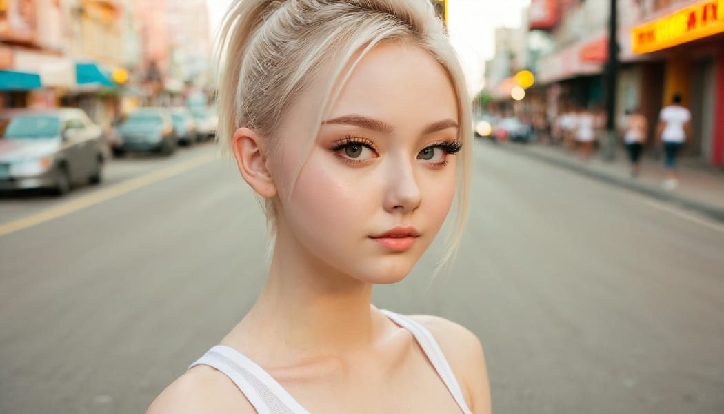 Tags: 21872187, SDXL
{"3": {"inputs": {"seed": 254015909471483, "steps": 64, "cfg": 7.95, "sampler_name": "dpmpp_2m", "scheduler": "karras", "denoise": 1.0, "model": ["27", 0], "positive": ["6", 0], "negative": ["7", 0], "latent_image": ["5", 0]}, "class_type": "KSampler"}, "4": {"inputs": {"ckpt_name": "juggernautxl.safetensors"}, "class_type": "CheckpointLoaderSimple"}, "5": {"inputs": {"width": 1344, "height": 768, "batch_size": 1}, "class_type": "EmptyLatentImage"}, "6": {"inputs": {"text": "19 year old girl, (russian:1.00), (seductive facial expression:1.09), (blush:1.05), (pale skin:0.96), (sexy lips:1.03), (cute:0.95), (idol:1.04), (detailed face:1.13), (beautiful eyes:1.11), (seductive pose:1.04), (temptress:1.13), (slim:0.95), (eyelashes:1.14), (double eyelids:1.14), (perky ass:1.07), (exposed ass:1.03), (looking back:1.01), (sexy ass:0.95), (thigh gap:0.99), (white tanktop:1.14), busy street, (RAW:1.09), (natural looking skin:1.01), (soft lighting:1.04), (portra:1.03), (skin fuzz:1.04), (candid cinema:1.04), (detailed skin:1.05), (textured skin:1.05), (film:1.08)", "clip": ["27", 1]}, "class_type": "CLIPTextEncode"}, "7": {"inputs": {"text": "(watermark:1.07), (low resolution:1.10), (distorted:1.07), (open mouth:1.11), (worst quality:1.13), (twisted:1.11), (bad hands:1.10)", "clip": ["27", 1]}, "class_type": "CLIPTextEncode"}, "8": {"inputs": {"samples": ["3", 0], "vae": ["4", 2]}, "class_type": "VAEDecode"}, "25": {"inputs": {"lora_name": "nudify_xl.safetensors", "strength_model": 0.3, "strength_clip": 0.14, "model": ["4", 0], "clip": ["4", 1]}, "class_type": "LoraLoader"}, "26": {"inputs": {"lora_name": "shirtlift_SDXL_v2.safetensors", "strength_model": 0.15, "strength_clip": 0.05, "model": ["25", 0], "clip": ["25", 1]}, "class_type": "LoraLoader"}, "27": {"inputs": {"lora_name": "PerfectEyesXL.safetensors", "strength_model": 0.15, "strength_clip": 0.09, "model": ["26", 0], "clip": ["26", 1]}, "class_type": "LoraLoader"}, "30": {"inputs": {"model_name": "4x_NMKD-Superscale-SP_178000_G.pth"}, "class_type": "UpscaleModelLoader"}, "31": {"inputs": {"upscale_model": ["30", 0], "image": ["8", 0]}, "class_type": "ImageUpscaleWithModel"}, "32": {"inputs": {"upscale_method": "lanczos", "scale_by": 0.5, "image": ["31", 0]}, "class_type": "ImageScaleBy"}, "33": {"inputs": {"pixels": ["32", 0], "vae": ["4", 2]}, "class_type": "VAEEncode"}, "34": {"inputs": {"seed": 254015909471483, "steps": 64, "cfg": 7.95, "sampler_name": "dpmpp_2m", "scheduler": "karras", "denoise": 0.3, "model": ["27", 0], "positive": ["6", 0], "negative": ["7", 0], "latent_image": ["33", 0]}, "class_type": "KSampler"}, "36": {"inputs": {"samples": ["34", 0], "vae": ["4", 2]}, "class_type": "VAEDecode"}, "39": {"inputs": {"filename_prefix": "comfyapi-1723947795540", "images": ["36", 0]}, "class_type": "SaveImage"}}