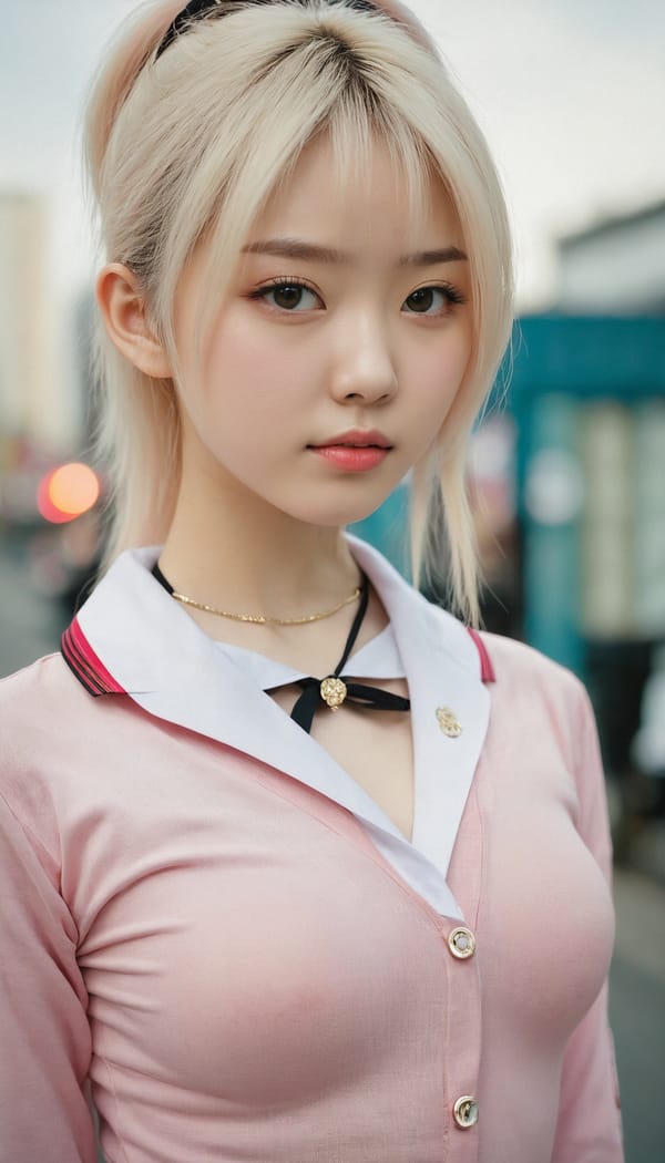 Tags: 21872187, SDXL
{"3": {"inputs": {"seed": 566441121715859, "steps": 32, "cfg": 6.62, "sampler_name": "dpmpp_2m", "scheduler": "karras", "denoise": 1.0, "model": ["27", 0], "positive": ["6", 0], "negative": ["7", 0], "latent_image": ["5", 0]}, "class_type": "KSampler"}, "4": {"inputs": {"ckpt_name": "juggernautxl.safetensors"}, "class_type": "CheckpointLoaderSimple"}, "5": {"inputs": {"width": 768, "height": 1344, "batch_size": 1}, "class_type": "EmptyLatentImage"}, "6": {"inputs": {"text": "18 year old girl, (japanese:0.98), (ukrainian:0.99), (slim:1.07), (seductive facial expression:1.08), (cute:1.00), (blush:1.09), (idol:0.96), (seductive pose:1.09), (detailed face:0.96), (sexy lips:0.97), (eyelashes:0.95), (pale skin:1.08), (beautiful eyes:1.05), (temptress:1.04), (in a seductive pose:0.97), (large perky breasts:1.02), (cleavage:0.99), (thigh gap:1.04), (school uniform:0.96), choker, busy street, (candid cinema:1.07), (portra:1.02), (detailed skin:1.03), (film:1.03), (natural looking skin:1.05), (textured skin:1.01), (soft lighting:1.09), (RAW:1.07), (skin fuzz:1.04)", "clip": ["27", 1]}, "class_type": "CLIPTextEncode"}, "7": {"inputs": {"text": "(twisted:1.13), (worst quality:1.09), (open mouth:1.13), (bad hands:1.14), (low resolution:1.10), (distorted:1.13), (watermark:1.05)", "clip": ["27", 1]}, "class_type": "CLIPTextEncode"}, "8": {"inputs": {"samples": ["3", 0], "vae": ["4", 2]}, "class_type": "VAEDecode"}, "25": {"inputs": {"lora_name": "nudify_xl.safetensors", "strength_model": 0.07, "strength_clip": 0.23, "model": ["4", 0], "clip": ["4", 1]}, "class_type": "LoraLoader"}, "26": {"inputs": {"lora_name": "shirtlift_SDXL_v2.safetensors", "strength_model": 0.05, "strength_clip": 0.05, "model": ["25", 0], "clip": ["25", 1]}, "class_type": "LoraLoader"}, "27": {"inputs": {"lora_name": "PerfectEyesXL.safetensors", "strength_model": 0.13, "strength_clip": 0.01, "model": ["26", 0], "clip": ["26", 1]}, "class_type": "LoraLoader"}, "30": {"inputs": {"model_name": "4x_NMKD-Superscale-SP_178000_G.pth"}, "class_type": "UpscaleModelLoader"}, "31": {"inputs": {"upscale_model": ["30", 0], "image": ["8", 0]}, "class_type": "ImageUpscaleWithModel"}, "32": {"inputs": {"upscale_method": "lanczos", "scale_by": 0.5, "image": ["31", 0]}, "class_type": "ImageScaleBy"}, "33": {"inputs": {"pixels": ["32", 0], "vae": ["4", 2]}, "class_type": "VAEEncode"}, "34": {"inputs": {"seed": 566441121715859, "steps": 32, "cfg": 6.62, "sampler_name": "dpmpp_2m", "scheduler": "karras", "denoise": 0.3, "model": ["27", 0], "positive": ["6", 0], "negative": ["7", 0], "latent_image": ["33", 0]}, "class_type": "KSampler"}, "36": {"inputs": {"samples": ["34", 0], "vae": ["4", 2]}, "class_type": "VAEDecode"}, "39": {"inputs": {"filename_prefix": "comfyapi-1731269345249", "images": ["36", 0]}, "class_type": "SaveImage"}}