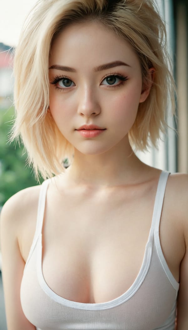 Tags: 21872187, SDXL
{"3": {"inputs": {"seed": 905348651019647, "steps": 32, "cfg": 6.48, "sampler_name": "dpmpp_2m", "scheduler": "karras", "denoise": 1.0, "model": ["27", 0], "positive": ["6", 0], "negative": ["7", 0], "latent_image": ["5", 0]}, "class_type": "KSampler"}, "4": {"inputs": {"ckpt_name": "juggernautxl.safetensors"}, "class_type": "CheckpointLoaderSimple"}, "5": {"inputs": {"width": 768, "height": 1344, "batch_size": 1}, "class_type": "EmptyLatentImage"}, "6": {"inputs": {"text": "23 year old girl, (seductive facial expression:0.99), (seductive pose:0.99), (slim:0.98), (temptress:1.09), (idol:1.01), (pale skin:1.13), (eyelashes:1.11), (double eyelids:1.03), (cute:0.98), (detailed face:1.14), (beautiful eyes:1.12), (blush:0.98), (in a seductive pose:0.98), (large perky breasts:0.96), (cleavage:1.06), (thigh gap:1.02), (white tanktop:1.06), busy street, (candid cinema:1.02), (soft lighting:1.05), (skin fuzz:1.04), (natural looking skin:1.01), (RAW:1.02), (textured skin:1.03), (film:1.03), (portra:1.06), (detailed skin:1.05)", "clip": ["27", 1]}, "class_type": "CLIPTextEncode"}, "7": {"inputs": {"text": "(worst quality:1.07), (distorted:1.11), (low resolution:1.13), (bad hands:1.06), (open mouth:1.10), (twisted:1.12)", "clip": ["27", 1]}, "class_type": "CLIPTextEncode"}, "8": {"inputs": {"samples": ["3", 0], "vae": ["4", 2]}, "class_type": "VAEDecode"}, "25": {"inputs": {"lora_name": "nudify_xl.safetensors", "strength_model": 0.34, "strength_clip": 0.01, "model": ["4", 0], "clip": ["4", 1]}, "class_type": "LoraLoader"}, "26": {"inputs": {"lora_name": "shirtlift_SDXL_v2.safetensors", "strength_model": 0.03, "strength_clip": 0.03, "model": ["25", 0], "clip": ["25", 1]}, "class_type": "LoraLoader"}, "27": {"inputs": {"lora_name": "PerfectEyesXL.safetensors", "strength_model": 0.06, "strength_clip": 0.09, "model": ["26", 0], "clip": ["26", 1]}, "class_type": "LoraLoader"}, "30": {"inputs": {"model_name": "4x_NMKD-Superscale-SP_178000_G.pth"}, "class_type": "UpscaleModelLoader"}, "31": {"inputs": {"upscale_model": ["30", 0], "image": ["8", 0]}, "class_type": "ImageUpscaleWithModel"}, "32": {"inputs": {"upscale_method": "lanczos", "scale_by": 0.5, "image": ["31", 0]}, "class_type": "ImageScaleBy"}, "33": {"inputs": {"pixels": ["32", 0], "vae": ["4", 2]}, "class_type": "VAEEncode"}, "34": {"inputs": {"seed": 905348651019647, "steps": 32, "cfg": 6.48, "sampler_name": "dpmpp_2m", "scheduler": "karras", "denoise": 0.3, "model": ["27", 0], "positive": ["6", 0], "negative": ["7", 0], "latent_image": ["33", 0]}, "class_type": "KSampler"}, "36": {"inputs": {"samples": ["34", 0], "vae": ["4", 2]}, "class_type": "VAEDecode"}, "39": {"inputs": {"filename_prefix": "comfyapi-1728313517048", "images": ["36", 0]}, "class_type": "SaveImage"}}