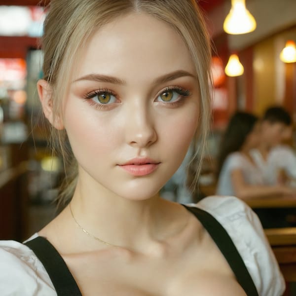 Tags: 21872187, SDXL
{"3": {"inputs": {"seed": 476507897233843, "steps": 32, "cfg": 5.14, "sampler_name": "dpmpp_2m", "scheduler": "karras", "denoise": 1.0, "model": ["27", 0], "positive": ["6", 0], "negative": ["7", 0], "latent_image": ["5", 0]}, "class_type": "KSampler"}, "4": {"inputs": {"ckpt_name": "juggernautxl.safetensors"}, "class_type": "CheckpointLoaderSimple"}, "5": {"inputs": {"width": 1024, "height": 1024, "batch_size": 1}, "class_type": "EmptyLatentImage"}, "6": {"inputs": {"text": "27 year old girl, (ukrainian:1.10), (seductive pose:1.03), (seductive facial expression:0.95), (blush:1.04), (temptress:0.98), (sexy lips:0.98), (beautiful eyes:1.10), (slim:1.00), (pale skin:0.99), (idol:0.96), (detailed face:1.14), (double eyelids:1.12), (cute:0.97), (eyelashes:1.07), (in a seductive pose:1.01), (large perky breasts:1.03), (cleavage:1.05), (thigh gap:1.13), (a waitress in uniform:1.06) working at a restaurant, (candid cinema:1.05), (RAW:1.04), (skin fuzz:1.02), (natural looking skin:1.05), (portra:1.09), (detailed skin:1.01), (film:1.06), (textured skin:1.09), (soft lighting:1.06)", "clip": ["27", 1]}, "class_type": "CLIPTextEncode"}, "7": {"inputs": {"text": "(distorted:1.06), (low resolution:1.07), (bad hands:1.06), (worst quality:1.12), (watermark:1.12), (twisted:1.13), (open mouth:1.06)", "clip": ["27", 1]}, "class_type": "CLIPTextEncode"}, "8": {"inputs": {"samples": ["3", 0], "vae": ["4", 2]}, "class_type": "VAEDecode"}, "25": {"inputs": {"lora_name": "nudify_xl.safetensors", "strength_model": 0.24, "strength_clip": 0.28, "model": ["4", 0], "clip": ["4", 1]}, "class_type": "LoraLoader"}, "26": {"inputs": {"lora_name": "shirtlift_SDXL_v2.safetensors", "strength_model": 0.09, "strength_clip": 0.05, "model": ["25", 0], "clip": ["25", 1]}, "class_type": "LoraLoader"}, "27": {"inputs": {"lora_name": "PerfectEyesXL.safetensors", "strength_model": 0.05, "strength_clip": 0.15, "model": ["26", 0], "clip": ["26", 1]}, "class_type": "LoraLoader"}, "30": {"inputs": {"model_name": "4x_NMKD-Superscale-SP_178000_G.pth"}, "class_type": "UpscaleModelLoader"}, "31": {"inputs": {"upscale_model": ["30", 0], "image": ["8", 0]}, "class_type": "ImageUpscaleWithModel"}, "32": {"inputs": {"upscale_method": "lanczos", "scale_by": 0.5, "image": ["31", 0]}, "class_type": "ImageScaleBy"}, "33": {"inputs": {"pixels": ["32", 0], "vae": ["4", 2]}, "class_type": "VAEEncode"}, "34": {"inputs": {"seed": 476507897233843, "steps": 32, "cfg": 5.14, "sampler_name": "dpmpp_2m", "scheduler": "karras", "denoise": 0.3, "model": ["27", 0], "positive": ["6", 0], "negative": ["7", 0], "latent_image": ["33", 0]}, "class_type": "KSampler"}, "36": {"inputs": {"samples": ["34", 0], "vae": ["4", 2]}, "class_type": "VAEDecode"}, "39": {"inputs": {"filename_prefix": "comfyapi-1730517763304", "images": ["36", 0]}, "class_type": "SaveImage"}}