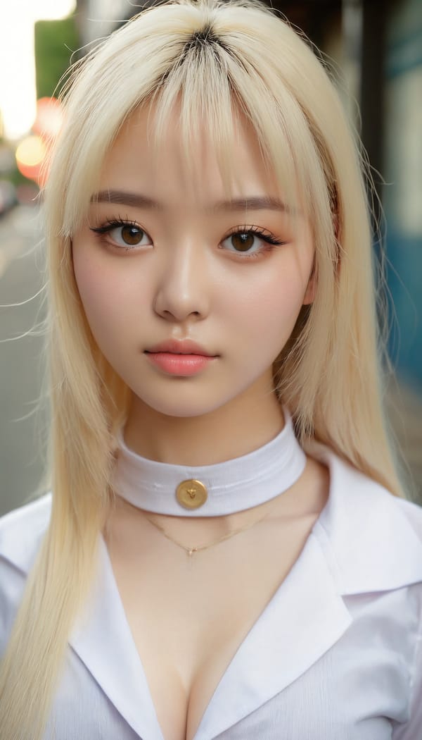 Tags: 21872187, SDXL
{"3": {"inputs": {"seed": 838337071827625, "steps": 32, "cfg": 7.55, "sampler_name": "dpmpp_2m", "scheduler": "karras", "denoise": 1.0, "model": ["27", 0], "positive": ["6", 0], "negative": ["7", 0], "latent_image": ["5", 0]}, "class_type": "KSampler"}, "4": {"inputs": {"ckpt_name": "juggernautxl.safetensors"}, "class_type": "CheckpointLoaderSimple"}, "5": {"inputs": {"width": 768, "height": 1344, "batch_size": 1}, "class_type": "EmptyLatentImage"}, "6": {"inputs": {"text": "22 year old girl, (sexy lips:0.96), (cute:1.00), (double eyelids:1.11), (seductive facial expression:1.03), (eyelashes:0.96), (detailed face:1.08), (idol:0.99), (temptress:1.02), (slim:1.06), (beautiful eyes:1.06), (seductive pose:0.98), (pale skin:1.03), (in a seductive pose:0.99), (large perky breasts:1.14), (cleavage:1.03), (thigh gap:0.95), (school uniform:0.96), choker, busy street, (skin fuzz:1.00), (portra:1.09), (candid cinema:1.08), (textured skin:1.08), (detailed skin:1.09), (natural looking skin:1.05), (film:1.02), (soft lighting:1.06), (RAW:1.04)", "clip": ["27", 1]}, "class_type": "CLIPTextEncode"}, "7": {"inputs": {"text": "(twisted:1.06), (open mouth:1.11), (low resolution:1.07), (bad hands:1.10), (watermark:1.05), (distorted:1.10), (worst quality:1.05)", "clip": ["27", 1]}, "class_type": "CLIPTextEncode"}, "8": {"inputs": {"samples": ["3", 0], "vae": ["4", 2]}, "class_type": "VAEDecode"}, "25": {"inputs": {"lora_name": "nudify_xl.safetensors", "strength_model": 0.22, "strength_clip": 0.31, "model": ["4", 0], "clip": ["4", 1]}, "class_type": "LoraLoader"}, "26": {"inputs": {"lora_name": "shirtlift_SDXL_v2.safetensors", "strength_model": 0.05, "strength_clip": 0.04, "model": ["25", 0], "clip": ["25", 1]}, "class_type": "LoraLoader"}, "27": {"inputs": {"lora_name": "PerfectEyesXL.safetensors", "strength_model": 0.08, "strength_clip": 0.01, "model": ["26", 0], "clip": ["26", 1]}, "class_type": "LoraLoader"}, "30": {"inputs": {"model_name": "4x_NMKD-Superscale-SP_178000_G.pth"}, "class_type": "UpscaleModelLoader"}, "31": {"inputs": {"upscale_model": ["30", 0], "image": ["8", 0]}, "class_type": "ImageUpscaleWithModel"}, "32": {"inputs": {"upscale_method": "lanczos", "scale_by": 0.5, "image": ["31", 0]}, "class_type": "ImageScaleBy"}, "33": {"inputs": {"pixels": ["32", 0], "vae": ["4", 2]}, "class_type": "VAEEncode"}, "34": {"inputs": {"seed": 838337071827625, "steps": 32, "cfg": 7.55, "sampler_name": "dpmpp_2m", "scheduler": "karras", "denoise": 0.3, "model": ["27", 0], "positive": ["6", 0], "negative": ["7", 0], "latent_image": ["33", 0]}, "class_type": "KSampler"}, "36": {"inputs": {"samples": ["34", 0], "vae": ["4", 2]}, "class_type": "VAEDecode"}, "39": {"inputs": {"filename_prefix": "comfyapi-1724084929795", "images": ["36", 0]}, "class_type": "SaveImage"}}