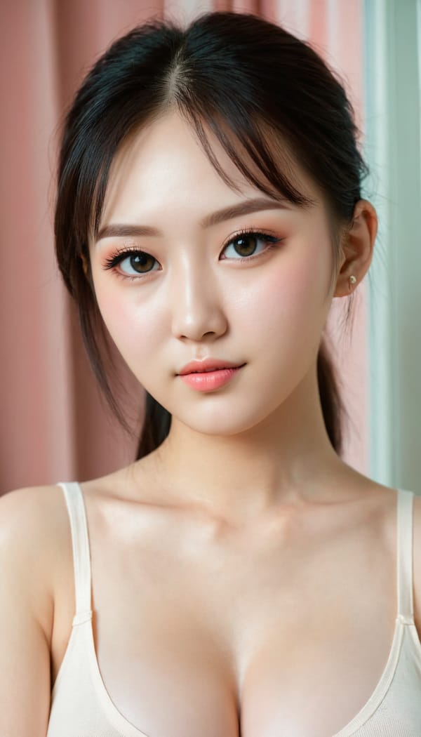 Tags: 21872187, SDXL
{"3": {"inputs": {"seed": 441680243608314, "steps": 64, "cfg": 7.47, "sampler_name": "dpmpp_2m", "scheduler": "karras", "denoise": 1.0, "model": ["27", 0], "positive": ["6", 0], "negative": ["7", 0], "latent_image": ["5", 0]}, "class_type": "KSampler"}, "4": {"inputs": {"ckpt_name": "juggernautXL_v8Rundiffusion.safetensors"}, "class_type": "CheckpointLoaderSimple"}, "5": {"inputs": {"width": 768, "height": 1344, "batch_size": 1}, "class_type": "EmptyLatentImage"}, "6": {"inputs": {"text": "25 year old girl, (ukrainian:1.03), (korean:0.96), (eyelashes:1.05), (cute:1.00), (idol:1.03), (blush:1.04), (slim:1.13), (detailed face:1.10), (seductive pose:1.04), (pale skin:1.08), (seductive facial expression:1.00), (sexy lips:1.01), (double eyelids:1.13), (temptress:1.12), (beautiful eyes:0.96), (in a seductive pose:1.08), (large perky breasts:1.10), (cleavage:1.06), (thigh gap:1.01), (white tanktop:0.99), busy street, (natural looking skin:1.03), (detailed skin:1.01), (candid cinema:1.06), (skin fuzz:1.06), (soft lighting:1.04), (film:1.09), (portra:1.00), (textured skin:1.06), (RAW:1.00)", "clip": ["27", 1]}, "class_type": "CLIPTextEncode"}, "7": {"inputs": {"text": "(watermark:1.13), (open mouth:1.09), (distorted:1.14), (worst quality:1.06), (bad hands:1.08), (low resolution:1.08), (twisted:1.13)", "clip": ["27", 1]}, "class_type": "CLIPTextEncode"}, "8": {"inputs": {"samples": ["3", 0], "vae": ["4", 2]}, "class_type": "VAEDecode"}, "25": {"inputs": {"lora_name": "nudify_xl.safetensors", "strength_model": 0.14, "strength_clip": 0.1, "model": ["4", 0], "clip": ["4", 1]}, "class_type": "LoraLoader"}, "26": {"inputs": {"lora_name": "shirtlift_SDXL_v2.safetensors", "strength_model": 0.19, "strength_clip": 0.14, "model": ["25", 0], "clip": ["25", 1]}, "class_type": "LoraLoader"}, "27": {"inputs": {"lora_name": "PerfectEyesXL.safetensors", "strength_model": 0.12, "strength_clip": 0.05, "model": ["26", 0], "clip": ["26", 1]}, "class_type": "LoraLoader"}, "30": {"inputs": {"model_name": "4x_NMKD-Superscale-SP_178000_G.pth"}, "class_type": "UpscaleModelLoader"}, "31": {"inputs": {"upscale_model": ["30", 0], "image": ["8", 0]}, "class_type": "ImageUpscaleWithModel"}, "32": {"inputs": {"upscale_method": "lanczos", "scale_by": 0.5, "image": ["31", 0]}, "class_type": "ImageScaleBy"}, "33": {"inputs": {"pixels": ["32", 0], "vae": ["4", 2]}, "class_type": "VAEEncode"}, "34": {"inputs": {"seed": 441680243608314, "steps": 64, "cfg": 7.47, "sampler_name": "dpmpp_2m", "scheduler": "karras", "denoise": 0.3, "model": ["27", 0], "positive": ["6", 0], "negative": ["7", 0], "latent_image": ["33", 0]}, "class_type": "KSampler"}, "36": {"inputs": {"samples": ["34", 0], "vae": ["4", 2]}, "class_type": "VAEDecode"}, "39": {"inputs": {"filename_prefix": "comfyapi-1707588188452", "images": ["36", 0]}, "class_type": "SaveImage"}}