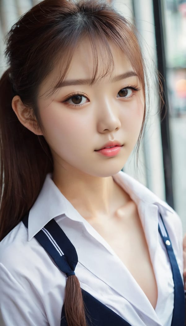 Tags: 21872187, SDXL
{"3": {"inputs": {"seed": 181657945867487, "steps": 64, "cfg": 7.55, "sampler_name": "dpmpp_2m", "scheduler": "karras", "denoise": 1.0, "model": ["27", 0], "positive": ["6", 0], "negative": ["7", 0], "latent_image": ["5", 0]}, "class_type": "KSampler"}, "4": {"inputs": {"ckpt_name": "juggernautxl.safetensors"}, "class_type": "CheckpointLoaderSimple"}, "5": {"inputs": {"width": 768, "height": 1344, "batch_size": 1}, "class_type": "EmptyLatentImage"}, "6": {"inputs": {"text": "20 year old girl, (korean:1.00), (slim:1.00), (double eyelids:1.11), (eyelashes:0.99), (beautiful eyes:1.06), (seductive pose:0.95), (sexy lips:0.98), (idol:0.97), (blush:0.97), (pale skin:1.01), (cute:1.02), (temptress:1.11), (seductive facial expression:1.05), (in a seductive pose:0.96), (large perky breasts:1.02), (cleavage:1.10), (thigh gap:1.00), (school uniform:1.02), choker, busy street, (detailed skin:1.06), (portra:1.09), (RAW:1.04), (soft lighting:1.03), (film:1.06), (natural looking skin:1.00), (candid cinema:1.09), (skin fuzz:1.01), (textured skin:1.08)", "clip": ["27", 1]}, "class_type": "CLIPTextEncode"}, "7": {"inputs": {"text": "(low resolution:1.10), (open mouth:1.09), (twisted:1.13), (distorted:1.13), (worst quality:1.11), (watermark:1.07), (bad hands:1.12)", "clip": ["27", 1]}, "class_type": "CLIPTextEncode"}, "8": {"inputs": {"samples": ["3", 0], "vae": ["4", 2]}, "class_type": "VAEDecode"}, "25": {"inputs": {"lora_name": "nudify_xl.safetensors", "strength_model": 0.04, "strength_clip": 0.35, "model": ["4", 0], "clip": ["4", 1]}, "class_type": "LoraLoader"}, "26": {"inputs": {"lora_name": "shirtlift_SDXL_v2.safetensors", "strength_model": 0.14, "strength_clip": 0.05, "model": ["25", 0], "clip": ["25", 1]}, "class_type": "LoraLoader"}, "27": {"inputs": {"lora_name": "PerfectEyesXL.safetensors", "strength_model": 0.04, "strength_clip": 0.09, "model": ["26", 0], "clip": ["26", 1]}, "class_type": "LoraLoader"}, "30": {"inputs": {"model_name": "4x_NMKD-Superscale-SP_178000_G.pth"}, "class_type": "UpscaleModelLoader"}, "31": {"inputs": {"upscale_model": ["30", 0], "image": ["8", 0]}, "class_type": "ImageUpscaleWithModel"}, "32": {"inputs": {"upscale_method": "lanczos", "scale_by": 0.5, "image": ["31", 0]}, "class_type": "ImageScaleBy"}, "33": {"inputs": {"pixels": ["32", 0], "vae": ["4", 2]}, "class_type": "VAEEncode"}, "34": {"inputs": {"seed": 181657945867487, "steps": 64, "cfg": 7.55, "sampler_name": "dpmpp_2m", "scheduler": "karras", "denoise": 0.3, "model": ["27", 0], "positive": ["6", 0], "negative": ["7", 0], "latent_image": ["33", 0]}, "class_type": "KSampler"}, "36": {"inputs": {"samples": ["34", 0], "vae": ["4", 2]}, "class_type": "VAEDecode"}, "39": {"inputs": {"filename_prefix": "comfyapi-1733134840932", "images": ["36", 0]}, "class_type": "SaveImage"}}