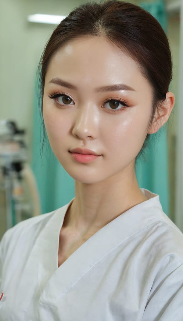 Tags: 21872187, SDXL
{"3": {"inputs": {"seed": 254734922398471, "steps": 64, "cfg": 6.31, "sampler_name": "dpmpp_2m", "scheduler": "karras", "denoise": 1.0, "model": ["27", 0], "positive": ["6", 0], "negative": ["7", 0], "latent_image": ["5", 0]}, "class_type": "KSampler"}, "4": {"inputs": {"ckpt_name": "juggernautxl.safetensors"}, "class_type": "CheckpointLoaderSimple"}, "5": {"inputs": {"width": 768, "height": 1344, "batch_size": 1}, "class_type": "EmptyLatentImage"}, "6": {"inputs": {"text": "27 year old girl, (russian:1.00), (taiwanese:1.07), (seductive facial expression:1.06), (beautiful eyes:1.13), (double eyelids:1.08), (cute:1.08), (eyelashes:0.95), (sexy lips:1.08), (blush:0.98), (slim:1.12), (pale skin:1.08), (seductive pose:0.95), (detailed face:1.09), (idol:1.05), (perky ass:1.07), (exposed ass:1.02), (looking back:1.07), (sexy ass:1.04), (thigh gap:1.06), (nurse in uniform:1.08) working in a hospital ward, (film:1.07), (skin fuzz:1.01), (RAW:1.03), (textured skin:1.05), (portra:1.02), (soft lighting:1.08), (candid cinema:1.07), (natural looking skin:1.09), (detailed skin:1.07)", "clip": ["27", 1]}, "class_type": "CLIPTextEncode"}, "7": {"inputs": {"text": "(low resolution:1.14), (worst quality:1.06), (watermark:1.11), (distorted:1.07), (twisted:1.05), (open mouth:1.07), (bad hands:1.11)", "clip": ["27", 1]}, "class_type": "CLIPTextEncode"}, "8": {"inputs": {"samples": ["3", 0], "vae": ["4", 2]}, "class_type": "VAEDecode"}, "25": {"inputs": {"lora_name": "nudify_xl.safetensors", "strength_model": 0.14, "strength_clip": 0.16, "model": ["4", 0], "clip": ["4", 1]}, "class_type": "LoraLoader"}, "26": {"inputs": {"lora_name": "shirtlift_SDXL_v2.safetensors", "strength_model": 0.1, "strength_clip": 0.08, "model": ["25", 0], "clip": ["25", 1]}, "class_type": "LoraLoader"}, "27": {"inputs": {"lora_name": "PerfectEyesXL.safetensors", "strength_model": 0.02, "strength_clip": 0.0, "model": ["26", 0], "clip": ["26", 1]}, "class_type": "LoraLoader"}, "30": {"inputs": {"model_name": "4x_NMKD-Superscale-SP_178000_G.pth"}, "class_type": "UpscaleModelLoader"}, "31": {"inputs": {"upscale_model": ["30", 0], "image": ["8", 0]}, "class_type": "ImageUpscaleWithModel"}, "32": {"inputs": {"upscale_method": "lanczos", "scale_by": 0.5, "image": ["31", 0]}, "class_type": "ImageScaleBy"}, "33": {"inputs": {"pixels": ["32", 0], "vae": ["4", 2]}, "class_type": "VAEEncode"}, "34": {"inputs": {"seed": 254734922398471, "steps": 64, "cfg": 6.31, "sampler_name": "dpmpp_2m", "scheduler": "karras", "denoise": 0.3, "model": ["27", 0], "positive": ["6", 0], "negative": ["7", 0], "latent_image": ["33", 0]}, "class_type": "KSampler"}, "36": {"inputs": {"samples": ["34", 0], "vae": ["4", 2]}, "class_type": "VAEDecode"}, "39": {"inputs": {"filename_prefix": "comfyapi-1713898920602", "images": ["36", 0]}, "class_type": "SaveImage"}}