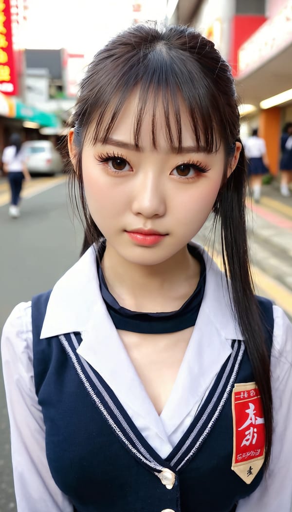 Tags: 21872187, SDXL
{"3": {"inputs": {"seed": 572544567752787, "steps": 64, "cfg": 7.89, "sampler_name": "dpmpp_2m", "scheduler": "karras", "denoise": 1.0, "model": ["27", 0], "positive": ["6", 0], "negative": ["7", 0], "latent_image": ["5", 0]}, "class_type": "KSampler"}, "4": {"inputs": {"ckpt_name": "juggernautxl.safetensors"}, "class_type": "CheckpointLoaderSimple"}, "5": {"inputs": {"width": 768, "height": 1344, "batch_size": 1}, "class_type": "EmptyLatentImage"}, "6": {"inputs": {"text": "26 year old girl, (japanese:1.02), (eyelashes:1.14), (seductive facial expression:1.00), (detailed face:0.99), (pale skin:1.07), (double eyelids:0.95), (sexy lips:1.00), (slim:1.12), (beautiful eyes:1.05), (seductive pose:0.97), (idol:1.06), (cute:1.07), (on all fours:1.13), (spreading ass cheeks:1.00), (from behind:1.12), (backboob:1.01), (school uniform:1.10), choker, busy street, (skin fuzz:1.08), (film:1.08), (soft lighting:1.09), (RAW:1.00), (textured skin:1.09), (natural looking skin:1.03), (candid cinema:1.08), (detailed skin:1.03), (portra:1.07)", "clip": ["27", 1]}, "class_type": "CLIPTextEncode"}, "7": {"inputs": {"text": "(low resolution:1.09), (distorted:1.08), (worst quality:1.12), (watermark:1.06), (bad hands:1.13), (open mouth:1.12), (twisted:1.12)", "clip": ["27", 1]}, "class_type": "CLIPTextEncode"}, "8": {"inputs": {"samples": ["3", 0], "vae": ["4", 2]}, "class_type": "VAEDecode"}, "25": {"inputs": {"lora_name": "nudify_xl.safetensors", "strength_model": 0.09, "strength_clip": 0.05, "model": ["4", 0], "clip": ["4", 1]}, "class_type": "LoraLoader"}, "26": {"inputs": {"lora_name": "shirtlift_SDXL_v2.safetensors", "strength_model": 0.17, "strength_clip": 0.19, "model": ["25", 0], "clip": ["25", 1]}, "class_type": "LoraLoader"}, "27": {"inputs": {"lora_name": "PerfectEyesXL.safetensors", "strength_model": 0.08, "strength_clip": 0.18, "model": ["26", 0], "clip": ["26", 1]}, "class_type": "LoraLoader"}, "30": {"inputs": {"model_name": "4x_NMKD-Superscale-SP_178000_G.pth"}, "class_type": "UpscaleModelLoader"}, "31": {"inputs": {"upscale_model": ["30", 0], "image": ["8", 0]}, "class_type": "ImageUpscaleWithModel"}, "32": {"inputs": {"upscale_method": "lanczos", "scale_by": 0.5, "image": ["31", 0]}, "class_type": "ImageScaleBy"}, "33": {"inputs": {"pixels": ["32", 0], "vae": ["4", 2]}, "class_type": "VAEEncode"}, "34": {"inputs": {"seed": 572544567752787, "steps": 64, "cfg": 7.89, "sampler_name": "dpmpp_2m", "scheduler": "karras", "denoise": 0.3, "model": ["27", 0], "positive": ["6", 0], "negative": ["7", 0], "latent_image": ["33", 0]}, "class_type": "KSampler"}, "36": {"inputs": {"samples": ["34", 0], "vae": ["4", 2]}, "class_type": "VAEDecode"}, "39": {"inputs": {"filename_prefix": "comfyapi-1726797716610", "images": ["36", 0]}, "class_type": "SaveImage"}}