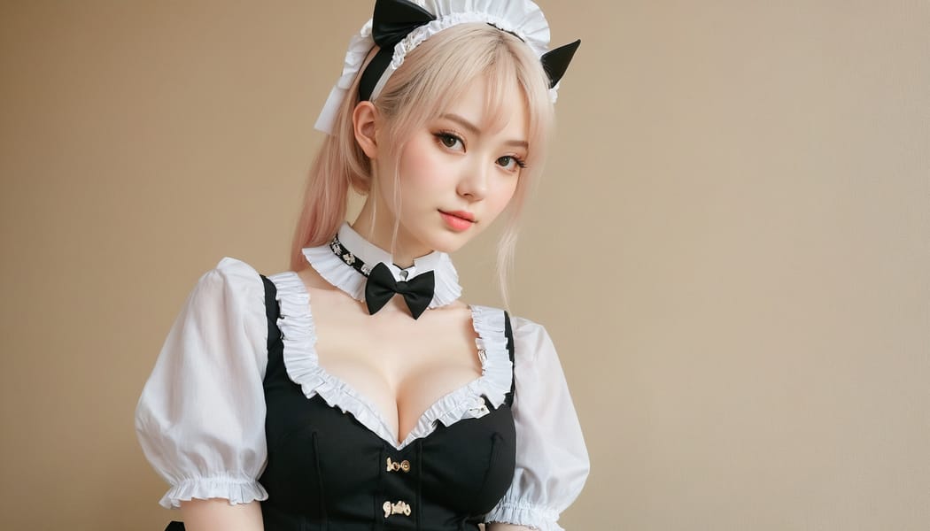 Tags: 21872187, SDXL
{"3": {"inputs": {"seed": 881017082185173, "steps": 32, "cfg": 6.5, "sampler_name": "dpmpp_2m", "scheduler": "karras", "denoise": 1.0, "model": ["27", 0], "positive": ["6", 0], "negative": ["7", 0], "latent_image": ["5", 0]}, "class_type": "KSampler"}, "4": {"inputs": {"ckpt_name": "juggernautxl.safetensors"}, "class_type": "CheckpointLoaderSimple"}, "5": {"inputs": {"width": 1344, "height": 768, "batch_size": 1}, "class_type": "EmptyLatentImage"}, "6": {"inputs": {"text": "22 year old girl, (russian:1.06), (taiwanese:1.02), (ukrainian:0.99), (pale skin:1.09), (seductive facial expression:1.09), (double eyelids:0.99), (blush:1.05), (beautiful eyes:1.06), (slim:1.06), (cute:1.09), (eyelashes:1.04), (temptress:1.06), (idol:1.00), (detailed face:1.06), (in a seductive pose:1.03), (large perky breasts:0.99), (cleavage:0.98), (thigh gap:1.07), in a (skimpy maid costume:1.14) working at a maid cafe, choker, bowtie, headband, pleated skirt, (textured skin:1.08), (portra:1.03), (candid cinema:1.08), (film:1.07), (detailed skin:1.04), (soft lighting:1.06), (natural looking skin:1.08), (skin fuzz:1.04)", "clip": ["27", 1]}, "class_type": "CLIPTextEncode"}, "7": {"inputs": {"text": "(watermark:1.05), (open mouth:1.12), (bad hands:1.13), (low resolution:1.07), (worst quality:1.13), (distorted:1.10), (twisted:1.11)", "clip": ["27", 1]}, "class_type": "CLIPTextEncode"}, "8": {"inputs": {"samples": ["3", 0], "vae": ["4", 2]}, "class_type": "VAEDecode"}, "25": {"inputs": {"lora_name": "nudify_xl.safetensors", "strength_model": 0.06, "strength_clip": 0.37, "model": ["4", 0], "clip": ["4", 1]}, "class_type": "LoraLoader"}, "26": {"inputs": {"lora_name": "shirtlift_SDXL_v2.safetensors", "strength_model": 0.12, "strength_clip": 0.03, "model": ["25", 0], "clip": ["25", 1]}, "class_type": "LoraLoader"}, "27": {"inputs": {"lora_name": "PerfectEyesXL.safetensors", "strength_model": 0.14, "strength_clip": 0.03, "model": ["26", 0], "clip": ["26", 1]}, "class_type": "LoraLoader"}, "30": {"inputs": {"model_name": "4x_NMKD-Superscale-SP_178000_G.pth"}, "class_type": "UpscaleModelLoader"}, "31": {"inputs": {"upscale_model": ["30", 0], "image": ["8", 0]}, "class_type": "ImageUpscaleWithModel"}, "32": {"inputs": {"upscale_method": "lanczos", "scale_by": 0.5, "image": ["31", 0]}, "class_type": "ImageScaleBy"}, "33": {"inputs": {"pixels": ["32", 0], "vae": ["4", 2]}, "class_type": "VAEEncode"}, "34": {"inputs": {"seed": 881017082185173, "steps": 32, "cfg": 6.5, "sampler_name": "dpmpp_2m", "scheduler": "karras", "denoise": 0.3, "model": ["27", 0], "positive": ["6", 0], "negative": ["7", 0], "latent_image": ["33", 0]}, "class_type": "KSampler"}, "36": {"inputs": {"samples": ["34", 0], "vae": ["4", 2]}, "class_type": "VAEDecode"}, "39": {"inputs": {"filename_prefix": "comfyapi-1714195420994", "images": ["36", 0]}, "class_type": "SaveImage"}}