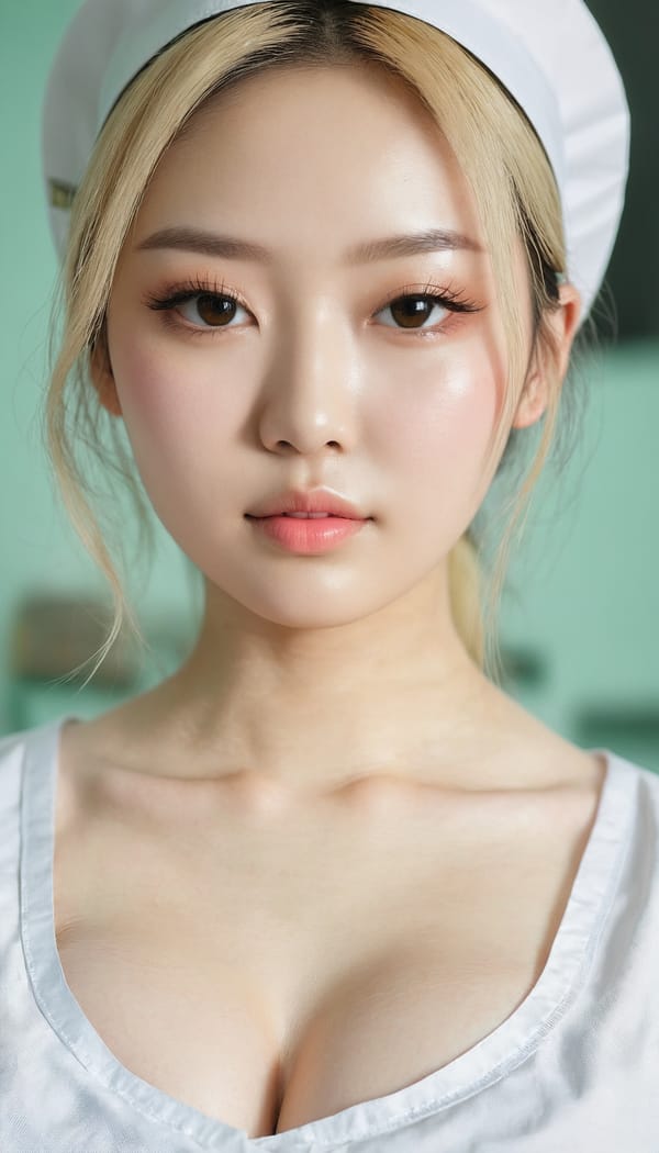 Tags: 21872187, SDXL
{"3": {"inputs": {"seed": 154728025458351, "steps": 64, "cfg": 6.13, "sampler_name": "dpmpp_2m", "scheduler": "karras", "denoise": 1.0, "model": ["27", 0], "positive": ["6", 0], "negative": ["7", 0], "latent_image": ["5", 0]}, "class_type": "KSampler"}, "4": {"inputs": {"ckpt_name": "juggernautxl.safetensors"}, "class_type": "CheckpointLoaderSimple"}, "5": {"inputs": {"width": 768, "height": 1344, "batch_size": 1}, "class_type": "EmptyLatentImage"}, "6": {"inputs": {"text": "18 year old girl, (irish:1.10), (taiwanese:1.13), (temptress:0.97), (idol:1.05), (blush:0.96), (beautiful eyes:1.07), (seductive pose:1.08), (cute:0.95), (pale skin:1.12), (eyelashes:1.09), (slim:0.96), (detailed face:1.01), (double eyelids:0.97), (seductive facial expression:1.10), (sexy lips:1.08), (in a seductive pose:1.08), (large perky breasts:1.13), (cleavage:1.14), (thigh gap:0.98), (nurse in uniform:1.12) working in a hospital ward, (portra:1.03), (film:1.02), (skin fuzz:1.09), (soft lighting:1.00), (detailed skin:1.08), (RAW:1.08), (candid cinema:1.08), (textured skin:1.09), (natural looking skin:1.00)", "clip": ["27", 1]}, "class_type": "CLIPTextEncode"}, "7": {"inputs": {"text": "(watermark:1.11), (twisted:1.09), (distorted:1.07), (low resolution:1.08), (worst quality:1.08), (bad hands:1.08), (open mouth:1.07)", "clip": ["27", 1]}, "class_type": "CLIPTextEncode"}, "8": {"inputs": {"samples": ["3", 0], "vae": ["4", 2]}, "class_type": "VAEDecode"}, "25": {"inputs": {"lora_name": "nudify_xl.safetensors", "strength_model": 0.18, "strength_clip": 0.26, "model": ["4", 0], "clip": ["4", 1]}, "class_type": "LoraLoader"}, "26": {"inputs": {"lora_name": "shirtlift_SDXL_v2.safetensors", "strength_model": 0.01, "strength_clip": 0.11, "model": ["25", 0], "clip": ["25", 1]}, "class_type": "LoraLoader"}, "27": {"inputs": {"lora_name": "PerfectEyesXL.safetensors", "strength_model": 0.15, "strength_clip": 0.04, "model": ["26", 0], "clip": ["26", 1]}, "class_type": "LoraLoader"}, "30": {"inputs": {"model_name": "4x_NMKD-Superscale-SP_178000_G.pth"}, "class_type": "UpscaleModelLoader"}, "31": {"inputs": {"upscale_model": ["30", 0], "image": ["8", 0]}, "class_type": "ImageUpscaleWithModel"}, "32": {"inputs": {"upscale_method": "lanczos", "scale_by": 0.5, "image": ["31", 0]}, "class_type": "ImageScaleBy"}, "33": {"inputs": {"pixels": ["32", 0], "vae": ["4", 2]}, "class_type": "VAEEncode"}, "34": {"inputs": {"seed": 154728025458351, "steps": 64, "cfg": 6.13, "sampler_name": "dpmpp_2m", "scheduler": "karras", "denoise": 0.3, "model": ["27", 0], "positive": ["6", 0], "negative": ["7", 0], "latent_image": ["33", 0]}, "class_type": "KSampler"}, "36": {"inputs": {"samples": ["34", 0], "vae": ["4", 2]}, "class_type": "VAEDecode"}, "39": {"inputs": {"filename_prefix": "comfyapi-1718630429511", "images": ["36", 0]}, "class_type": "SaveImage"}}