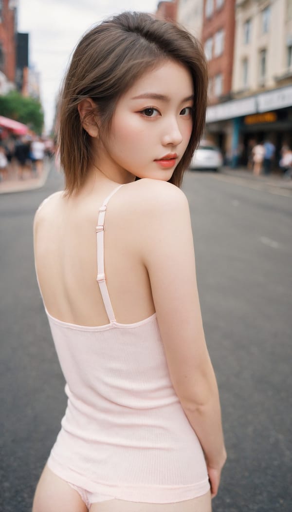 Tags: 21872187, SDXL
{"3": {"inputs": {"seed": 431259526456655, "steps": 64, "cfg": 5.05, "sampler_name": "dpmpp_2m", "scheduler": "karras", "denoise": 1.0, "model": ["27", 0], "positive": ["6", 0], "negative": ["7", 0], "latent_image": ["5", 0]}, "class_type": "KSampler"}, "4": {"inputs": {"ckpt_name": "leosamsHelloworldSDXL_helloworldSDXL32DPO.safetensors"}, "class_type": "CheckpointLoaderSimple"}, "5": {"inputs": {"width": 768, "height": 1344, "batch_size": 1}, "class_type": "EmptyLatentImage"}, "6": {"inputs": {"text": "22 year old girl, (seductive pose:1.00), (sexy lips:0.99), (idol:0.96), (detailed face:0.97), (pale skin:1.01), (cute:0.95), (blush:1.08), (double eyelids:1.10), (seductive facial expression:1.08), (slim:1.02), (beautiful eyes:1.10), (eyelashes:1.12), (temptress:1.14), (perky ass:1.11), (exposed ass:1.08), (looking back:1.14), (sexy ass:0.97), (thigh gap:1.14), (white tanktop:0.95), busy street, (skin fuzz:1.02), (textured skin:1.02), (portra:1.00), (RAW:1.01), (natural looking skin:1.08), (soft lighting:1.05), (candid cinema:1.00), (film:1.07), (detailed skin:1.02)", "clip": ["27", 1]}, "class_type": "CLIPTextEncode"}, "7": {"inputs": {"text": "(twisted:1.11), (worst quality:1.07), (low resolution:1.07), (watermark:1.13), (open mouth:1.05), (distorted:1.08)", "clip": ["27", 1]}, "class_type": "CLIPTextEncode"}, "8": {"inputs": {"samples": ["3", 0], "vae": ["4", 2]}, "class_type": "VAEDecode"}, "25": {"inputs": {"lora_name": "nudify_xl.safetensors", "strength_model": 0.0, "strength_clip": 0.19, "model": ["4", 0], "clip": ["4", 1]}, "class_type": "LoraLoader"}, "26": {"inputs": {"lora_name": "shirtlift_SDXL_v2.safetensors", "strength_model": 0.06, "strength_clip": 0.18, "model": ["25", 0], "clip": ["25", 1]}, "class_type": "LoraLoader"}, "27": {"inputs": {"lora_name": "PerfectEyesXL.safetensors", "strength_model": 0.06, "strength_clip": 0.14, "model": ["26", 0], "clip": ["26", 1]}, "class_type": "LoraLoader"}, "30": {"inputs": {"model_name": "4x_NMKD-Superscale-SP_178000_G.pth"}, "class_type": "UpscaleModelLoader"}, "31": {"inputs": {"upscale_model": ["30", 0], "image": ["8", 0]}, "class_type": "ImageUpscaleWithModel"}, "32": {"inputs": {"upscale_method": "lanczos", "scale_by": 0.5, "image": ["31", 0]}, "class_type": "ImageScaleBy"}, "33": {"inputs": {"pixels": ["32", 0], "vae": ["4", 2]}, "class_type": "VAEEncode"}, "34": {"inputs": {"seed": 431259526456655, "steps": 64, "cfg": 5.05, "sampler_name": "dpmpp_2m", "scheduler": "karras", "denoise": 0.3, "model": ["27", 0], "positive": ["6", 0], "negative": ["7", 0], "latent_image": ["33", 0]}, "class_type": "KSampler"}, "36": {"inputs": {"samples": ["34", 0], "vae": ["4", 2]}, "class_type": "VAEDecode"}, "39": {"inputs": {"filename_prefix": "comfyapi-1708217711681", "images": ["36", 0]}, "class_type": "SaveImage"}}