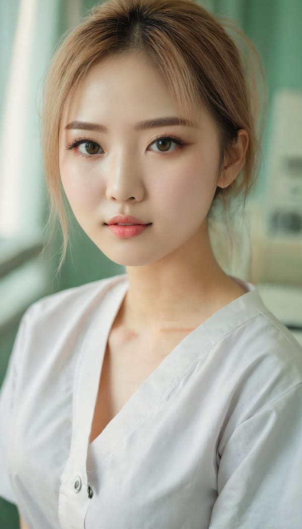 Tags: 21872187, SDXL
{"3": {"inputs": {"seed": 535449663243328, "steps": 64, "cfg": 5.47, "sampler_name": "dpmpp_2m", "scheduler": "karras", "denoise": 1.0, "model": ["27", 0], "positive": ["6", 0], "negative": ["7", 0], "latent_image": ["5", 0]}, "class_type": "KSampler"}, "4": {"inputs": {"ckpt_name": "juggernautxl.safetensors"}, "class_type": "CheckpointLoaderSimple"}, "5": {"inputs": {"width": 768, "height": 1344, "batch_size": 1}, "class_type": "EmptyLatentImage"}, "6": {"inputs": {"text": "18 year old girl, (taiwanese:0.98), (ukrainian:1.08), (beautiful eyes:1.10), (seductive facial expression:1.08), (eyelashes:1.00), (sexy lips:1.09), (double eyelids:1.03), (pale skin:1.08), (detailed face:1.09), (temptress:0.98), (cute:1.03), (blush:0.99), (idol:1.04), (slim:1.02), (seductive pose:0.99), (in a seductive pose:1.13), (large perky breasts:1.00), (cleavage:1.14), (thigh gap:0.97), (nurse in uniform:1.12) working in a hospital ward, (candid cinema:1.01), (detailed skin:1.07), (portra:1.02), (RAW:1.00), (skin fuzz:1.02), (textured skin:1.09), (natural looking skin:1.07), (soft lighting:1.02), (film:1.04)", "clip": ["27", 1]}, "class_type": "CLIPTextEncode"}, "7": {"inputs": {"text": "(bad hands:1.08), (distorted:1.14), (worst quality:1.06), (twisted:1.12), (watermark:1.10), (low resolution:1.11)", "clip": ["27", 1]}, "class_type": "CLIPTextEncode"}, "8": {"inputs": {"samples": ["3", 0], "vae": ["4", 2]}, "class_type": "VAEDecode"}, "25": {"inputs": {"lora_name": "nudify_xl.safetensors", "strength_model": 0.26, "strength_clip": 0.07, "model": ["4", 0], "clip": ["4", 1]}, "class_type": "LoraLoader"}, "26": {"inputs": {"lora_name": "shirtlift_SDXL_v2.safetensors", "strength_model": 0.17, "strength_clip": 0.04, "model": ["25", 0], "clip": ["25", 1]}, "class_type": "LoraLoader"}, "27": {"inputs": {"lora_name": "PerfectEyesXL.safetensors", "strength_model": 0.03, "strength_clip": 0.06, "model": ["26", 0], "clip": ["26", 1]}, "class_type": "LoraLoader"}, "30": {"inputs": {"model_name": "4x_NMKD-Superscale-SP_178000_G.pth"}, "class_type": "UpscaleModelLoader"}, "31": {"inputs": {"upscale_model": ["30", 0], "image": ["8", 0]}, "class_type": "ImageUpscaleWithModel"}, "32": {"inputs": {"upscale_method": "lanczos", "scale_by": 0.5, "image": ["31", 0]}, "class_type": "ImageScaleBy"}, "33": {"inputs": {"pixels": ["32", 0], "vae": ["4", 2]}, "class_type": "VAEEncode"}, "34": {"inputs": {"seed": 535449663243328, "steps": 64, "cfg": 5.47, "sampler_name": "dpmpp_2m", "scheduler": "karras", "denoise": 0.3, "model": ["27", 0], "positive": ["6", 0], "negative": ["7", 0], "latent_image": ["33", 0]}, "class_type": "KSampler"}, "36": {"inputs": {"samples": ["34", 0], "vae": ["4", 2]}, "class_type": "VAEDecode"}, "39": {"inputs": {"filename_prefix": "comfyapi-1724822289519", "images": ["36", 0]}, "class_type": "SaveImage"}}