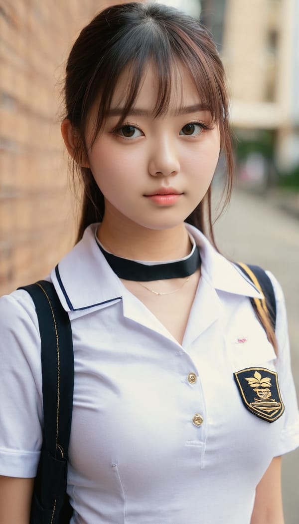 Tags: 21872187, SDXL
{"3": {"inputs": {"seed": 407809101178332, "steps": 32, "cfg": 6.23, "sampler_name": "dpmpp_2m", "scheduler": "karras", "denoise": 1.0, "model": ["27", 0], "positive": ["6", 0], "negative": ["7", 0], "latent_image": ["5", 0]}, "class_type": "KSampler"}, "4": {"inputs": {"ckpt_name": "juggernautxl.safetensors"}, "class_type": "CheckpointLoaderSimple"}, "5": {"inputs": {"width": 768, "height": 1344, "batch_size": 1}, "class_type": "EmptyLatentImage"}, "6": {"inputs": {"text": "20 year old girl, (beautiful eyes:1.04), (double eyelids:1.03), (eyelashes:0.97), (detailed face:0.97), (idol:0.97), (seductive facial expression:1.12), (blush:0.96), (slim:0.95), (cute:1.14), (seductive pose:1.02), (sexy lips:1.06), (in a seductive pose:1.04), (large perky breasts:0.98), (cleavage:1.08), (thigh gap:1.12), (school uniform:1.08), choker, busy street, (film:1.06), (textured skin:1.05), (natural looking skin:1.00), (soft lighting:1.06), (candid cinema:1.03), (detailed skin:1.04), (RAW:1.03), (portra:1.02), (skin fuzz:1.01)", "clip": ["27", 1]}, "class_type": "CLIPTextEncode"}, "7": {"inputs": {"text": "(open mouth:1.11), (twisted:1.06), (worst quality:1.07), (distorted:1.06), (bad hands:1.06), (low resolution:1.11), (watermark:1.07)", "clip": ["27", 1]}, "class_type": "CLIPTextEncode"}, "8": {"inputs": {"samples": ["3", 0], "vae": ["4", 2]}, "class_type": "VAEDecode"}, "25": {"inputs": {"lora_name": "nudify_xl.safetensors", "strength_model": 0.39, "strength_clip": 0.04, "model": ["4", 0], "clip": ["4", 1]}, "class_type": "LoraLoader"}, "26": {"inputs": {"lora_name": "shirtlift_SDXL_v2.safetensors", "strength_model": 0.11, "strength_clip": 0.18, "model": ["25", 0], "clip": ["25", 1]}, "class_type": "LoraLoader"}, "27": {"inputs": {"lora_name": "PerfectEyesXL.safetensors", "strength_model": 0.05, "strength_clip": 0.12, "model": ["26", 0], "clip": ["26", 1]}, "class_type": "LoraLoader"}, "30": {"inputs": {"model_name": "4x_NMKD-Superscale-SP_178000_G.pth"}, "class_type": "UpscaleModelLoader"}, "31": {"inputs": {"upscale_model": ["30", 0], "image": ["8", 0]}, "class_type": "ImageUpscaleWithModel"}, "32": {"inputs": {"upscale_method": "lanczos", "scale_by": 0.5, "image": ["31", 0]}, "class_type": "ImageScaleBy"}, "33": {"inputs": {"pixels": ["32", 0], "vae": ["4", 2]}, "class_type": "VAEEncode"}, "34": {"inputs": {"seed": 407809101178332, "steps": 32, "cfg": 6.23, "sampler_name": "dpmpp_2m", "scheduler": "karras", "denoise": 0.3, "model": ["27", 0], "positive": ["6", 0], "negative": ["7", 0], "latent_image": ["33", 0]}, "class_type": "KSampler"}, "36": {"inputs": {"samples": ["34", 0], "vae": ["4", 2]}, "class_type": "VAEDecode"}, "39": {"inputs": {"filename_prefix": "comfyapi-1713956545284", "images": ["36", 0]}, "class_type": "SaveImage"}}