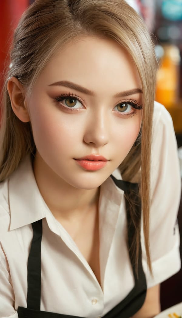 Tags: 21872187, SDXL
{"3": {"inputs": {"seed": 520654723657678, "steps": 64, "cfg": 5.44, "sampler_name": "dpmpp_2m", "scheduler": "karras", "denoise": 1.0, "model": ["27", 0], "positive": ["6", 0], "negative": ["7", 0], "latent_image": ["5", 0]}, "class_type": "KSampler"}, "4": {"inputs": {"ckpt_name": "juggernautxl.safetensors"}, "class_type": "CheckpointLoaderSimple"}, "5": {"inputs": {"width": 768, "height": 1344, "batch_size": 1}, "class_type": "EmptyLatentImage"}, "6": {"inputs": {"text": "22 year old girl, (russian:1.07), (cute:0.95), (sexy lips:1.06), (detailed face:1.14), (seductive facial expression:1.05), (beautiful eyes:1.08), (idol:0.98), (blush:1.09), (pale skin:0.98), (slim:1.01), (seductive pose:1.05), (double eyelids:1.00), (temptress:1.02), (eyelashes:1.10), (perky ass:0.99), (exposed ass:0.97), (looking back:0.97), (sexy ass:1.07), (thigh gap:0.98), (a waitress in uniform:1.14) working at a restaurant, (candid cinema:1.02), (film:1.05), (RAW:1.05), (soft lighting:1.05), (skin fuzz:1.01), (portra:1.03), (natural looking skin:1.02), (detailed skin:1.02), (textured skin:1.07)", "clip": ["27", 1]}, "class_type": "CLIPTextEncode"}, "7": {"inputs": {"text": "(watermark:1.14), (low resolution:1.07), (bad hands:1.07), (distorted:1.13), (open mouth:1.05), (worst quality:1.12)", "clip": ["27", 1]}, "class_type": "CLIPTextEncode"}, "8": {"inputs": {"samples": ["3", 0], "vae": ["4", 2]}, "class_type": "VAEDecode"}, "25": {"inputs": {"lora_name": "nudify_xl.safetensors", "strength_model": 0.33, "strength_clip": 0.08, "model": ["4", 0], "clip": ["4", 1]}, "class_type": "LoraLoader"}, "26": {"inputs": {"lora_name": "shirtlift_SDXL_v2.safetensors", "strength_model": 0.04, "strength_clip": 0.03, "model": ["25", 0], "clip": ["25", 1]}, "class_type": "LoraLoader"}, "27": {"inputs": {"lora_name": "PerfectEyesXL.safetensors", "strength_model": 0.15, "strength_clip": 0.05, "model": ["26", 0], "clip": ["26", 1]}, "class_type": "LoraLoader"}, "30": {"inputs": {"model_name": "4x_NMKD-Superscale-SP_178000_G.pth"}, "class_type": "UpscaleModelLoader"}, "31": {"inputs": {"upscale_model": ["30", 0], "image": ["8", 0]}, "class_type": "ImageUpscaleWithModel"}, "32": {"inputs": {"upscale_method": "lanczos", "scale_by": 0.5, "image": ["31", 0]}, "class_type": "ImageScaleBy"}, "33": {"inputs": {"pixels": ["32", 0], "vae": ["4", 2]}, "class_type": "VAEEncode"}, "34": {"inputs": {"seed": 520654723657678, "steps": 64, "cfg": 5.44, "sampler_name": "dpmpp_2m", "scheduler": "karras", "denoise": 0.3, "model": ["27", 0], "positive": ["6", 0], "negative": ["7", 0], "latent_image": ["33", 0]}, "class_type": "KSampler"}, "36": {"inputs": {"samples": ["34", 0], "vae": ["4", 2]}, "class_type": "VAEDecode"}, "39": {"inputs": {"filename_prefix": "comfyapi-1731812467132", "images": ["36", 0]}, "class_type": "SaveImage"}}