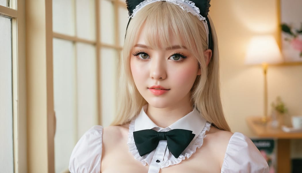 Tags: 21872187, SDXL
{"3": {"inputs": {"seed": 240251828042103, "steps": 64, "cfg": 6.56, "sampler_name": "dpmpp_2m", "scheduler": "karras", "denoise": 1.0, "model": ["27", 0], "positive": ["6", 0], "negative": ["7", 0], "latent_image": ["5", 0]}, "class_type": "KSampler"}, "4": {"inputs": {"ckpt_name": "juggernautxl.safetensors"}, "class_type": "CheckpointLoaderSimple"}, "5": {"inputs": {"width": 1344, "height": 768, "batch_size": 1}, "class_type": "EmptyLatentImage"}, "6": {"inputs": {"text": "25 year old girl, (eyelashes:1.12), (detailed face:1.08), (double eyelids:1.02), (cute:0.99), (idol:1.01), (pale skin:1.06), (sexy lips:1.10), (seductive pose:0.95), (beautiful eyes:1.14), (seductive facial expression:0.99), (slim:0.96), (blush:0.98), (temptress:0.96), (in a seductive pose:1.13), (large perky breasts:1.13), (cleavage:0.99), (thigh gap:1.04), in a (skimpy maid costume:1.03) working at a maid cafe, choker, bowtie, headband, pleated skirt, (detailed skin:1.04), (film:1.08), (skin fuzz:1.04), (candid cinema:1.04), (portra:1.01), (natural looking skin:1.02), (soft lighting:1.07), (textured skin:1.05), (RAW:1.03)", "clip": ["27", 1]}, "class_type": "CLIPTextEncode"}, "7": {"inputs": {"text": "(watermark:1.10), (twisted:1.14), (distorted:1.09), (open mouth:1.11), (bad hands:1.14), (low resolution:1.13), (worst quality:1.11)", "clip": ["27", 1]}, "class_type": "CLIPTextEncode"}, "8": {"inputs": {"samples": ["3", 0], "vae": ["4", 2]}, "class_type": "VAEDecode"}, "25": {"inputs": {"lora_name": "nudify_xl.safetensors", "strength_model": 0.31, "strength_clip": 0.1, "model": ["4", 0], "clip": ["4", 1]}, "class_type": "LoraLoader"}, "26": {"inputs": {"lora_name": "shirtlift_SDXL_v2.safetensors", "strength_model": 0.06, "strength_clip": 0.07, "model": ["25", 0], "clip": ["25", 1]}, "class_type": "LoraLoader"}, "27": {"inputs": {"lora_name": "PerfectEyesXL.safetensors", "strength_model": 0.12, "strength_clip": 0.17, "model": ["26", 0], "clip": ["26", 1]}, "class_type": "LoraLoader"}, "30": {"inputs": {"model_name": "4x_NMKD-Superscale-SP_178000_G.pth"}, "class_type": "UpscaleModelLoader"}, "31": {"inputs": {"upscale_model": ["30", 0], "image": ["8", 0]}, "class_type": "ImageUpscaleWithModel"}, "32": {"inputs": {"upscale_method": "lanczos", "scale_by": 0.5, "image": ["31", 0]}, "class_type": "ImageScaleBy"}, "33": {"inputs": {"pixels": ["32", 0], "vae": ["4", 2]}, "class_type": "VAEEncode"}, "34": {"inputs": {"seed": 240251828042103, "steps": 64, "cfg": 6.56, "sampler_name": "dpmpp_2m", "scheduler": "karras", "denoise": 0.3, "model": ["27", 0], "positive": ["6", 0], "negative": ["7", 0], "latent_image": ["33", 0]}, "class_type": "KSampler"}, "36": {"inputs": {"samples": ["34", 0], "vae": ["4", 2]}, "class_type": "VAEDecode"}, "39": {"inputs": {"filename_prefix": "comfyapi-1713496438210", "images": ["36", 0]}, "class_type": "SaveImage"}}