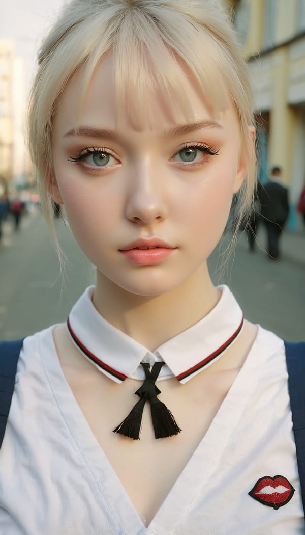 Tags: 21872187, SDXL
{"3": {"inputs": {"seed": 509116924824641, "steps": 32, "cfg": 7.59, "sampler_name": "dpmpp_2m", "scheduler": "karras", "denoise": 1.0, "model": ["27", 0], "positive": ["6", 0], "negative": ["7", 0], "latent_image": ["5", 0]}, "class_type": "KSampler"}, "4": {"inputs": {"ckpt_name": "juggernautxl.safetensors"}, "class_type": "CheckpointLoaderSimple"}, "5": {"inputs": {"width": 768, "height": 1344, "batch_size": 1}, "class_type": "EmptyLatentImage"}, "6": {"inputs": {"text": "19 year old girl, (ukrainian:1.06), (seductive pose:1.02), (slim:1.11), (pale skin:0.97), (eyelashes:0.98), (sexy lips:1.08), (idol:1.08), (double eyelids:1.14), (detailed face:0.98), (beautiful eyes:1.14), (blush:1.12), (cute:0.97), (seductive facial expression:1.14), (in a seductive pose:1.12), (large perky breasts:0.98), (cleavage:1.00), (thigh gap:1.09), (school uniform:1.02), choker, busy street, (textured skin:1.04), (portra:1.08), (candid cinema:1.07), (skin fuzz:1.07), (soft lighting:1.08), (detailed skin:1.04), (natural looking skin:1.00), (RAW:1.08), (film:1.00)", "clip": ["27", 1]}, "class_type": "CLIPTextEncode"}, "7": {"inputs": {"text": "(low resolution:1.10), (watermark:1.08), (twisted:1.10), (open mouth:1.06), (worst quality:1.10), (bad hands:1.09), (distorted:1.09)", "clip": ["27", 1]}, "class_type": "CLIPTextEncode"}, "8": {"inputs": {"samples": ["3", 0], "vae": ["4", 2]}, "class_type": "VAEDecode"}, "25": {"inputs": {"lora_name": "nudify_xl.safetensors", "strength_model": 0.06, "strength_clip": 0.06, "model": ["4", 0], "clip": ["4", 1]}, "class_type": "LoraLoader"}, "26": {"inputs": {"lora_name": "shirtlift_SDXL_v2.safetensors", "strength_model": 0.18, "strength_clip": 0.15, "model": ["25", 0], "clip": ["25", 1]}, "class_type": "LoraLoader"}, "27": {"inputs": {"lora_name": "PerfectEyesXL.safetensors", "strength_model": 0.16, "strength_clip": 0.05, "model": ["26", 0], "clip": ["26", 1]}, "class_type": "LoraLoader"}, "30": {"inputs": {"model_name": "4x_NMKD-Superscale-SP_178000_G.pth"}, "class_type": "UpscaleModelLoader"}, "31": {"inputs": {"upscale_model": ["30", 0], "image": ["8", 0]}, "class_type": "ImageUpscaleWithModel"}, "32": {"inputs": {"upscale_method": "lanczos", "scale_by": 0.5, "image": ["31", 0]}, "class_type": "ImageScaleBy"}, "33": {"inputs": {"pixels": ["32", 0], "vae": ["4", 2]}, "class_type": "VAEEncode"}, "34": {"inputs": {"seed": 509116924824641, "steps": 32, "cfg": 7.59, "sampler_name": "dpmpp_2m", "scheduler": "karras", "denoise": 0.3, "model": ["27", 0], "positive": ["6", 0], "negative": ["7", 0], "latent_image": ["33", 0]}, "class_type": "KSampler"}, "36": {"inputs": {"samples": ["34", 0], "vae": ["4", 2]}, "class_type": "VAEDecode"}, "39": {"inputs": {"filename_prefix": "comfyapi-1724891306047", "images": ["36", 0]}, "class_type": "SaveImage"}}