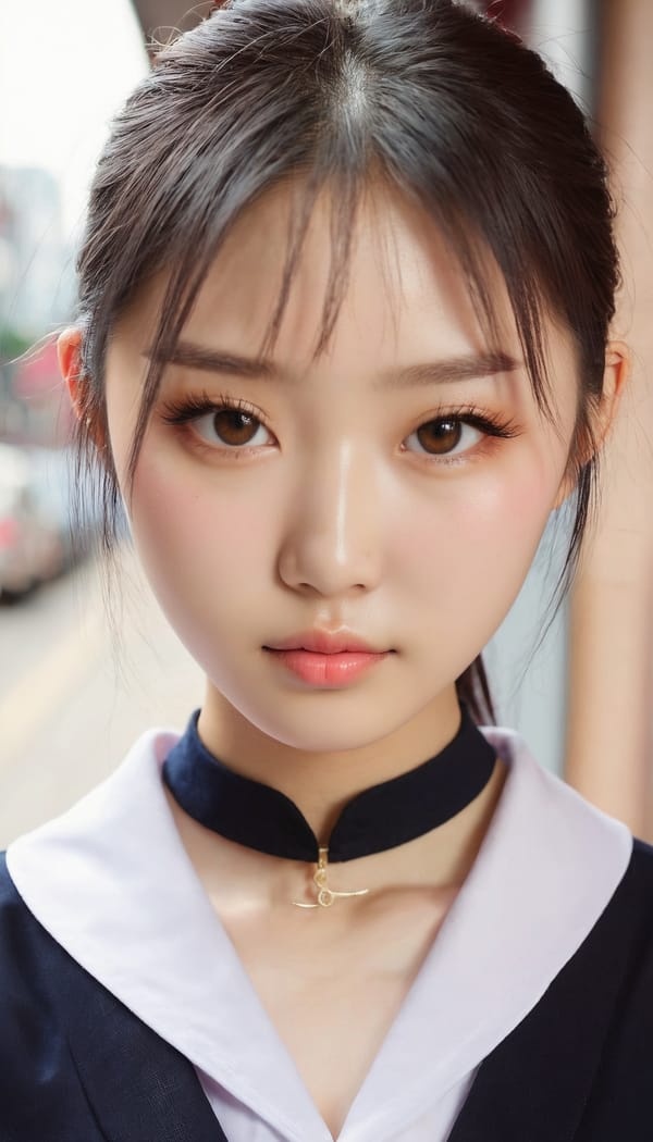 Tags: 21872187, SDXL
{"3": {"inputs": {"seed": 587288435879226, "steps": 32, "cfg": 7.18, "sampler_name": "dpmpp_2m", "scheduler": "karras", "denoise": 1.0, "model": ["27", 0], "positive": ["6", 0], "negative": ["7", 0], "latent_image": ["5", 0]}, "class_type": "KSampler"}, "4": {"inputs": {"ckpt_name": "juggernautxl.safetensors"}, "class_type": "CheckpointLoaderSimple"}, "5": {"inputs": {"width": 768, "height": 1344, "batch_size": 1}, "class_type": "EmptyLatentImage"}, "6": {"inputs": {"text": "20 year old girl, (chinese:1.07), (seductive facial expression:1.10), (seductive pose:1.02), (eyelashes:1.02), (pale skin:1.01), (double eyelids:1.03), (cute:1.14), (temptress:0.98), (sexy lips:1.02), (slim:1.14), (blush:1.06), (detailed face:1.07), (beautiful eyes:1.02), (idol:1.05), (in a seductive pose:1.03), (large perky breasts:0.97), (cleavage:1.05), (thigh gap:0.97), (school uniform:1.04), choker, busy street, (portra:1.05), (candid cinema:1.03), (soft lighting:1.01), (skin fuzz:1.04), (film:1.09), (detailed skin:1.02), (RAW:1.02), (natural looking skin:1.03), (textured skin:1.09)", "clip": ["27", 1]}, "class_type": "CLIPTextEncode"}, "7": {"inputs": {"text": "(watermark:1.08), (bad hands:1.09), (twisted:1.14), (open mouth:1.12), (worst quality:1.11), (low resolution:1.10), (distorted:1.14)", "clip": ["27", 1]}, "class_type": "CLIPTextEncode"}, "8": {"inputs": {"samples": ["3", 0], "vae": ["4", 2]}, "class_type": "VAEDecode"}, "25": {"inputs": {"lora_name": "nudify_xl.safetensors", "strength_model": 0.18, "strength_clip": 0.09, "model": ["4", 0], "clip": ["4", 1]}, "class_type": "LoraLoader"}, "26": {"inputs": {"lora_name": "shirtlift_SDXL_v2.safetensors", "strength_model": 0.04, "strength_clip": 0.1, "model": ["25", 0], "clip": ["25", 1]}, "class_type": "LoraLoader"}, "27": {"inputs": {"lora_name": "PerfectEyesXL.safetensors", "strength_model": 0.18, "strength_clip": 0.07, "model": ["26", 0], "clip": ["26", 1]}, "class_type": "LoraLoader"}, "30": {"inputs": {"model_name": "4x_NMKD-Superscale-SP_178000_G.pth"}, "class_type": "UpscaleModelLoader"}, "31": {"inputs": {"upscale_model": ["30", 0], "image": ["8", 0]}, "class_type": "ImageUpscaleWithModel"}, "32": {"inputs": {"upscale_method": "lanczos", "scale_by": 0.5, "image": ["31", 0]}, "class_type": "ImageScaleBy"}, "33": {"inputs": {"pixels": ["32", 0], "vae": ["4", 2]}, "class_type": "VAEEncode"}, "34": {"inputs": {"seed": 587288435879226, "steps": 32, "cfg": 7.18, "sampler_name": "dpmpp_2m", "scheduler": "karras", "denoise": 0.3, "model": ["27", 0], "positive": ["6", 0], "negative": ["7", 0], "latent_image": ["33", 0]}, "class_type": "KSampler"}, "36": {"inputs": {"samples": ["34", 0], "vae": ["4", 2]}, "class_type": "VAEDecode"}, "39": {"inputs": {"filename_prefix": "comfyapi-1713561814839", "images": ["36", 0]}, "class_type": "SaveImage"}}