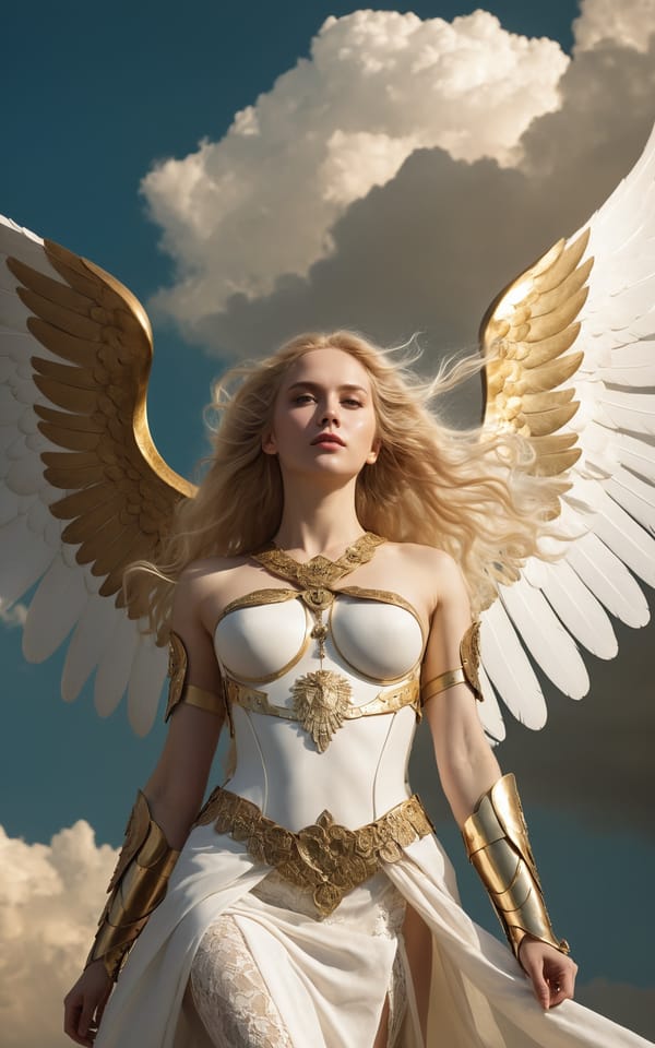 Tags: undefined
Full shot of The queen of Heaven, white great eagle wings, extremely long blonde hair, long shadows, beautiful, sensual, gold iron ancient greek armour, wind, clouds, by Atey Ghailan, by Roberto Ferri, by Bill Sienkiewicz, heavenly background, lace, 2b nier automata, (topless:1.9), bare breasts with perfect nipples
Negative prompt: (worst quality, low quality, normal quality, lowres, low details, oversaturated, undersaturated, overexposed, underexposed, grayscale, bw, bad photo, bad photography, bad art:1.4), (watermark, signature, text font, username, error, logo, words, letters, digits, autograph, trademark, name:1.2), (blur, blurry, grainy), morbid, ugly, asymmetrical, mutated malformed, mutilated, poorly lit, bad shadow, draft, cropped, out of frame, cut off, censored, jpeg artifacts, out of focus, glitch, duplicate, (airbrushed, cartoon, anime, semi-realistic, cgi, render, blender, digital art, manga, amateur:1.3), (3D ,3D Game, 3D Game Scene, 3D Character:1.1), (bad hands, bad anatomy, bad body, bad face, bad teeth, bad arms, bad legs, deformities:1.3)
Steps: 45, Sampler: DPM++ 3M SDE Karras, CFG scale: 7, Seed: 2343131995, Size: 640x1024, Model hash: aeb7e9e689, Model: juggernautXL_v8Rundiffusion, Denoising strength: 0.4, Hires upscale: 2, Hires upscaler: R-ESRGAN 4x+, Version: v1.7.0