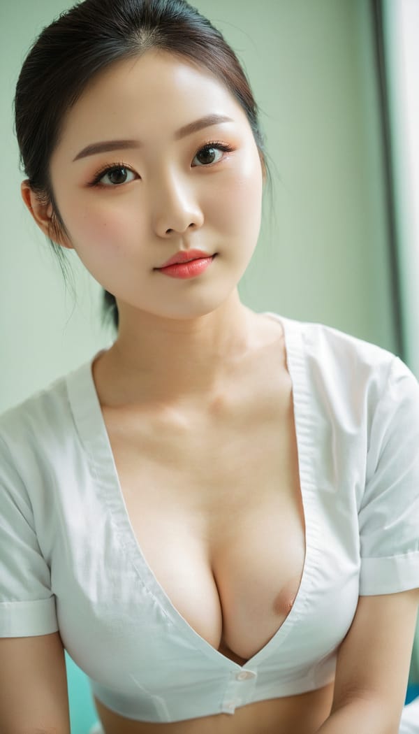 Tags: 21872187, SDXL
{"3": {"inputs": {"seed": 268315854608316, "steps": 64, "cfg": 5.93, "sampler_name": "dpmpp_2m", "scheduler": "karras", "denoise": 1.0, "model": ["27", 0], "positive": ["6", 0], "negative": ["7", 0], "latent_image": ["5", 0]}, "class_type": "KSampler"}, "4": {"inputs": {"ckpt_name": "juggernautxl.safetensors"}, "class_type": "CheckpointLoaderSimple"}, "5": {"inputs": {"width": 768, "height": 1344, "batch_size": 1}, "class_type": "EmptyLatentImage"}, "6": {"inputs": {"text": "25 year old girl, (taiwanese:0.98), (chinese:0.95), (eyelashes:0.96), (double eyelids:1.06), (sexy lips:1.01), (detailed face:1.05), (pale skin:1.04), (temptress:0.98), (idol:1.05), (seductive facial expression:1.09), (slim:1.04), (seductive pose:1.08), (blush:1.01), (beautiful eyes:0.95), (cute:0.97), (in a seductive pose:1.07), (large perky breasts:1.01), (cleavage:1.14), (thigh gap:0.97), (nurse in uniform:1.03) working in a hospital ward, (skin fuzz:1.06), (candid cinema:1.04), (natural looking skin:1.08), (textured skin:1.01), (soft lighting:1.07), (portra:1.08), (RAW:1.08), (film:1.08), (detailed skin:1.06)", "clip": ["27", 1]}, "class_type": "CLIPTextEncode"}, "7": {"inputs": {"text": "(distorted:1.13), (open mouth:1.14), (watermark:1.06), (bad hands:1.12), (low resolution:1.08), (worst quality:1.13), (twisted:1.06)", "clip": ["27", 1]}, "class_type": "CLIPTextEncode"}, "8": {"inputs": {"samples": ["3", 0], "vae": ["4", 2]}, "class_type": "VAEDecode"}, "25": {"inputs": {"lora_name": "nudify_xl.safetensors", "strength_model": 0.33, "strength_clip": 0.16, "model": ["4", 0], "clip": ["4", 1]}, "class_type": "LoraLoader"}, "26": {"inputs": {"lora_name": "shirtlift_SDXL_v2.safetensors", "strength_model": 0.17, "strength_clip": 0.13, "model": ["25", 0], "clip": ["25", 1]}, "class_type": "LoraLoader"}, "27": {"inputs": {"lora_name": "PerfectEyesXL.safetensors", "strength_model": 0.02, "strength_clip": 0.1, "model": ["26", 0], "clip": ["26", 1]}, "class_type": "LoraLoader"}, "30": {"inputs": {"model_name": "4x_NMKD-Superscale-SP_178000_G.pth"}, "class_type": "UpscaleModelLoader"}, "31": {"inputs": {"upscale_model": ["30", 0], "image": ["8", 0]}, "class_type": "ImageUpscaleWithModel"}, "32": {"inputs": {"upscale_method": "lanczos", "scale_by": 0.5, "image": ["31", 0]}, "class_type": "ImageScaleBy"}, "33": {"inputs": {"pixels": ["32", 0], "vae": ["4", 2]}, "class_type": "VAEEncode"}, "34": {"inputs": {"seed": 268315854608316, "steps": 64, "cfg": 5.93, "sampler_name": "dpmpp_2m", "scheduler": "karras", "denoise": 0.3, "model": ["27", 0], "positive": ["6", 0], "negative": ["7", 0], "latent_image": ["33", 0]}, "class_type": "KSampler"}, "36": {"inputs": {"samples": ["34", 0], "vae": ["4", 2]}, "class_type": "VAEDecode"}, "39": {"inputs": {"filename_prefix": "comfyapi-1728278859768", "images": ["36", 0]}, "class_type": "SaveImage"}}