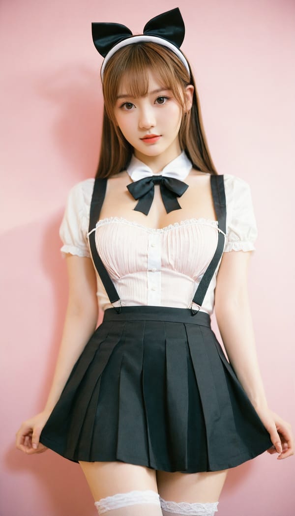 Tags: 21872187, SDXL
{"3": {"inputs": {"seed": 453701025647839, "steps": 32, "cfg": 7.79, "sampler_name": "dpmpp_2m", "scheduler": "karras", "denoise": 1.0, "model": ["27", 0], "positive": ["6", 0], "negative": ["7", 0], "latent_image": ["5", 0]}, "class_type": "KSampler"}, "4": {"inputs": {"ckpt_name": "leosamsHelloworldSDXL_helloworldSDXL32DPO.safetensors"}, "class_type": "CheckpointLoaderSimple"}, "5": {"inputs": {"width": 768, "height": 1344, "batch_size": 1}, "class_type": "EmptyLatentImage"}, "6": {"inputs": {"text": "28 year old girl, (idol:1.01), (pale skin:1.09), (slim:1.01), (cute:1.11), (beautiful eyes:1.10), (seductive facial expression:1.05), (detailed face:0.98), (sexy lips:1.12), (eyelashes:1.06), (seductive pose:1.05), (double eyelids:1.01), (blush:1.04), (temptress:1.07), (perky ass:1.06), (exposed ass:1.12), (looking back:1.10), (sexy ass:1.13), (thigh gap:0.99), in a (skimpy maid costume:0.97) working at a maid cafe, choker, bowtie, headband, pleated skirt, (portra:1.07), (skin fuzz:1.00), (natural looking skin:1.01), (textured skin:1.03), (candid cinema:1.00), (soft lighting:1.07), (film:1.04), (RAW:1.05), (detailed skin:1.04)", "clip": ["27", 1]}, "class_type": "CLIPTextEncode"}, "7": {"inputs": {"text": "(twisted:1.13), (open mouth:1.12), (bad hands:1.12), (watermark:1.05), (worst quality:1.13), (distorted:1.08), (low resolution:1.11)", "clip": ["27", 1]}, "class_type": "CLIPTextEncode"}, "8": {"inputs": {"samples": ["3", 0], "vae": ["4", 2]}, "class_type": "VAEDecode"}, "25": {"inputs": {"lora_name": "nudify_xl.safetensors", "strength_model": 0.06, "strength_clip": 0.29, "model": ["4", 0], "clip": ["4", 1]}, "class_type": "LoraLoader"}, "26": {"inputs": {"lora_name": "shirtlift_SDXL_v2.safetensors", "strength_model": 0.09, "strength_clip": 0.02, "model": ["25", 0], "clip": ["25", 1]}, "class_type": "LoraLoader"}, "27": {"inputs": {"lora_name": "PerfectEyesXL.safetensors", "strength_model": 0.17, "strength_clip": 0.11, "model": ["26", 0], "clip": ["26", 1]}, "class_type": "LoraLoader"}, "30": {"inputs": {"model_name": "4x_NMKD-Superscale-SP_178000_G.pth"}, "class_type": "UpscaleModelLoader"}, "31": {"inputs": {"upscale_model": ["30", 0], "image": ["8", 0]}, "class_type": "ImageUpscaleWithModel"}, "32": {"inputs": {"upscale_method": "lanczos", "scale_by": 0.5, "image": ["31", 0]}, "class_type": "ImageScaleBy"}, "33": {"inputs": {"pixels": ["32", 0], "vae": ["4", 2]}, "class_type": "VAEEncode"}, "34": {"inputs": {"seed": 453701025647839, "steps": 32, "cfg": 7.79, "sampler_name": "dpmpp_2m", "scheduler": "karras", "denoise": 0.3, "model": ["27", 0], "positive": ["6", 0], "negative": ["7", 0], "latent_image": ["33", 0]}, "class_type": "KSampler"}, "36": {"inputs": {"samples": ["34", 0], "vae": ["4", 2]}, "class_type": "VAEDecode"}, "39": {"inputs": {"filename_prefix": "comfyapi-1707619796672", "images": ["36", 0]}, "class_type": "SaveImage"}}