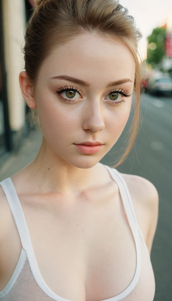 Tags: 21872187, SDXL
{"3": {"inputs": {"seed": 175686977512437, "steps": 32, "cfg": 6.87, "sampler_name": "dpmpp_2m", "scheduler": "karras", "denoise": 1.0, "model": ["27", 0], "positive": ["6", 0], "negative": ["7", 0], "latent_image": ["5", 0]}, "class_type": "KSampler"}, "4": {"inputs": {"ckpt_name": "juggernautxl.safetensors"}, "class_type": "CheckpointLoaderSimple"}, "5": {"inputs": {"width": 768, "height": 1344, "batch_size": 1}, "class_type": "EmptyLatentImage"}, "6": {"inputs": {"text": "28 year old girl, (irish:1.09), (seductive facial expression:1.09), (temptress:1.10), (beautiful eyes:0.95), (cute:0.98), (pale skin:1.13), (eyelashes:1.07), (idol:1.05), (double eyelids:0.97), (detailed face:1.11), (slim:1.08), (seductive pose:0.95), (blush:1.03), (perky ass:1.09), (exposed ass:1.13), (looking back:1.05), (sexy ass:1.09), (thigh gap:0.95), (white tanktop:1.04), busy street, (detailed skin:1.04), (skin fuzz:1.00), (candid cinema:1.00), (textured skin:1.00), (RAW:1.07), (soft lighting:1.07), (portra:1.09), (natural looking skin:1.03), (film:1.05)", "clip": ["27", 1]}, "class_type": "CLIPTextEncode"}, "7": {"inputs": {"text": "(low resolution:1.14), (twisted:1.07), (distorted:1.10), (worst quality:1.12), (bad hands:1.08), (watermark:1.12), (open mouth:1.07)", "clip": ["27", 1]}, "class_type": "CLIPTextEncode"}, "8": {"inputs": {"samples": ["3", 0], "vae": ["4", 2]}, "class_type": "VAEDecode"}, "25": {"inputs": {"lora_name": "nudify_xl.safetensors", "strength_model": 0.3, "strength_clip": 0.33, "model": ["4", 0], "clip": ["4", 1]}, "class_type": "LoraLoader"}, "26": {"inputs": {"lora_name": "shirtlift_SDXL_v2.safetensors", "strength_model": 0.01, "strength_clip": 0.19, "model": ["25", 0], "clip": ["25", 1]}, "class_type": "LoraLoader"}, "27": {"inputs": {"lora_name": "PerfectEyesXL.safetensors", "strength_model": 0.05, "strength_clip": 0.09, "model": ["26", 0], "clip": ["26", 1]}, "class_type": "LoraLoader"}, "30": {"inputs": {"model_name": "4x_NMKD-Superscale-SP_178000_G.pth"}, "class_type": "UpscaleModelLoader"}, "31": {"inputs": {"upscale_model": ["30", 0], "image": ["8", 0]}, "class_type": "ImageUpscaleWithModel"}, "32": {"inputs": {"upscale_method": "lanczos", "scale_by": 0.5, "image": ["31", 0]}, "class_type": "ImageScaleBy"}, "33": {"inputs": {"pixels": ["32", 0], "vae": ["4", 2]}, "class_type": "VAEEncode"}, "34": {"inputs": {"seed": 175686977512437, "steps": 32, "cfg": 6.87, "sampler_name": "dpmpp_2m", "scheduler": "karras", "denoise": 0.3, "model": ["27", 0], "positive": ["6", 0], "negative": ["7", 0], "latent_image": ["33", 0]}, "class_type": "KSampler"}, "36": {"inputs": {"samples": ["34", 0], "vae": ["4", 2]}, "class_type": "VAEDecode"}, "39": {"inputs": {"filename_prefix": "comfyapi-1726974514032", "images": ["36", 0]}, "class_type": "SaveImage"}}