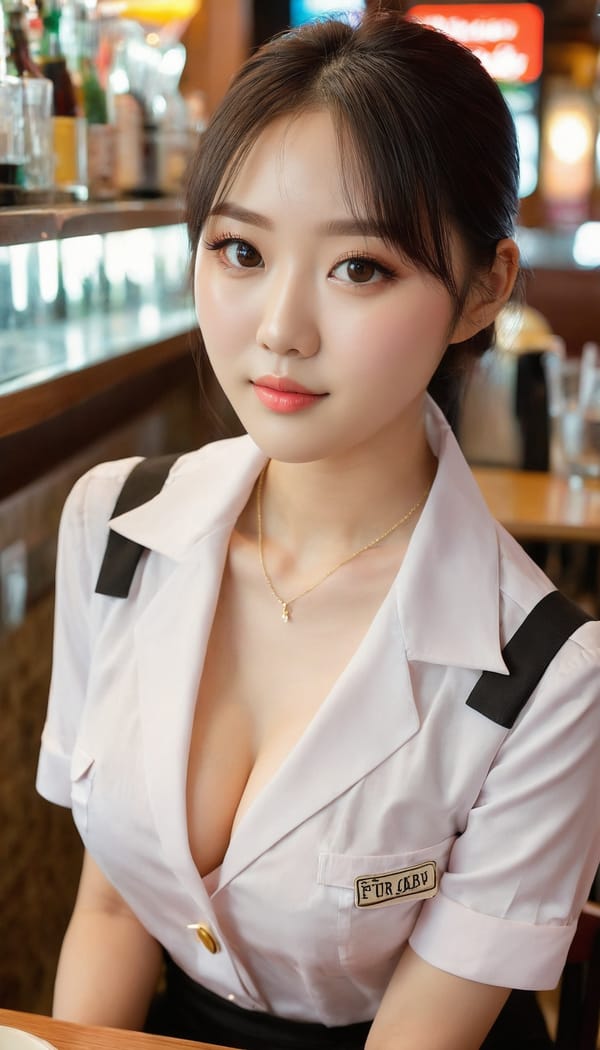 Tags: 21872187, SDXL
{"3": {"inputs": {"seed": 304315889248409, "steps": 64, "cfg": 5.36, "sampler_name": "dpmpp_2m", "scheduler": "karras", "denoise": 1.0, "model": ["27", 0], "positive": ["6", 0], "negative": ["7", 0], "latent_image": ["5", 0]}, "class_type": "KSampler"}, "4": {"inputs": {"ckpt_name": "juggernautxl.safetensors"}, "class_type": "CheckpointLoaderSimple"}, "5": {"inputs": {"width": 768, "height": 1344, "batch_size": 1}, "class_type": "EmptyLatentImage"}, "6": {"inputs": {"text": "26 year old girl, (korean:0.96), (blush:0.97), (eyelashes:1.02), (double eyelids:1.13), (slim:1.13), (seductive pose:1.02), (detailed face:1.03), (beautiful eyes:0.97), (pale skin:1.12), (sexy lips:1.05), (idol:1.02), (seductive facial expression:1.11), (cute:1.00), (in a seductive pose:0.97), (large perky breasts:1.14), (cleavage:1.06), (thigh gap:1.10), (a waitress in uniform:1.08) working at a restaurant, (candid cinema:1.07), (portra:1.06), (skin fuzz:1.03), (film:1.05), (natural looking skin:1.05), (detailed skin:1.03), (RAW:1.02), (soft lighting:1.03), (textured skin:1.05)", "clip": ["27", 1]}, "class_type": "CLIPTextEncode"}, "7": {"inputs": {"text": "(distorted:1.08), (watermark:1.06), (twisted:1.07), (worst quality:1.10), (open mouth:1.06), (low resolution:1.08), (bad hands:1.09)", "clip": ["27", 1]}, "class_type": "CLIPTextEncode"}, "8": {"inputs": {"samples": ["3", 0], "vae": ["4", 2]}, "class_type": "VAEDecode"}, "25": {"inputs": {"lora_name": "nudify_xl.safetensors", "strength_model": 0.13, "strength_clip": 0.14, "model": ["4", 0], "clip": ["4", 1]}, "class_type": "LoraLoader"}, "26": {"inputs": {"lora_name": "shirtlift_SDXL_v2.safetensors", "strength_model": 0.08, "strength_clip": 0.14, "model": ["25", 0], "clip": ["25", 1]}, "class_type": "LoraLoader"}, "27": {"inputs": {"lora_name": "PerfectEyesXL.safetensors", "strength_model": 0.07, "strength_clip": 0.18, "model": ["26", 0], "clip": ["26", 1]}, "class_type": "LoraLoader"}, "30": {"inputs": {"model_name": "4x_NMKD-Superscale-SP_178000_G.pth"}, "class_type": "UpscaleModelLoader"}, "31": {"inputs": {"upscale_model": ["30", 0], "image": ["8", 0]}, "class_type": "ImageUpscaleWithModel"}, "32": {"inputs": {"upscale_method": "lanczos", "scale_by": 0.5, "image": ["31", 0]}, "class_type": "ImageScaleBy"}, "33": {"inputs": {"pixels": ["32", 0], "vae": ["4", 2]}, "class_type": "VAEEncode"}, "34": {"inputs": {"seed": 304315889248409, "steps": 64, "cfg": 5.36, "sampler_name": "dpmpp_2m", "scheduler": "karras", "denoise": 0.3, "model": ["27", 0], "positive": ["6", 0], "negative": ["7", 0], "latent_image": ["33", 0]}, "class_type": "KSampler"}, "36": {"inputs": {"samples": ["34", 0], "vae": ["4", 2]}, "class_type": "VAEDecode"}, "39": {"inputs": {"filename_prefix": "comfyapi-1714925703857", "images": ["36", 0]}, "class_type": "SaveImage"}}