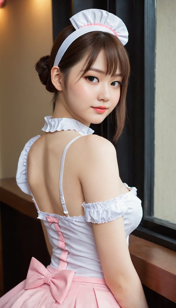 Tags: 21872187, SDXL
{"3": {"inputs": {"seed": 454115352434957, "steps": 64, "cfg": 7.17, "sampler_name": "dpmpp_2m", "scheduler": "karras", "denoise": 1.0, "model": ["27", 0], "positive": ["6", 0], "negative": ["7", 0], "latent_image": ["5", 0]}, "class_type": "KSampler"}, "4": {"inputs": {"ckpt_name": "juggernautXL_v8Rundiffusion.safetensors"}, "class_type": "CheckpointLoaderSimple"}, "5": {"inputs": {"width": 768, "height": 1344, "batch_size": 1}, "class_type": "EmptyLatentImage"}, "6": {"inputs": {"text": "23 year old girl, (sexy lips:1.07), (blush:0.97), (pale skin:1.03), (cute:0.98), (detailed face:1.01), (slim:1.04), (seductive pose:1.12), (double eyelids:1.09), (seductive facial expression:1.01), (eyelashes:1.10), (temptress:1.13), (beautiful eyes:1.05), (idol:1.09), (perky ass:1.12), (exposed ass:1.08), (looking back:0.97), (sexy ass:1.08), (thigh gap:1.11), in a (skimpy maid costume:1.07) working at a maid cafe, choker, bowtie, headband, pleated skirt, (soft lighting:1.09), (textured skin:1.04), (RAW:1.08), (natural looking skin:1.00), (detailed skin:1.06), (film:1.04), (portra:1.05), (candid cinema:1.05)", "clip": ["27", 1]}, "class_type": "CLIPTextEncode"}, "7": {"inputs": {"text": "(bad hands:1.14), (worst quality:1.11), (distorted:1.05), (watermark:1.10), (twisted:1.14), (open mouth:1.05), (low resolution:1.06)", "clip": ["27", 1]}, "class_type": "CLIPTextEncode"}, "8": {"inputs": {"samples": ["3", 0], "vae": ["4", 2]}, "class_type": "VAEDecode"}, "25": {"inputs": {"lora_name": "nudify_xl.safetensors", "strength_model": 0.15, "strength_clip": 0.04, "model": ["4", 0], "clip": ["4", 1]}, "class_type": "LoraLoader"}, "26": {"inputs": {"lora_name": "shirtlift_SDXL_v2.safetensors", "strength_model": 0.07, "strength_clip": 0.16, "model": ["25", 0], "clip": ["25", 1]}, "class_type": "LoraLoader"}, "27": {"inputs": {"lora_name": "PerfectEyesXL.safetensors", "strength_model": 0.19, "strength_clip": 0.1, "model": ["26", 0], "clip": ["26", 1]}, "class_type": "LoraLoader"}, "30": {"inputs": {"model_name": "4x_NMKD-Superscale-SP_178000_G.pth"}, "class_type": "UpscaleModelLoader"}, "31": {"inputs": {"upscale_model": ["30", 0], "image": ["8", 0]}, "class_type": "ImageUpscaleWithModel"}, "32": {"inputs": {"upscale_method": "lanczos", "scale_by": 0.5, "image": ["31", 0]}, "class_type": "ImageScaleBy"}, "33": {"inputs": {"pixels": ["32", 0], "vae": ["4", 2]}, "class_type": "VAEEncode"}, "34": {"inputs": {"seed": 454115352434957, "steps": 64, "cfg": 7.17, "sampler_name": "dpmpp_2m", "scheduler": "karras", "denoise": 0.3, "model": ["27", 0], "positive": ["6", 0], "negative": ["7", 0], "latent_image": ["33", 0]}, "class_type": "KSampler"}, "36": {"inputs": {"samples": ["34", 0], "vae": ["4", 2]}, "class_type": "VAEDecode"}, "39": {"inputs": {"filename_prefix": "comfyapi-1707708094310", "images": ["36", 0]}, "class_type": "SaveImage"}}