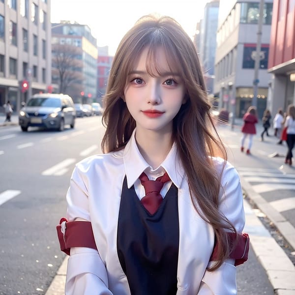 Tags: 21872187
<lora:mix4:0.67>, <lora:JapaneseDollLikeness_v15:0.57>, <lora:taiwanDollLikeness_v20:0.24>, <lora:YaeMiko_Test:0.73>, (russian:0.93), (school uniform:1.02), (large breasts:1.09), choker, busy street in urban city, (seductive pose:0.91), extremely detailed face, cute, (photorealistic:0.95), sexy lips, seductive smile, eyelashes, textured skin, 4K, RAW, best quality, (long slim legs:0.93), (thigh gap:1.06), blush, delicate and beautiful girl, 1girl, solo, (stunningly attractive:1.08)
Negative prompt: drawings, paintings, anime, black and white, ugly, fat, disfigured, (low quality:2.07), (worst quality:2.17)
Steps: 32, Sampler: DPM++ 2M Karras, CFG scale: 6.17, Seed: 4166674471, Size: 512x512, Model hash: fc2511737a, Model: chilloutmix_NiPrunedFp32Fix, Seed resize from: -1x-1, Denoising strength: 0.45, Version: v1.2.1, Hires upscale: 2.0, Hires steps: 16, Hires upscaler: ESRGAN_4x