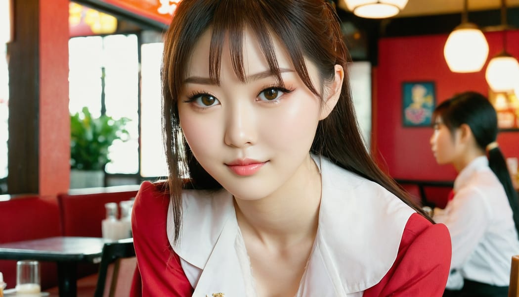 Tags: 21872187, SDXL
{"3": {"inputs": {"seed": 754344101257314, "steps": 32, "cfg": 7.9, "sampler_name": "dpmpp_2m", "scheduler": "karras", "denoise": 1.0, "model": ["27", 0], "positive": ["6", 0], "negative": ["7", 0], "latent_image": ["5", 0]}, "class_type": "KSampler"}, "4": {"inputs": {"ckpt_name": "juggernautxl.safetensors"}, "class_type": "CheckpointLoaderSimple"}, "5": {"inputs": {"width": 1344, "height": 768, "batch_size": 1}, "class_type": "EmptyLatentImage"}, "6": {"inputs": {"text": "24 year old girl, (japanese:0.95), (cute:0.99), (seductive pose:1.13), (double eyelids:1.11), (sexy lips:1.05), (beautiful eyes:1.08), (temptress:0.99), (pale skin:1.11), (idol:1.12), (eyelashes:1.13), (seductive facial expression:1.06), (blush:1.05), (detailed face:1.04), (in a seductive pose:1.12), (large perky breasts:0.98), (cleavage:0.97), (thigh gap:0.98), (a waitress in uniform:1.08) working at a restaurant, (candid cinema:1.07), (RAW:1.07), (textured skin:1.09), (film:1.00), (skin fuzz:1.00), (soft lighting:1.08), (detailed skin:1.01), (portra:1.09), (natural looking skin:1.00)", "clip": ["27", 1]}, "class_type": "CLIPTextEncode"}, "7": {"inputs": {"text": "(low resolution:1.07), (twisted:1.13), (open mouth:1.11), (watermark:1.05), (distorted:1.14), (worst quality:1.10), (bad hands:1.14)", "clip": ["27", 1]}, "class_type": "CLIPTextEncode"}, "8": {"inputs": {"samples": ["3", 0], "vae": ["4", 2]}, "class_type": "VAEDecode"}, "25": {"inputs": {"lora_name": "nudify_xl.safetensors", "strength_model": 0.32, "strength_clip": 0.13, "model": ["4", 0], "clip": ["4", 1]}, "class_type": "LoraLoader"}, "26": {"inputs": {"lora_name": "shirtlift_SDXL_v2.safetensors", "strength_model": 0.13, "strength_clip": 0.14, "model": ["25", 0], "clip": ["25", 1]}, "class_type": "LoraLoader"}, "27": {"inputs": {"lora_name": "PerfectEyesXL.safetensors", "strength_model": 0.12, "strength_clip": 0.15, "model": ["26", 0], "clip": ["26", 1]}, "class_type": "LoraLoader"}, "30": {"inputs": {"model_name": "4x_NMKD-Superscale-SP_178000_G.pth"}, "class_type": "UpscaleModelLoader"}, "31": {"inputs": {"upscale_model": ["30", 0], "image": ["8", 0]}, "class_type": "ImageUpscaleWithModel"}, "32": {"inputs": {"upscale_method": "lanczos", "scale_by": 0.5, "image": ["31", 0]}, "class_type": "ImageScaleBy"}, "33": {"inputs": {"pixels": ["32", 0], "vae": ["4", 2]}, "class_type": "VAEEncode"}, "34": {"inputs": {"seed": 754344101257314, "steps": 32, "cfg": 7.9, "sampler_name": "dpmpp_2m", "scheduler": "karras", "denoise": 0.3, "model": ["27", 0], "positive": ["6", 0], "negative": ["7", 0], "latent_image": ["33", 0]}, "class_type": "KSampler"}, "36": {"inputs": {"samples": ["34", 0], "vae": ["4", 2]}, "class_type": "VAEDecode"}, "39": {"inputs": {"filename_prefix": "comfyapi-1735529150266", "images": ["36", 0]}, "class_type": "SaveImage"}}