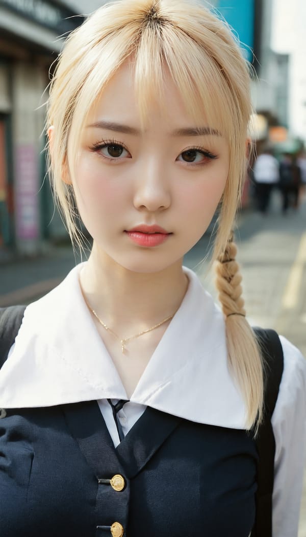 Tags: 21872187, SDXL
{"3": {"inputs": {"seed": 528933080973588, "steps": 32, "cfg": 5.56, "sampler_name": "dpmpp_2m", "scheduler": "karras", "denoise": 1.0, "model": ["27", 0], "positive": ["6", 0], "negative": ["7", 0], "latent_image": ["5", 0]}, "class_type": "KSampler"}, "4": {"inputs": {"ckpt_name": "juggernautxl.safetensors"}, "class_type": "CheckpointLoaderSimple"}, "5": {"inputs": {"width": 768, "height": 1344, "batch_size": 1}, "class_type": "EmptyLatentImage"}, "6": {"inputs": {"text": "25 year old girl, (irish:1.05), (japanese:1.08), (temptress:1.03), (pale skin:0.98), (detailed face:0.99), (sexy lips:1.07), (seductive facial expression:1.04), (seductive pose:1.00), (eyelashes:0.99), (cute:1.00), (slim:1.14), (beautiful eyes:0.96), (idol:0.95), (double eyelids:1.02), (in a seductive pose:1.06), (large perky breasts:1.01), (cleavage:1.06), (thigh gap:1.08), (school uniform:1.07), choker, busy street, (detailed skin:1.09), (portra:1.07), (candid cinema:1.03), (soft lighting:1.01), (film:1.09), (skin fuzz:1.01), (natural looking skin:1.09), (RAW:1.09), (textured skin:1.03)", "clip": ["27", 1]}, "class_type": "CLIPTextEncode"}, "7": {"inputs": {"text": "(worst quality:1.08), (bad hands:1.06), (distorted:1.09), (low resolution:1.14), (watermark:1.14), (open mouth:1.07), (twisted:1.07)", "clip": ["27", 1]}, "class_type": "CLIPTextEncode"}, "8": {"inputs": {"samples": ["3", 0], "vae": ["4", 2]}, "class_type": "VAEDecode"}, "25": {"inputs": {"lora_name": "nudify_xl.safetensors", "strength_model": 0.21, "strength_clip": 0.36, "model": ["4", 0], "clip": ["4", 1]}, "class_type": "LoraLoader"}, "26": {"inputs": {"lora_name": "shirtlift_SDXL_v2.safetensors", "strength_model": 0.14, "strength_clip": 0.09, "model": ["25", 0], "clip": ["25", 1]}, "class_type": "LoraLoader"}, "27": {"inputs": {"lora_name": "PerfectEyesXL.safetensors", "strength_model": 0.09, "strength_clip": 0.04, "model": ["26", 0], "clip": ["26", 1]}, "class_type": "LoraLoader"}, "30": {"inputs": {"model_name": "4x_NMKD-Superscale-SP_178000_G.pth"}, "class_type": "UpscaleModelLoader"}, "31": {"inputs": {"upscale_model": ["30", 0], "image": ["8", 0]}, "class_type": "ImageUpscaleWithModel"}, "32": {"inputs": {"upscale_method": "lanczos", "scale_by": 0.5, "image": ["31", 0]}, "class_type": "ImageScaleBy"}, "33": {"inputs": {"pixels": ["32", 0], "vae": ["4", 2]}, "class_type": "VAEEncode"}, "34": {"inputs": {"seed": 528933080973588, "steps": 32, "cfg": 5.56, "sampler_name": "dpmpp_2m", "scheduler": "karras", "denoise": 0.3, "model": ["27", 0], "positive": ["6", 0], "negative": ["7", 0], "latent_image": ["33", 0]}, "class_type": "KSampler"}, "36": {"inputs": {"samples": ["34", 0], "vae": ["4", 2]}, "class_type": "VAEDecode"}, "39": {"inputs": {"filename_prefix": "comfyapi-1725236662626", "images": ["36", 0]}, "class_type": "SaveImage"}}