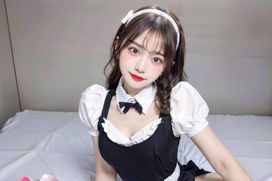 Tags: 21872187
<lora:mix4:0.52>, <lora:taiwanDollLikeness_v20:0.49>, <lora:YaeMiko_Test:0.53>, maid cafe, stockings, (maid costume:0.99), choker, bowtie, headband, (pleated skirt:0.99), <lora:skirtlift-v4:0.90 <lora:Addams:0.24>, extremely detailed eyes, extremely detailed face, (photorealistic:0.93), sexy lips, seductive smile, eyelashes, pale skin, full body portrait, textured skin, sharp, hyper realistic, (long slim legs:0.99), (thigh gap:1.20), delicate and beautiful girl, 1girl, (dramatic:0.91)
Negative prompt: drawings, paintings, black and white, (worst quality:1.97)
Steps: 32, Sampler: DPM++ 2M Karras, CFG scale: 6.07, Seed: 2340517932, Size: 768x512, Model hash: fc2511737a, Model: chilloutmix_NiPrunedFp32Fix, Seed resize from: -1x-1, Denoising strength: 0.45, Version: v1.2.1, Hires upscale: 2.0, Hires steps: 32, Hires upscaler: ESRGAN_4x