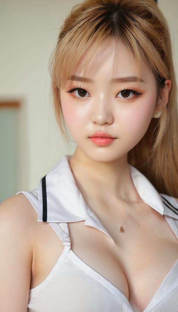 Tags: 21872187, SDXL
{"3": {"inputs": {"seed": 938773618330484, "steps": 64, "cfg": 6.55, "sampler_name": "dpmpp_2m", "scheduler": "karras", "denoise": 1.0, "model": ["27", 0], "positive": ["6", 0], "negative": ["7", 0], "latent_image": ["5", 0]}, "class_type": "KSampler"}, "4": {"inputs": {"ckpt_name": "juggernautxl.safetensors"}, "class_type": "CheckpointLoaderSimple"}, "5": {"inputs": {"width": 768, "height": 1344, "batch_size": 1}, "class_type": "EmptyLatentImage"}, "6": {"inputs": {"text": "19 year old girl, (double eyelids:1.13), (blush:1.13), (temptress:1.10), (seductive pose:1.11), (idol:0.99), (pale skin:1.14), (eyelashes:1.05), (sexy lips:1.07), (slim:0.95), (cute:1.09), (detailed face:1.08), (seductive facial expression:0.95), (beautiful eyes:0.95), (on all fours:1.12), (spreading ass cheeks:1.10), (from behind:1.10), (backboob:1.02), (school uniform:1.06), choker, busy street, (portra:1.01), (candid cinema:1.08), (soft lighting:1.02), (natural looking skin:1.08), (textured skin:1.09), (film:1.05), (skin fuzz:1.03), (detailed skin:1.07), (RAW:1.00)", "clip": ["27", 1]}, "class_type": "CLIPTextEncode"}, "7": {"inputs": {"text": "(watermark:1.09), (worst quality:1.12), (bad hands:1.08), (open mouth:1.07), (distorted:1.11), (low resolution:1.11), (twisted:1.05)", "clip": ["27", 1]}, "class_type": "CLIPTextEncode"}, "8": {"inputs": {"samples": ["3", 0], "vae": ["4", 2]}, "class_type": "VAEDecode"}, "25": {"inputs": {"lora_name": "nudify_xl.safetensors", "strength_model": 0.02, "strength_clip": 0.07, "model": ["4", 0], "clip": ["4", 1]}, "class_type": "LoraLoader"}, "26": {"inputs": {"lora_name": "shirtlift_SDXL_v2.safetensors", "strength_model": 0.17, "strength_clip": 0.12, "model": ["25", 0], "clip": ["25", 1]}, "class_type": "LoraLoader"}, "27": {"inputs": {"lora_name": "PerfectEyesXL.safetensors", "strength_model": 0.13, "strength_clip": 0.13, "model": ["26", 0], "clip": ["26", 1]}, "class_type": "LoraLoader"}, "30": {"inputs": {"model_name": "4x_NMKD-Superscale-SP_178000_G.pth"}, "class_type": "UpscaleModelLoader"}, "31": {"inputs": {"upscale_model": ["30", 0], "image": ["8", 0]}, "class_type": "ImageUpscaleWithModel"}, "32": {"inputs": {"upscale_method": "lanczos", "scale_by": 0.5, "image": ["31", 0]}, "class_type": "ImageScaleBy"}, "33": {"inputs": {"pixels": ["32", 0], "vae": ["4", 2]}, "class_type": "VAEEncode"}, "34": {"inputs": {"seed": 938773618330484, "steps": 64, "cfg": 6.55, "sampler_name": "dpmpp_2m", "scheduler": "karras", "denoise": 0.3, "model": ["27", 0], "positive": ["6", 0], "negative": ["7", 0], "latent_image": ["33", 0]}, "class_type": "KSampler"}, "36": {"inputs": {"samples": ["34", 0], "vae": ["4", 2]}, "class_type": "VAEDecode"}, "39": {"inputs": {"filename_prefix": "comfyapi-1716768914186", "images": ["36", 0]}, "class_type": "SaveImage"}}