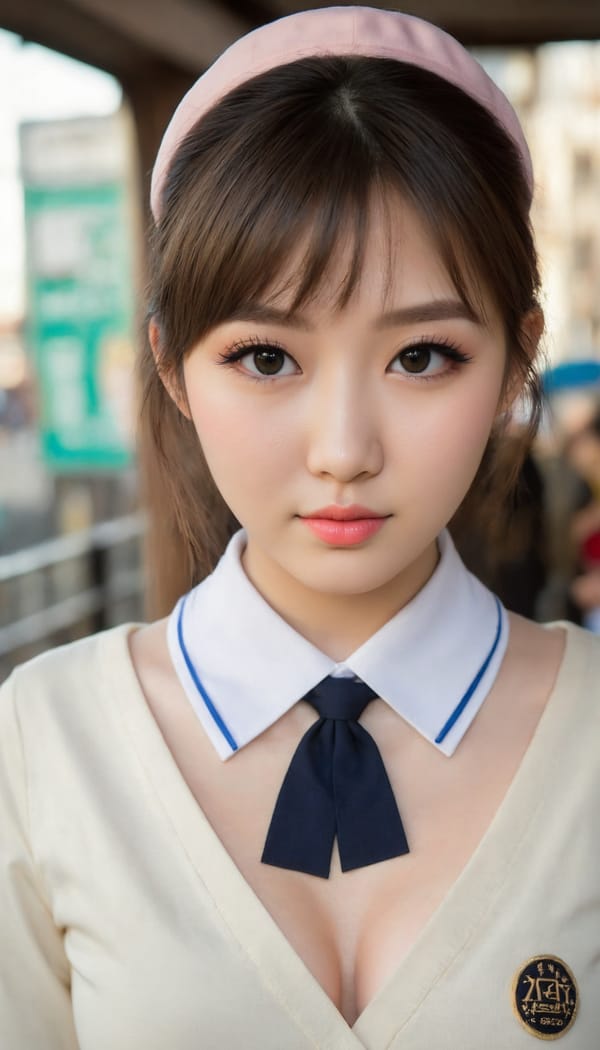 Tags: 21872187, SDXL
{"3": {"inputs": {"seed": 165728917362633, "steps": 64, "cfg": 5.25, "sampler_name": "dpmpp_2m", "scheduler": "karras", "denoise": 1.0, "model": ["27", 0], "positive": ["6", 0], "negative": ["7", 0], "latent_image": ["5", 0]}, "class_type": "KSampler"}, "4": {"inputs": {"ckpt_name": "juggernautXL_v8Rundiffusion.safetensors"}, "class_type": "CheckpointLoaderSimple"}, "5": {"inputs": {"width": 768, "height": 1344, "batch_size": 1}, "class_type": "EmptyLatentImage"}, "6": {"inputs": {"text": "21 year old girl, (japanese:1.02), (ukrainian:1.13), (temptress:0.96), (idol:0.98), (double eyelids:1.08), (blush:0.95), (eyelashes:1.13), (detailed face:1.09), (seductive facial expression:0.96), (slim:1.08), (seductive pose:1.12), (beautiful eyes:1.02), (cute:1.07), (pale skin:0.98), (sexy lips:1.12), (in a seductive pose:1.04), (large perky breasts:1.09), (cleavage:1.09), (thigh gap:1.13), (school uniform:1.07), choker, busy street, (candid cinema:1.03), (film:1.04), (detailed skin:1.02), (RAW:1.06), (textured skin:1.05), (natural looking skin:1.07), (soft lighting:1.06), (skin fuzz:1.01), (portra:1.00)", "clip": ["27", 1]}, "class_type": "CLIPTextEncode"}, "7": {"inputs": {"text": "(open mouth:1.12), (bad hands:1.12), (twisted:1.05), (distorted:1.08), (worst quality:1.10), (low resolution:1.11), (watermark:1.06)", "clip": ["27", 1]}, "class_type": "CLIPTextEncode"}, "8": {"inputs": {"samples": ["3", 0], "vae": ["4", 2]}, "class_type": "VAEDecode"}, "25": {"inputs": {"lora_name": "nudify_xl.safetensors", "strength_model": 0.03, "strength_clip": 0.2, "model": ["4", 0], "clip": ["4", 1]}, "class_type": "LoraLoader"}, "26": {"inputs": {"lora_name": "shirtlift_SDXL_v2.safetensors", "strength_model": 0.15, "strength_clip": 0.16, "model": ["25", 0], "clip": ["25", 1]}, "class_type": "LoraLoader"}, "27": {"inputs": {"lora_name": "PerfectEyesXL.safetensors", "strength_model": 0.11, "strength_clip": 0.19, "model": ["26", 0], "clip": ["26", 1]}, "class_type": "LoraLoader"}, "30": {"inputs": {"model_name": "4x_NMKD-Superscale-SP_178000_G.pth"}, "class_type": "UpscaleModelLoader"}, "31": {"inputs": {"upscale_model": ["30", 0], "image": ["8", 0]}, "class_type": "ImageUpscaleWithModel"}, "32": {"inputs": {"upscale_method": "lanczos", "scale_by": 0.5, "image": ["31", 0]}, "class_type": "ImageScaleBy"}, "33": {"inputs": {"pixels": ["32", 0], "vae": ["4", 2]}, "class_type": "VAEEncode"}, "34": {"inputs": {"seed": 165728917362633, "steps": 64, "cfg": 5.25, "sampler_name": "dpmpp_2m", "scheduler": "karras", "denoise": 0.3, "model": ["27", 0], "positive": ["6", 0], "negative": ["7", 0], "latent_image": ["33", 0]}, "class_type": "KSampler"}, "36": {"inputs": {"samples": ["34", 0], "vae": ["4", 2]}, "class_type": "VAEDecode"}, "39": {"inputs": {"filename_prefix": "comfyapi-1708165668820", "images": ["36", 0]}, "class_type": "SaveImage"}}