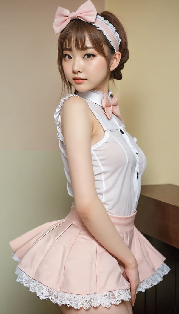 Tags: 21872187, SDXL
{"3": {"inputs": {"seed": 197265194407482, "steps": 32, "cfg": 7.07, "sampler_name": "dpmpp_2m", "scheduler": "karras", "denoise": 1.0, "model": ["27", 0], "positive": ["6", 0], "negative": ["7", 0], "latent_image": ["5", 0]}, "class_type": "KSampler"}, "4": {"inputs": {"ckpt_name": "juggernautxl.safetensors"}, "class_type": "CheckpointLoaderSimple"}, "5": {"inputs": {"width": 768, "height": 1344, "batch_size": 1}, "class_type": "EmptyLatentImage"}, "6": {"inputs": {"text": "18 year old girl, (irish:0.95), (russian:1.10), (korean:1.04), (eyelashes:1.00), (seductive pose:1.02), (cute:1.01), (beautiful eyes:0.96), (blush:1.10), (slim:1.13), (sexy lips:1.14), (double eyelids:0.96), (seductive facial expression:1.10), (pale skin:0.95), (detailed face:0.99), (idol:1.13), (perky ass:1.10), (exposed ass:1.09), (looking back:1.01), (sexy ass:0.98), (thigh gap:1.04), in a (skimpy maid costume:1.06) working at a maid cafe, choker, bowtie, headband, pleated skirt, (detailed skin:1.01), (soft lighting:1.02), (candid cinema:1.05), (skin fuzz:1.08), (portra:1.08), (textured skin:1.02), (RAW:1.00), (film:1.09), (natural looking skin:1.08)", "clip": ["27", 1]}, "class_type": "CLIPTextEncode"}, "7": {"inputs": {"text": "(worst quality:1.06), (distorted:1.06), (twisted:1.14), (watermark:1.10), (low resolution:1.07), (bad hands:1.07), (open mouth:1.05)", "clip": ["27", 1]}, "class_type": "CLIPTextEncode"}, "8": {"inputs": {"samples": ["3", 0], "vae": ["4", 2]}, "class_type": "VAEDecode"}, "25": {"inputs": {"lora_name": "nudify_xl.safetensors", "strength_model": 0.16, "strength_clip": 0.14, "model": ["4", 0], "clip": ["4", 1]}, "class_type": "LoraLoader"}, "26": {"inputs": {"lora_name": "shirtlift_SDXL_v2.safetensors", "strength_model": 0.14, "strength_clip": 0.15, "model": ["25", 0], "clip": ["25", 1]}, "class_type": "LoraLoader"}, "27": {"inputs": {"lora_name": "PerfectEyesXL.safetensors", "strength_model": 0.15, "strength_clip": 0.13, "model": ["26", 0], "clip": ["26", 1]}, "class_type": "LoraLoader"}, "30": {"inputs": {"model_name": "4x_NMKD-Superscale-SP_178000_G.pth"}, "class_type": "UpscaleModelLoader"}, "31": {"inputs": {"upscale_model": ["30", 0], "image": ["8", 0]}, "class_type": "ImageUpscaleWithModel"}, "32": {"inputs": {"upscale_method": "lanczos", "scale_by": 0.5, "image": ["31", 0]}, "class_type": "ImageScaleBy"}, "33": {"inputs": {"pixels": ["32", 0], "vae": ["4", 2]}, "class_type": "VAEEncode"}, "34": {"inputs": {"seed": 197265194407482, "steps": 32, "cfg": 7.07, "sampler_name": "dpmpp_2m", "scheduler": "karras", "denoise": 0.3, "model": ["27", 0], "positive": ["6", 0], "negative": ["7", 0], "latent_image": ["33", 0]}, "class_type": "KSampler"}, "36": {"inputs": {"samples": ["34", 0], "vae": ["4", 2]}, "class_type": "VAEDecode"}, "39": {"inputs": {"filename_prefix": "comfyapi-1725844063571", "images": ["36", 0]}, "class_type": "SaveImage"}}