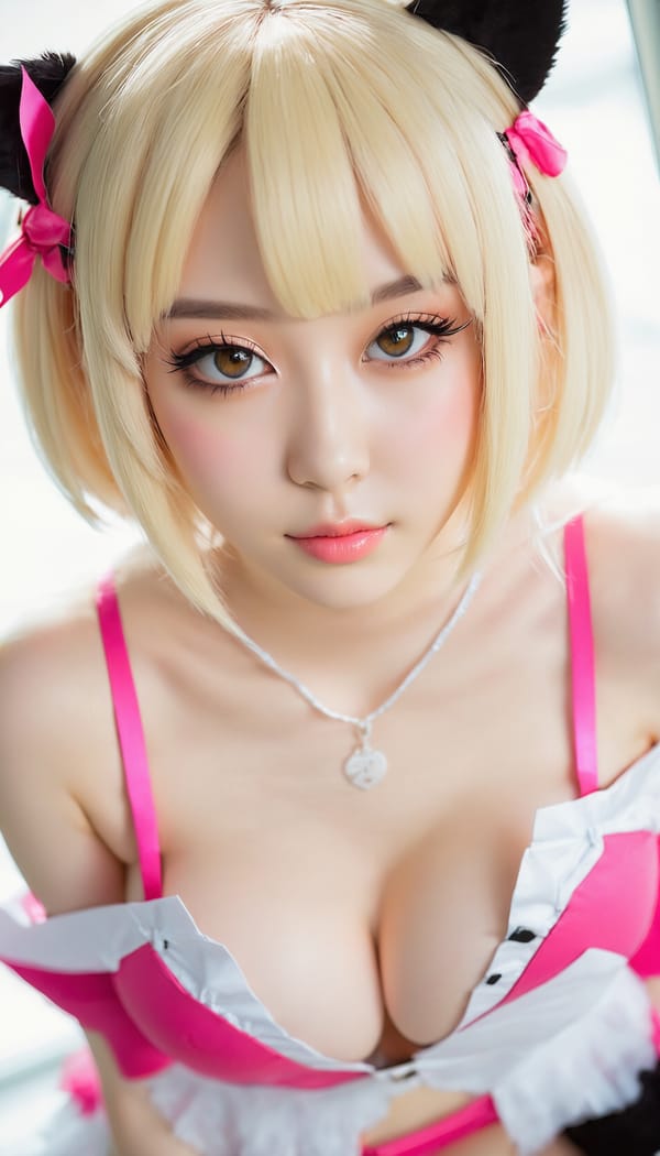 Tags: 21872187, SDXL
{"3": {"inputs": {"seed": 965705704532010, "steps": 32, "cfg": 7.86, "sampler_name": "dpmpp_2m", "scheduler": "karras", "denoise": 1.0, "model": ["27", 0], "positive": ["6", 0], "negative": ["7", 0], "latent_image": ["5", 0]}, "class_type": "KSampler"}, "4": {"inputs": {"ckpt_name": "juggernautxl.safetensors"}, "class_type": "CheckpointLoaderSimple"}, "5": {"inputs": {"width": 768, "height": 1344, "batch_size": 1}, "class_type": "EmptyLatentImage"}, "6": {"inputs": {"text": "21 year old girl, (beautiful eyes:0.97), (seductive facial expression:1.08), (double eyelids:1.07), (pale skin:0.96), (sexy lips:1.03), (blush:1.02), (cute:1.04), (slim:0.99), (idol:1.07), (seductive pose:0.95), (temptress:1.08), (detailed face:1.05), (in a seductive pose:1.02), (large perky breasts:1.05), (cleavage:1.12), (thigh gap:1.04), (in a cosplay:1.11) at comiket posing for camera, (soft lighting:1.00), (detailed skin:1.04), (film:1.02), (candid cinema:1.07), (natural looking skin:1.04), (portra:1.08), (textured skin:1.08), (skin fuzz:1.03), (RAW:1.01)", "clip": ["27", 1]}, "class_type": "CLIPTextEncode"}, "7": {"inputs": {"text": "(distorted:1.07), (low resolution:1.07), (twisted:1.05), (open mouth:1.07), (watermark:1.14), (worst quality:1.05), (bad hands:1.12)", "clip": ["27", 1]}, "class_type": "CLIPTextEncode"}, "8": {"inputs": {"samples": ["3", 0], "vae": ["4", 2]}, "class_type": "VAEDecode"}, "25": {"inputs": {"lora_name": "nudify_xl.safetensors", "strength_model": 0.07, "strength_clip": 0.32, "model": ["4", 0], "clip": ["4", 1]}, "class_type": "LoraLoader"}, "26": {"inputs": {"lora_name": "shirtlift_SDXL_v2.safetensors", "strength_model": 0.03, "strength_clip": 0.15, "model": ["25", 0], "clip": ["25", 1]}, "class_type": "LoraLoader"}, "27": {"inputs": {"lora_name": "PerfectEyesXL.safetensors", "strength_model": 0.09, "strength_clip": 0.19, "model": ["26", 0], "clip": ["26", 1]}, "class_type": "LoraLoader"}, "30": {"inputs": {"model_name": "4x_NMKD-Superscale-SP_178000_G.pth"}, "class_type": "UpscaleModelLoader"}, "31": {"inputs": {"upscale_model": ["30", 0], "image": ["8", 0]}, "class_type": "ImageUpscaleWithModel"}, "32": {"inputs": {"upscale_method": "lanczos", "scale_by": 0.5, "image": ["31", 0]}, "class_type": "ImageScaleBy"}, "33": {"inputs": {"pixels": ["32", 0], "vae": ["4", 2]}, "class_type": "VAEEncode"}, "34": {"inputs": {"seed": 965705704532010, "steps": 32, "cfg": 7.86, "sampler_name": "dpmpp_2m", "scheduler": "karras", "denoise": 0.3, "model": ["27", 0], "positive": ["6", 0], "negative": ["7", 0], "latent_image": ["33", 0]}, "class_type": "KSampler"}, "36": {"inputs": {"samples": ["34", 0], "vae": ["4", 2]}, "class_type": "VAEDecode"}, "39": {"inputs": {"filename_prefix": "comfyapi-1733904092429", "images": ["36", 0]}, "class_type": "SaveImage"}}