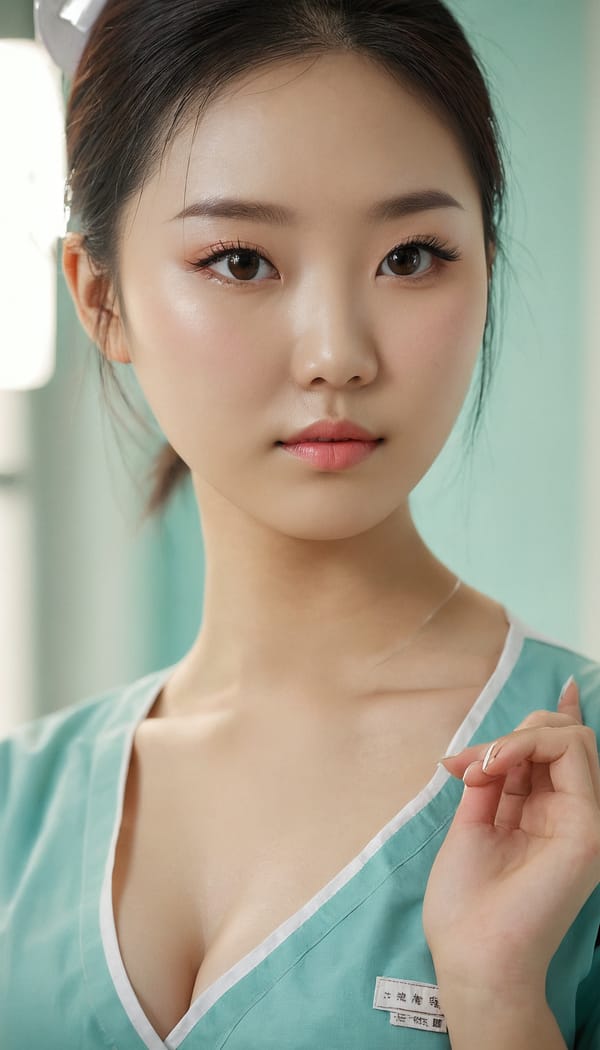 Tags: 21872187, SDXL
{"3": {"inputs": {"seed": 189509178248889, "steps": 64, "cfg": 6.13, "sampler_name": "dpmpp_2m", "scheduler": "karras", "denoise": 1.0, "model": ["27", 0], "positive": ["6", 0], "negative": ["7", 0], "latent_image": ["5", 0]}, "class_type": "KSampler"}, "4": {"inputs": {"ckpt_name": "juggernautxl.safetensors"}, "class_type": "CheckpointLoaderSimple"}, "5": {"inputs": {"width": 768, "height": 1344, "batch_size": 1}, "class_type": "EmptyLatentImage"}, "6": {"inputs": {"text": "25 year old girl, (chinese:1.08), (detailed face:0.95), (slim:0.97), (seductive pose:0.99), (double eyelids:0.98), (blush:1.02), (temptress:1.13), (pale skin:1.03), (sexy lips:0.95), (cute:1.05), (seductive facial expression:0.96), (eyelashes:1.07), (in a seductive pose:0.96), (large perky breasts:1.00), (cleavage:1.09), (thigh gap:1.04), (nurse in uniform:1.12) working in a hospital ward, (soft lighting:1.09), (candid cinema:1.03), (portra:1.00), (textured skin:1.05), (film:1.06), (RAW:1.04), (natural looking skin:1.00), (detailed skin:1.09), (skin fuzz:1.06)", "clip": ["27", 1]}, "class_type": "CLIPTextEncode"}, "7": {"inputs": {"text": "(worst quality:1.08), (low resolution:1.08), (bad hands:1.14), (open mouth:1.05), (twisted:1.05), (distorted:1.13), (watermark:1.07)", "clip": ["27", 1]}, "class_type": "CLIPTextEncode"}, "8": {"inputs": {"samples": ["3", 0], "vae": ["4", 2]}, "class_type": "VAEDecode"}, "25": {"inputs": {"lora_name": "nudify_xl.safetensors", "strength_model": 0.39, "strength_clip": 0.03, "model": ["4", 0], "clip": ["4", 1]}, "class_type": "LoraLoader"}, "26": {"inputs": {"lora_name": "shirtlift_SDXL_v2.safetensors", "strength_model": 0.08, "strength_clip": 0.08, "model": ["25", 0], "clip": ["25", 1]}, "class_type": "LoraLoader"}, "27": {"inputs": {"lora_name": "PerfectEyesXL.safetensors", "strength_model": 0.06, "strength_clip": 0.1, "model": ["26", 0], "clip": ["26", 1]}, "class_type": "LoraLoader"}, "30": {"inputs": {"model_name": "4x_NMKD-Superscale-SP_178000_G.pth"}, "class_type": "UpscaleModelLoader"}, "31": {"inputs": {"upscale_model": ["30", 0], "image": ["8", 0]}, "class_type": "ImageUpscaleWithModel"}, "32": {"inputs": {"upscale_method": "lanczos", "scale_by": 0.5, "image": ["31", 0]}, "class_type": "ImageScaleBy"}, "33": {"inputs": {"pixels": ["32", 0], "vae": ["4", 2]}, "class_type": "VAEEncode"}, "34": {"inputs": {"seed": 189509178248889, "steps": 64, "cfg": 6.13, "sampler_name": "dpmpp_2m", "scheduler": "karras", "denoise": 0.3, "model": ["27", 0], "positive": ["6", 0], "negative": ["7", 0], "latent_image": ["33", 0]}, "class_type": "KSampler"}, "36": {"inputs": {"samples": ["34", 0], "vae": ["4", 2]}, "class_type": "VAEDecode"}, "39": {"inputs": {"filename_prefix": "comfyapi-1713726536324", "images": ["36", 0]}, "class_type": "SaveImage"}}