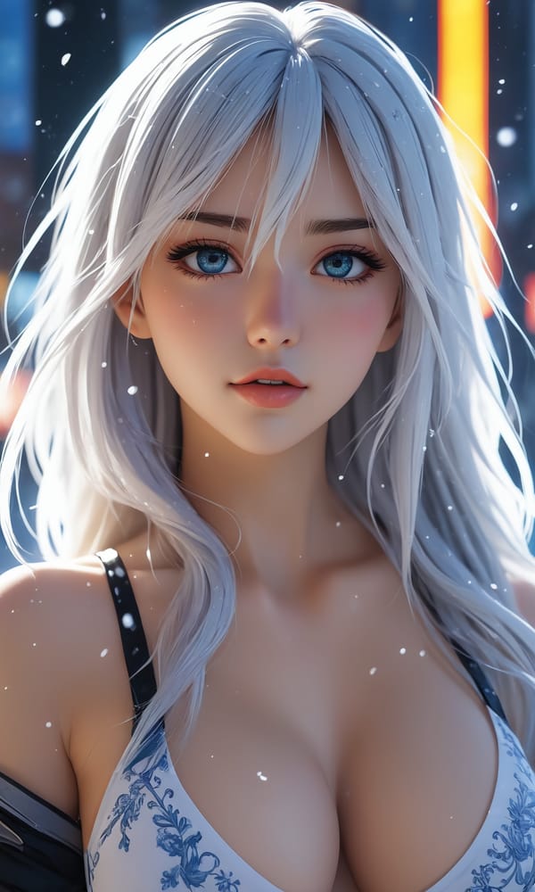 Tags: undefined
anime artwork a super sexy Anime girl with long hair, in 2099 city, snow flake, frozen buildings, cyberpunk style, high detailed on face, beatuiful eyes, best quality, 8k ((boobs out)), ((naked)), cinematic  photorealistic, 8k uhd natural lighting, raw, rich, intricate details, key visual, atmospheric lighting, 35mm photograph, film, bokeh, professional, 4k, highly detailed . anime style, key visual, vibrant, studio anime,  highly detailed
Negative prompt: photo, deformed, black and white, realism, disfigured, low contrast, ((bokeh)) Deviantart, ((bokeh)), Deviantart, jpeg , (worst quality, low quality, normal quality, lowres, low details, oversaturated, undersaturated, overexposed, underexposed, grayscale, bw, bad photo, bad photography, bad art:1.4), (watermark, signature, text font, username, error, logo, words, letters, digits, autograph, trademark, name:1.2), (blur, blurry, grainy), morbid, ugly, asymmetrical, mutated malformed, mutilated, poorly lit, bad shadow, draft, cropped, out of frame, cut off, censored, jpeg artifacts, out of focus, glitch, duplicate, (airbrushed, cartoon, anime, semi-realistic, cgi, render, blender, digital art, manga, amateur:1.3), (3D ,3D Game, 3D Game Scene, 3D Character:1.1), (bad hands, bad anatomy, bad body, bad face, bad teeth, bad arms, bad legs, deformities:1.3)
Steps: 5, Sampler: DPM++ SDE, CFG scale: 2, Seed: 1851830226, Size: 768x1280, Model hash: c8df560d29, Model: juggernautXL_v9Rdphoto2Lightning, Denoising strength: 0.3, Hires upscale: 1.5, Hires steps: 2, Hires upscaler: R-ESRGAN 4x+, Version: v1.7.0