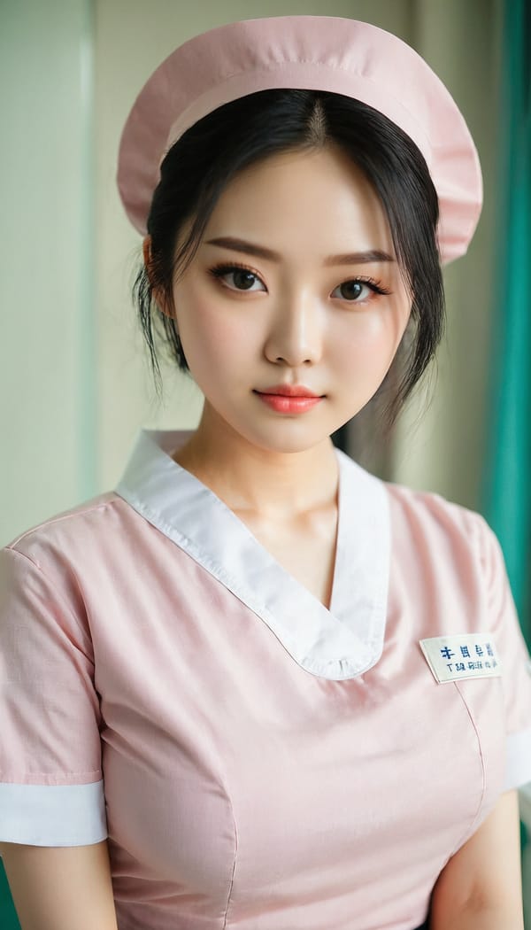 Tags: 21872187, SDXL
{"3": {"inputs": {"seed": 315661372782113, "steps": 64, "cfg": 6.89, "sampler_name": "dpmpp_2m", "scheduler": "karras", "denoise": 1.0, "model": ["27", 0], "positive": ["6", 0], "negative": ["7", 0], "latent_image": ["5", 0]}, "class_type": "KSampler"}, "4": {"inputs": {"ckpt_name": "juggernautxl.safetensors"}, "class_type": "CheckpointLoaderSimple"}, "5": {"inputs": {"width": 768, "height": 1344, "batch_size": 1}, "class_type": "EmptyLatentImage"}, "6": {"inputs": {"text": "24 year old girl, (chinese:0.97), (pale skin:1.07), (beautiful eyes:1.08), (seductive facial expression:1.11), (blush:1.09), (detailed face:1.12), (seductive pose:1.01), (sexy lips:1.09), (temptress:1.06), (eyelashes:1.09), (double eyelids:1.03), (cute:1.05), (slim:1.00), (in a seductive pose:1.05), (large perky breasts:0.96), (cleavage:0.97), (thigh gap:0.95), (nurse in uniform:0.99) working in a hospital ward, (RAW:1.00), (textured skin:1.06), (detailed skin:1.04), (portra:1.01), (film:1.00), (soft lighting:1.08), (skin fuzz:1.00), (candid cinema:1.06), (natural looking skin:1.05)", "clip": ["27", 1]}, "class_type": "CLIPTextEncode"}, "7": {"inputs": {"text": "(distorted:1.12), (bad hands:1.09), (low resolution:1.14), (twisted:1.11), (open mouth:1.09), (worst quality:1.11), (watermark:1.08)", "clip": ["27", 1]}, "class_type": "CLIPTextEncode"}, "8": {"inputs": {"samples": ["3", 0], "vae": ["4", 2]}, "class_type": "VAEDecode"}, "25": {"inputs": {"lora_name": "nudify_xl.safetensors", "strength_model": 0.37, "strength_clip": 0.25, "model": ["4", 0], "clip": ["4", 1]}, "class_type": "LoraLoader"}, "26": {"inputs": {"lora_name": "shirtlift_SDXL_v2.safetensors", "strength_model": 0.02, "strength_clip": 0.08, "model": ["25", 0], "clip": ["25", 1]}, "class_type": "LoraLoader"}, "27": {"inputs": {"lora_name": "PerfectEyesXL.safetensors", "strength_model": 0.09, "strength_clip": 0.03, "model": ["26", 0], "clip": ["26", 1]}, "class_type": "LoraLoader"}, "30": {"inputs": {"model_name": "4x_NMKD-Superscale-SP_178000_G.pth"}, "class_type": "UpscaleModelLoader"}, "31": {"inputs": {"upscale_model": ["30", 0], "image": ["8", 0]}, "class_type": "ImageUpscaleWithModel"}, "32": {"inputs": {"upscale_method": "lanczos", "scale_by": 0.5, "image": ["31", 0]}, "class_type": "ImageScaleBy"}, "33": {"inputs": {"pixels": ["32", 0], "vae": ["4", 2]}, "class_type": "VAEEncode"}, "34": {"inputs": {"seed": 315661372782113, "steps": 64, "cfg": 6.89, "sampler_name": "dpmpp_2m", "scheduler": "karras", "denoise": 0.3, "model": ["27", 0], "positive": ["6", 0], "negative": ["7", 0], "latent_image": ["33", 0]}, "class_type": "KSampler"}, "36": {"inputs": {"samples": ["34", 0], "vae": ["4", 2]}, "class_type": "VAEDecode"}, "39": {"inputs": {"filename_prefix": "comfyapi-1717171216588", "images": ["36", 0]}, "class_type": "SaveImage"}}