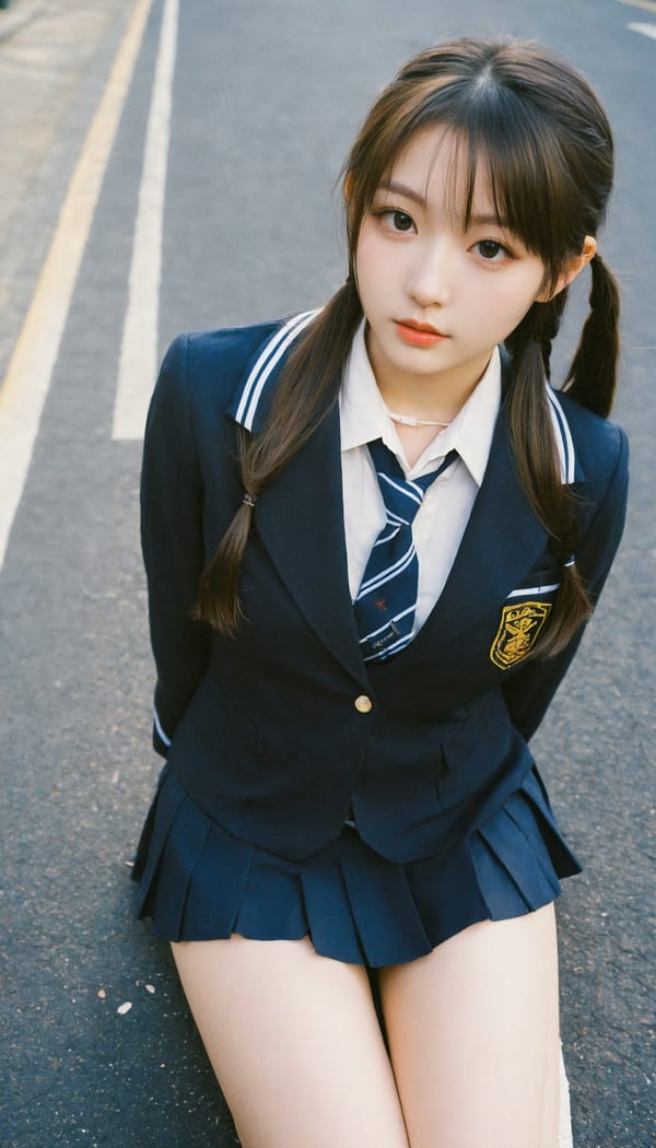 Tags: 21872187, SDXL
{"3": {"inputs": {"seed": 951748466320173, "steps": 32, "cfg": 5.28, "sampler_name": "dpmpp_2m", "scheduler": "karras", "denoise": 1.0, "model": ["27", 0], "positive": ["6", 0], "negative": ["7", 0], "latent_image": ["5", 0]}, "class_type": "KSampler"}, "4": {"inputs": {"ckpt_name": "helloworldxl.safetensors"}, "class_type": "CheckpointLoaderSimple"}, "5": {"inputs": {"width": 768, "height": 1344, "batch_size": 1}, "class_type": "EmptyLatentImage"}, "6": {"inputs": {"text": "19 year old girl, (cute:1.09), (temptress:1.03), (sexy lips:0.99), (blush:0.96), (slim:1.00), (seductive facial expression:0.99), (pale skin:0.99), (seductive pose:1.04), (idol:1.11), (eyelashes:1.03), (double eyelids:1.13), (detailed face:1.04), (beautiful eyes:1.05), (in a seductive pose:1.00), (large perky breasts:0.98), (cleavage:1.07), (thigh gap:1.10), (school uniform:1.00), choker, busy street, (candid cinema:1.04), (natural looking skin:1.03), (skin fuzz:1.03), (textured skin:1.05), (soft lighting:1.08), (RAW:1.01), (detailed skin:1.09), (film:1.04), (portra:1.00)", "clip": ["27", 1]}, "class_type": "CLIPTextEncode"}, "7": {"inputs": {"text": "(open mouth:1.14), (worst quality:1.05), (low resolution:1.11), (bad hands:1.06), (distorted:1.11), (watermark:1.09)", "clip": ["27", 1]}, "class_type": "CLIPTextEncode"}, "8": {"inputs": {"samples": ["3", 0], "vae": ["4", 2]}, "class_type": "VAEDecode"}, "25": {"inputs": {"lora_name": "nudify_xl.safetensors", "strength_model": 0.23, "strength_clip": 0.2, "model": ["4", 0], "clip": ["4", 1]}, "class_type": "LoraLoader"}, "26": {"inputs": {"lora_name": "shirtlift_SDXL_v2.safetensors", "strength_model": 0.05, "strength_clip": 0.11, "model": ["25", 0], "clip": ["25", 1]}, "class_type": "LoraLoader"}, "27": {"inputs": {"lora_name": "PerfectEyesXL.safetensors", "strength_model": 0.17, "strength_clip": 0.08, "model": ["26", 0], "clip": ["26", 1]}, "class_type": "LoraLoader"}, "30": {"inputs": {"model_name": "4x_NMKD-Superscale-SP_178000_G.pth"}, "class_type": "UpscaleModelLoader"}, "31": {"inputs": {"upscale_model": ["30", 0], "image": ["8", 0]}, "class_type": "ImageUpscaleWithModel"}, "32": {"inputs": {"upscale_method": "lanczos", "scale_by": 0.5, "image": ["31", 0]}, "class_type": "ImageScaleBy"}, "33": {"inputs": {"pixels": ["32", 0], "vae": ["4", 2]}, "class_type": "VAEEncode"}, "34": {"inputs": {"seed": 951748466320173, "steps": 32, "cfg": 5.28, "sampler_name": "dpmpp_2m", "scheduler": "karras", "denoise": 0.3, "model": ["27", 0], "positive": ["6", 0], "negative": ["7", 0], "latent_image": ["33", 0]}, "class_type": "KSampler"}, "36": {"inputs": {"samples": ["34", 0], "vae": ["4", 2]}, "class_type": "VAEDecode"}, "39": {"inputs": {"filename_prefix": "comfyapi-1713220710077", "images": ["36", 0]}, "class_type": "SaveImage"}}