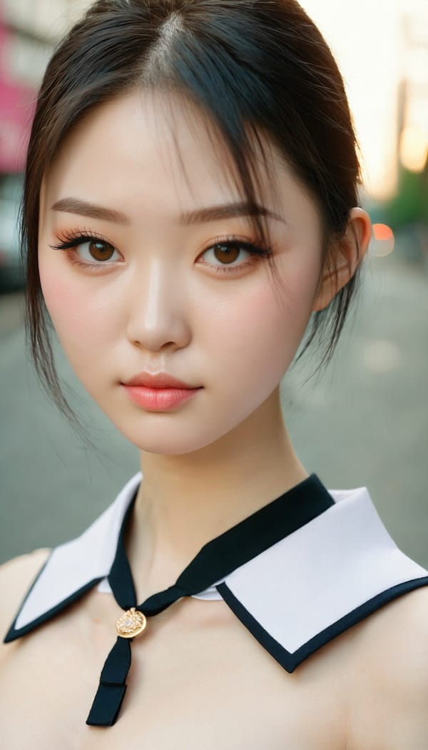 Tags: 21872187, SDXL
{"3": {"inputs": {"seed": 886993094379636, "steps": 32, "cfg": 7.25, "sampler_name": "dpmpp_2m", "scheduler": "karras", "denoise": 1.0, "model": ["27", 0], "positive": ["6", 0], "negative": ["7", 0], "latent_image": ["5", 0]}, "class_type": "KSampler"}, "4": {"inputs": {"ckpt_name": "juggernautxl.safetensors"}, "class_type": "CheckpointLoaderSimple"}, "5": {"inputs": {"width": 768, "height": 1344, "batch_size": 1}, "class_type": "EmptyLatentImage"}, "6": {"inputs": {"text": "24 year old girl, (chinese:1.07), (ukrainian:1.00), (pale skin:1.13), (blush:1.05), (detailed face:0.95), (double eyelids:1.05), (temptress:1.13), (idol:1.01), (eyelashes:0.96), (sexy lips:1.00), (seductive pose:1.09), (cute:0.97), (slim:0.97), (seductive facial expression:1.14), (in a seductive pose:0.97), (large perky breasts:1.05), (cleavage:0.97), (thigh gap:1.05), (school uniform:1.01), choker, busy street, (film:1.03), (portra:1.02), (natural looking skin:1.03), (soft lighting:1.05), (detailed skin:1.05), (RAW:1.06), (textured skin:1.03), (skin fuzz:1.01), (candid cinema:1.03)", "clip": ["27", 1]}, "class_type": "CLIPTextEncode"}, "7": {"inputs": {"text": "(worst quality:1.10), (open mouth:1.14), (twisted:1.06), (bad hands:1.07), (watermark:1.14), (low resolution:1.08), (distorted:1.05)", "clip": ["27", 1]}, "class_type": "CLIPTextEncode"}, "8": {"inputs": {"samples": ["3", 0], "vae": ["4", 2]}, "class_type": "VAEDecode"}, "25": {"inputs": {"lora_name": "nudify_xl.safetensors", "strength_model": 0.23, "strength_clip": 0.04, "model": ["4", 0], "clip": ["4", 1]}, "class_type": "LoraLoader"}, "26": {"inputs": {"lora_name": "shirtlift_SDXL_v2.safetensors", "strength_model": 0.01, "strength_clip": 0.1, "model": ["25", 0], "clip": ["25", 1]}, "class_type": "LoraLoader"}, "27": {"inputs": {"lora_name": "PerfectEyesXL.safetensors", "strength_model": 0.03, "strength_clip": 0.05, "model": ["26", 0], "clip": ["26", 1]}, "class_type": "LoraLoader"}, "30": {"inputs": {"model_name": "4x_NMKD-Superscale-SP_178000_G.pth"}, "class_type": "UpscaleModelLoader"}, "31": {"inputs": {"upscale_model": ["30", 0], "image": ["8", 0]}, "class_type": "ImageUpscaleWithModel"}, "32": {"inputs": {"upscale_method": "lanczos", "scale_by": 0.5, "image": ["31", 0]}, "class_type": "ImageScaleBy"}, "33": {"inputs": {"pixels": ["32", 0], "vae": ["4", 2]}, "class_type": "VAEEncode"}, "34": {"inputs": {"seed": 886993094379636, "steps": 32, "cfg": 7.25, "sampler_name": "dpmpp_2m", "scheduler": "karras", "denoise": 0.3, "model": ["27", 0], "positive": ["6", 0], "negative": ["7", 0], "latent_image": ["33", 0]}, "class_type": "KSampler"}, "36": {"inputs": {"samples": ["34", 0], "vae": ["4", 2]}, "class_type": "VAEDecode"}, "39": {"inputs": {"filename_prefix": "comfyapi-1725264221940", "images": ["36", 0]}, "class_type": "SaveImage"}}